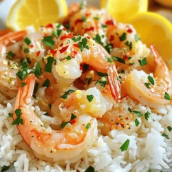 - 1 lb large shrimp, deveined and peeled - 6 tablespoons unsalted butter - 5 cloves garlic, minced - 1 teaspoon red pepper flakes - 1 lemon (zested and juiced) - 2 tablespoons fresh parsley, chopped - Salt and pepper to taste - Optional: 1 tablespoon olive oil for frying When you pick shrimp, look for a few key signs. You want shrimp that smell fresh, not fishy. Look for a clear, shiny shell. The shrimp should feel firm and springy. If the shells are sticky or slimy, skip those. Deveining and peeling shrimp is important. It makes them taste better and easier to eat. The vein can hold sand and grit. To devein, make a small cut along the back and pull the vein out. If you can't find shrimp, you have options. You can use scallops or fish instead. Both cook quickly and taste great with garlic butter. For vegan or vegetarian choices, try using mushrooms or tofu. They soak up flavors well and add a nice texture. To start, heat a large skillet over medium heat. Add 3 tablespoons of unsalted butter and let it melt. For a richer taste, you can add 1 tablespoon of olive oil. This helps the butter from burning. Once the butter melts, it’s time to add the garlic. Use 5 cloves of minced garlic and stir them into the butter. Add 1 teaspoon of red pepper flakes for a little kick. Sauté this mixture for 1 to 2 minutes. The garlic should smell great and turn slightly golden. Be careful not to burn it, or the sauce will taste bitter. Now, it’s time for the shrimp. Take 1 pound of large shrimp that are deveined and peeled. Arrange the shrimp in a single layer in the skillet. Make sure they don’t overlap. This helps them cook evenly. Season the shrimp with salt and pepper. Cook the shrimp for 2 to 3 minutes on one side. You’ll know they are ready to flip when they turn pink and opaque. After that, flip the shrimp over. Add the lemon zest and juice from 1 lemon along with the remaining 3 tablespoons of butter. Cook for another 2 to 3 minutes. The shrimp should be fully cooked and coated in the garlic butter sauce. Once the shrimp are done, take the skillet off the heat. Toss in 2 tablespoons of fresh chopped parsley for color and freshness. Taste the dish and adjust the seasoning if needed. You can serve this dish hot or warm. Enjoy your garlic butter shrimp with some fluffy rice or crusty bread. For a bright finish, add some extra lemon wedges on the side. For a full recipe, refer to the Garlic Butter Shrimp Delight. To ensure your shrimp are tender, start with fresh, high-quality shrimp. Look for shrimp that are firm and have a mild scent. Cook your shrimp over medium heat for just a few minutes. Avoid cooking them too long. They should turn pink and curl slightly. If they become rubbery, you have overcooked them. Garlic butter shrimp pairs well with many side dishes. Serve it over fluffy rice or creamy polenta for a filling meal. Crusty bread is perfect for soaking up the delicious sauce. You can also toss the shrimp with pasta for a quick dinner. For a lighter option, serve it on a salad with fresh greens. Make your dish stand out by garnishing with fresh parsley and lemon wedges. This adds color and freshness. Use a clean plate to enhance the look of the meal. Arrange the shrimp in a circle over the rice or pasta. This creates a beautiful layer. For added flair, drizzle some of the garlic butter sauce around the edge of the plate. {{image_2}} To make your garlic butter shrimp spicy, add more red pepper flakes. Start with a teaspoon, then increase to your taste. You can also try incorporating spices, like cayenne pepper or paprika. Both add heat and depth to the dish. I love using smoked paprika for a smoky twist. For a richer flavor, use coconut milk instead of some butter. This change adds creaminess and a hint of sweetness. To balance the richness, squeeze in some fresh lime juice. The lime brightens the dish and enhances the flavors. You’ll find this version perfect for a tropical dinner. Serve the shrimp over your favorite pasta for a hearty meal. I recommend using angel hair or fettuccine. Both types soak up the garlic butter sauce well. Cook the pasta al dente for the best texture. The shrimp and pasta together create a satisfying dish that feels special. For the complete cooking process, check the Full Recipe. To keep garlic butter shrimp fresh, store it in an airtight container. Place it in the fridge right after it cools. This helps keep the shrimp juicy and flavorful. Use it within two days for best taste. If you want to keep it longer, consider freezing. For freezing, use a freezer-safe bag or container. Remove as much air as you can. This helps prevent freezer burn. You can freeze the shrimp for up to three months. When you’re ready to eat, place it in the fridge overnight to thaw. This method gives you the best results. You can reheat garlic butter shrimp in two ways: microwave or stovetop. If using a microwave, place it in a bowl and cover it. Heat in short bursts, stirring often. This helps to keep the shrimp from drying out. For stovetop reheating, warm it in a skillet over low heat. Stir gently until heated through. This way, you maintain the shrimp's texture and flavor. Cooking garlic butter shrimp is quick and easy. It takes about 15 minutes from start to finish. Here’s the breakdown: - Prep Time: 10 minutes - Cook Time: 5 minutes In just a few minutes, you can have a tasty dish ready to serve. Yes, you can use frozen shrimp! Just make sure to thaw them first. Here are some tips: - Place shrimp in the fridge overnight to thaw. - For quicker thawing, run them under cold water for about 10-15 minutes. - Pat the shrimp dry before cooking to avoid excess water in your dish. This way, your shrimp will cook evenly and absorb all that garlic butter goodness. Garlic butter shrimp pairs well with many sides. Here are some great options: - Fluffy rice, which soaks up the sauce beautifully. - Crusty bread, perfect for dipping in the garlic butter. - Steamed vegetables like broccoli or asparagus for a healthy touch. - A fresh salad to add some crunch and balance. These sides will make your meal even more delightful! In this article, we covered garlic butter shrimp from ingredients to variations. You learned what fresh shrimp to choose and the best substitutes. The step-by-step instructions guide you through preparation and cooking. We also explored tips for serving and storage to keep your shrimp tasty. With these insights, you can enjoy a delicious dish that impresses. Cook with confidence and don’t hesitate to experiment with flavors. Enjoy your shrimp adventure!