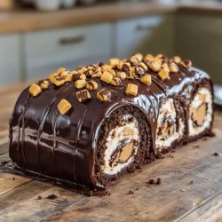 - 4 large eggs - 1 cup granulated sugar - 1 teaspoon vanilla extract - 1 cup all-purpose flour - 1/4 cup unsweetened cocoa powder - 1 teaspoon baking powder - 1/4 teaspoon salt - 1/2 cup creamy peanut butter - 1 cup heavy whipping cream - 1/2 cup powdered sugar - 1 cup mini Reese's peanut butter cups, chopped - 1/2 cup chocolate ganache for drizzling The eggs give the cake structure and moisture. If you're vegan, try using flax eggs. The granulated sugar adds sweetness. For a healthier option, you can use coconut sugar. Vanilla extract boosts flavor. You can swap it with almond extract for a twist. The all-purpose flour is essential for the cake's texture. If you're gluten-free, use a gluten-free flour blend. Cocoa powder gives that rich chocolate flavor. Ensure you use unsweetened cocoa for the best taste. Baking powder helps the cake rise. If you don't have it, baking soda works too, but use less. Salt balances the sweetness and enhances flavor. Peanut butter is the star of this cake. If you want a nut-free version, try sun butter instead. Heavy whipping cream creates a rich filling. You can use coconut cream for a dairy-free option. Powdered sugar adds sweetness and helps stabilize the whipped cream. Mini Reese's peanut butter cups are a fun and tasty addition. If you can't find them, regular Reese's cups chopped up work well. Finally, chocolate ganache adds a lovely finish. You can use store-bought ganache to save time. To make this cake, you need a few key tools. A large mixing bowl is essential for mixing the batter. You'll also need a whisk for beating eggs and sugar. A separate bowl for dry ingredients is helpful. A sifter is great for cocoa and flour. Use a jelly roll pan to bake the cake. Parchment paper makes it easy to lift the cake out. A clean kitchen towel dusted with powdered sugar helps roll the cake. A sharp knife cuts the cake into slices. Finally, a serving platter presents your beautiful creation. For the full recipe, check out the details above. Start by gathering your ingredients. You’ll need eggs, sugar, vanilla, flour, cocoa powder, baking powder, and salt. In a large mixing bowl, whisk the eggs and sugar together. Beat them until they turn pale and fluffy. This should take about five minutes. Next, add in the vanilla extract and mix it well. In another bowl, sift together the flour, cocoa powder, baking powder, and salt. Once mixed, gently fold this dry mix into the egg mixture. Be careful not to overmix. You want a light and airy batter. Now it’s time to bake! Preheat your oven to 350°F (175°C). Line a 15x10-inch jelly roll pan with parchment paper. Leave some overhang for easy lifting later. Pour the batter into the pan and spread it evenly. Bake for 12 to 15 minutes. Check by inserting a toothpick in the center; it should come out clean. As soon as the cake is done, prepare a clean kitchen towel. Dust it lightly with powdered sugar. Invert the cake onto the towel, then peel off the parchment paper carefully. Starting at one end, tightly roll the cake with the towel into a log shape. Allow it to cool completely while it’s rolled. While the cake cools, let’s make the filling. In a mixing bowl, whip the heavy cream and powdered sugar together. Keep mixing until stiff peaks form. Then, fold in the creamy peanut butter until it’s smooth and well mixed. After the cake cools, gently unroll it. Spread the peanut butter whipped cream evenly over the cake. Don’t forget to sprinkle chopped mini Reese's cups on top! Carefully re-roll the cake without the towel. Keep it tight, but not squished. Place it seam side down on a serving platter. Finally, drizzle chocolate ganache over the top and add extra chopped Reese's cups for garnish. Slice it up and enjoy your decadent treat! For the full recipe, check the details above. To keep your cake from sticking, line your jelly roll pan with parchment paper. Leave some paper hanging over the edges. This makes lifting the cake easy. After baking, let the cake cool for a few minutes. Then, flip it onto a powdered sugar-dusted towel. This step helps keep the surface soft. Remember, cooling it while rolled helps keep the shape. When whipping cream, start with a cold bowl and cold beaters. This helps the cream whip faster. Pour the heavy cream into the bowl, then add powdered sugar. Start on low speed to mix, then increase to high. Whip until stiff peaks form. Be careful not to over-whip; it can turn grainy. If this happens, gently fold in a bit more fresh cream to save it. If your cake cracks while rolling, don't worry. This can happen if it's not cool enough. Always let the cake cool in the towel. If your filling is too runny, add more peanut butter or whipped cream. This will thicken it up. Lastly, if the ganache is too thick, warm it slightly to make it easier to drizzle. Following these tips will help you make the perfect Decadent Reese's Peanut Butter Cup Roll Cake! For the complete recipe, check the Full Recipe section. {{image_2}} You can make this roll cake gluten-free! Use a gluten-free flour blend instead of all-purpose flour. Make sure the blend has xanthan gum for better texture. This change keeps the cake soft and tasty for everyone. You will still enjoy the same rich flavors. While the peanut butter and chocolate are great, you can mix it up. Try adding a few drops of mint extract for a fresh twist. You can also fold in some chopped nuts, like pecans or almonds, for crunch. For a fruity touch, add some mashed bananas to the filling. Each of these options gives a unique taste. Toppings make this dessert even more fun. You can drizzle caramel sauce over the top with the chocolate ganache. Shredded coconut or crushed cookies also add nice texture. Serve slices with a dollop of whipped cream for extra creaminess. A scoop of vanilla ice cream pairs perfectly with this cake too. For the full recipe, check out the step-by-step guide. To keep your roll cake fresh, wrap it tightly in plastic wrap. Place it in an airtight container. This helps keep moisture in and air out. Your cake will stay good for up to three days in the fridge. If you want it to last longer, consider freezing. To freeze your cake, first wrap it in plastic wrap. Make sure it is tight. Then, wrap it in aluminum foil for extra protection. You can freeze the cake for up to two months. When you’re ready to enjoy it, let it thaw in the fridge overnight. When you want to serve your roll cake, avoid reheating it in the microwave. This can make the cake tough. Instead, let it sit at room temperature for about 30 minutes. This will restore its softness. If you prefer it warm, place slices in the oven at 300°F for about 5-10 minutes. Check often to avoid drying it out. Enjoy your decadent Reese's peanut butter cup roll cake! For the full recipe, check the details above. Yes, you can make this cake in advance. It’s great for parties. Prepare the roll cake and fill it. Then, wrap it tightly in plastic wrap. Store it in the fridge overnight. This helps the flavors blend. You can also freeze it for a longer time. Just remember to thaw it before serving. The cake lasts about 3 to 4 days in the fridge. Keep it wrapped well to avoid drying out. Check for any changes in texture or smell before serving. If any leftovers remain, enjoy them quickly. This cake is best fresh but still tasty after a few days. To slice a roll cake, use a sharp, serrated knife. This helps cut through the layers easily. Start at one end and slice gently. Aim for about 1-inch thick slices for the best presentation. Wipe the knife clean between slices for neat cuts. Enjoy each piece with a drizzle of chocolate ganache! For the full recipe, check out the Decadent Reese's Peanut Butter Cup Roll Cake. You learned about making a delicious cake. We covered key ingredients, tools, and step-by-step instructions. You also found tips to avoid sticking and ways to enhance flavor. Variations, like gluten-free options and serving ideas, open up new possibilities. Finally, we discussed storage and common questions. Enjoy making this cake with confidence, knowing you have all the tools for success!