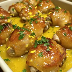 - 1 lb boneless, skinless chicken thighs - 4 tablespoons unsalted butter - 4 cloves garlic - 1 lemon - 1 teaspoon dried thyme - 1 teaspoon paprika - Salt and pepper - Fresh parsley For the Lemon Garlic Butter Chicken Bites, we focus on simple, fresh ingredients. The chicken thighs are juicy and tender. I love using unsalted butter for cooking; it lets the other flavors shine. Garlic adds a rich, aromatic touch, while lemon brings in bright acidity. Dried thyme and paprika add depth without overpowering the dish. - Additional herbs (e.g., rosemary or oregano) - Red pepper flakes for a spicy kick - Chicken broth for added moisture You can boost flavor with herbs like rosemary or oregano. If you like heat, add red pepper flakes. Chicken broth can also add moisture and richness to the sauce. - Alternatives for butter (e.g., olive oil or ghee) - Gluten-free options for spices and seasoning If you want a dairy-free option, use olive oil or ghee instead of butter. Most spices and seasonings are naturally gluten-free, so check labels to be sure. For a full recipe, check out the detailed instructions. Cut the chicken thighs into bite-sized pieces. Aim for about one inch in size. This helps them cook evenly. Next, season the chicken well. Use paprika, salt, and pepper for a tasty kick. Feel free to add your favorite herbs. Start by melting two tablespoons of butter in a large skillet. Keep the heat at medium. Add your chicken pieces to the skillet. Make sure not to crowd the pan. Crowding can cause the chicken to steam instead of brown. Cook for about 5-7 minutes until golden brown and cooked through. Now, it’s time to make the sauce. In the same skillet, add the remaining butter and minced garlic. Sauté the garlic for 30 seconds. Watch it closely so it doesn’t burn. After that, stir in the lemon juice and zest. This adds a bright flavor that pairs well with the chicken. Let the mixture simmer for 1-2 minutes to blend the flavors. Next, return the cooked chicken to the skillet. Toss it in the lemon garlic butter sauce. Make sure the chicken is well coated. Cook everything together for another 2 minutes. This helps the chicken soak up the sauce. You want it to be hot and tasty. Serve immediately for the best texture. Check out the Full Recipe for all the details! Cook the chicken at the right time and heat. I recommend cooking the chicken for 5 to 7 minutes. This will give you golden brown bites that are juicy. Always check that the inside is no longer pink. After cooking, let the chicken rest for a few minutes. This helps keep the juices in the meat. To make the chicken even tastier, try marinating it before cooking. A mix of lemon juice, garlic, and herbs works wonders. You can let it sit for 30 minutes to a few hours. This allows the flavors to soak in well. For sides, I suggest serving it with rice or a fresh salad. Both options add balance to the meal and complement the dish. Use a heavy skillet for even cooking. Cast iron or non-stick pans are great choices. They help cook the chicken without sticking. Also, keep a spatula handy for easy flipping. After cooking, cleaning up can be quick if you use a non-stick pan. Just a little soap and water will do the trick. {{image_2}} You can switch out the chicken for other proteins. Shrimp or fish work great here. They cook quickly and soak up all the lemon garlic flavor. If you want a vegetarian option, try tofu or chickpeas. These will give a nice texture and taste. Don't be afraid to play with flavors. You can use lime or orange instead of lemon. This adds a fun twist to the dish. For a hint of sweetness, add a touch of honey or maple syrup. It balances the garlic and gives depth to every bite. You can also change how you cook these bites. An oven-baked version can be healthier. Just toss the chicken in the lemon garlic sauce and bake until golden. If you like the outdoors, try grilling the lemon garlic chicken bites. The char adds a smoky flavor that’s hard to beat. For the full recipe, check out the Lemon Garlic Butter Chicken Bites 🧄 section. To store leftovers, place the chicken in an airtight container. This keeps the flavor fresh. Allow the chicken to cool before sealing. Use the leftovers within three days for the best taste. Glass containers work well for storing food and reheating. They do not absorb odors. When reheating, I prefer the stovetop over the microwave. The stovetop keeps the chicken juicy. Use a pan on low heat for about 5-7 minutes. Stir occasionally to heat evenly. If you use the microwave, place the chicken in a safe dish. Cover it with a damp paper towel. Heat for about 1-2 minutes. Check often to avoid overcooking. To freeze Lemon Garlic Butter Chicken Bites, let them cool completely first. Then, place them in a freezer-safe bag. Remove as much air as possible before sealing. You can freeze them for up to three months. When ready to eat, thaw in the fridge overnight. For quick thawing, place the bag in cold water for an hour. Reheat using the stovetop for the best flavor. You can serve Lemon Garlic Butter Chicken Bites with many sides. Here are some great ideas: - Steamed broccoli - Garlic mashed potatoes - Fresh garden salad - Rice pilaf - Quinoa with herbs Each of these pairs well with the rich garlic and lemon flavor. You can also add a tangy dressing to your salad for extra zest. To check if the chicken is fully cooked, use a meat thermometer. The safe cooking temperature for chicken is 165°F (75°C). You can also cut a piece in the thickest part. The meat should be white, with no pink remaining. Juices should run clear when you cut into it. Yes, you can make this recipe ahead of time! Cook the chicken and sauce as directed. Let them cool, then store in airtight containers. For best results, reheat in a skillet over low heat. This keeps the chicken juicy and the sauce fresh. Yes, Lemon Garlic Butter Chicken Bites are kid-friendly! To make them more appealing to children, reduce the amount of garlic and lemon. You can also serve them with a dipping sauce, like ranch or honey mustard, to add fun and flavor. In this post, we covered the key ingredients for tasty Lemon Garlic Butter Chicken Bites. We also discussed cooking methods, variations, and storage tips. These steps help you create a meal that everyone will enjoy. Always remember to adjust flavors to your liking. With practice, you'll master this recipe. Enjoy trying new variations and share with your loved ones for a delightful meal experience!