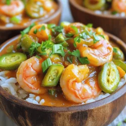 - 1 lb shrimp, peeled and deveined - 1/2 cup vegetable oil - 1/2 cup all-purpose flour - 1 large onion, finely chopped - 2 celery stalks, finely chopped - 1 green bell pepper, finely chopped - 4 cloves garlic, minced - 2 cups vegetable broth - 1 can (14 oz) diced tomatoes, undrained - 2 cups okra, sliced - 2 teaspoons Cajun seasoning - 1 teaspoon smoked paprika - Salt and pepper to taste - 3 green onions and fresh parsley for garnish To make a great shrimp etouffee, you need fresh ingredients. First, choose good shrimp that are peeled and deveined. This makes cooking easier. Next, the roux is key. You will mix vegetable oil with flour. This mix will give your dish a rich flavor and nice texture. Stir it often to avoid burning. The holy trinity of Cajun cooking, which is onion, celery, and green bell pepper, adds depth. These veggies bring a sweet and earthy taste. Garlic adds a punch that makes the dish pop. Don’t forget the vegetable broth! It forms the base of your etouffee, adding moisture and flavor. The diced tomatoes give a nice acidity that balances the richness. Okra is essential, too. It adds a unique taste and helps thicken the sauce. Cajun seasoning and smoked paprika create warmth and spice. Lastly, fresh green onions and parsley add a bright touch. They make the dish look amazing and taste fresh. If you want the full recipe with instructions, check out the Full Recipe. Heat the vegetable oil in a large pot over medium heat. Once hot, whisk in the flour. Keep stirring for about 15 to 20 minutes. You want a deep caramel color. This step gives the etouffee its rich base. Watch carefully to avoid burning! After the roux is ready, it’s time for the "holy trinity." Add in the chopped onion, bell pepper, and celery. Stir them in and let them cook for about 5 minutes. This helps to soften the veggies. The aroma will make your kitchen smell amazing! Then, add minced garlic. Cook for another minute until it becomes fragrant. Now, pour in the vegetable broth. Add the canned diced tomatoes, too. Stir everything well and bring it to a simmer. Next, toss in the sliced okra and all the seasonings: Cajun seasoning, smoked paprika, salt, and pepper. Let this cook for about 10 to 15 minutes. Keep stirring until the okra is tender. Finally, add the shrimp to the pot. Cook until they turn pink, which should take about 5 to 7 minutes. You can now taste the etouffee and adjust the seasoning if needed. Serve your shrimp etouffee over warm rice for a delightful meal. For the full details on the ingredients and cooking times, check out the Full Recipe. To make a great roux, you must control the heat. Start with medium heat and whisk the flour into the oil. Stir often to avoid burning. Aim for a deep caramel color, which takes about 15-20 minutes. If it turns dark brown or black, you need to start over. Use a wooden spoon or a whisk for smooth mixing. A smooth roux is key for a perfect etouffee. If you see lumps, keep stirring until they disappear. This will ensure a creamy texture in your final dish. Taste as you cook! Start with the basic seasoning and adjust it to your liking. You can add more salt or Cajun seasoning for extra flavor. Remember, it’s easier to add than to take away. Fresh herbs like parsley or green onions can boost flavor. Add them near the end of cooking for a fresh taste. Don’t skip this step; it makes a big difference! Serve your shrimp etouffee over warm, fluffy white rice. Long-grain rice works best, as it absorbs the sauce well. You can also use jasmine rice for a fragrant twist. For a beautiful presentation, use deep bowls. This gives a nice look to the stew-like dish. Top each serving with fresh green onions and chopped parsley for color. Enjoy your meal! {{image_2}} You can switch up the seafood in your etouffee. Use crab, crawfish, or mixed seafood for fun. These options add different textures and flavors. If you prefer a vegetarian option, try mushrooms or tofu. Both choices soak up the delicious sauce, making them great substitutes. Adjust the spice to fit your taste. If you want more heat, add extra Cajun seasoning. This brings a nice kick. For those who love heat, a dash of hot sauce works wonders. Start with a little, then add more as you taste. If you're gluten-free, you can make a special roux. Use gluten-free flour or cornstarch to thicken your dish. This keeps the flavor while meeting dietary needs. For a low-carb version, skip the rice. Instead, serve the shrimp etouffee over cauliflower rice. This keeps it light and tasty without losing that classic flavor. Shrimp etouffee lasts about three days in the fridge. Store it in an airtight container. Make sure it cools down first before sealing it. This helps keep the taste fresh. When you want to eat it again, just look for any signs of spoilage. If it smells off or looks weird, it’s best to toss it. For longer storage, you can freeze shrimp etouffee. Use freezer-safe containers. Leave some space at the top for expansion. It can stay good for up to three months. When you are ready to eat it, thaw it in the fridge overnight. This helps keep the texture nice. To reheat, you can use the stove or microwave. If using the stove, warm it slowly over low heat. Stir often to prevent sticking. If using a microwave, cover it loosely to keep moisture in. Add a splash of broth or water to help with dryness. This keeps your etouffee creamy and tasty. Shrimp etouffee is a classic dish from Louisiana. It brings together the flavors of the South. The name "etouffee" means "smothered" in French. This dish features shrimp cooked in a thick, flavorful sauce. It often uses a roux, which is a mix of flour and fat. The dish highlights the "holy trinity" of Cajun cooking: onion, bell pepper, and celery. These ingredients give it a rich flavor. Shrimp etouffee is often served over rice. This dish celebrates the blend of cultures in Louisiana, making it a true comfort food. Yes, you can make shrimp etouffee ahead of time. This makes it perfect for meal prep. Cook it fully and let it cool before storing. Place it in an airtight container in the fridge. It will stay fresh for up to three days. When you’re ready to eat, simply reheat it. This saves you time on busy days. Just be careful not to overcook the shrimp again. It’s best to add fresh shrimp if you want to freeze it. To reheat shrimp etouffee, use low heat. A saucepan works best for even heating. Add a splash of broth or water to keep it moist. Stir gently to avoid breaking up the shrimp. Heat until warmed through, about 5-10 minutes. You can also use the microwave. Place it in a microwave-safe dish and cover it. Heat in short bursts, stirring in between. This helps avoid overcooking the shrimp. Shrimp etouffee pairs well with several sides. Here are some great options: - Cooked white rice - Garlic bread - Cornbread - Coleslaw - Steamed vegetables Each of these sides enhances the meal. They add texture and balance to the rich sauce. Enjoy your shrimp etouffee with these simple sides for a complete meal. For the full recipe, be sure to check out the complete guide. In this blog post, we explored how to make shrimp etouffee. We started with the key ingredients needed for this flavorful dish. Then, I laid out easy steps to cook it perfectly. I also shared tips for a tasty roux and ideas for variations to try. Finally, I provided storage and serving advice for your leftovers. This dish is not only rich in flavor but also fun to make. Enjoy it with friends and family; it’s perfect for any meal!