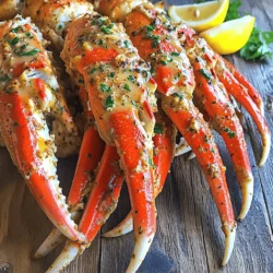 - 2 pounds of frozen Alaskan crab legs - 4 tablespoons unsalted butter, melted - 2 cloves garlic, minced - 1 tablespoon fresh lemon juice - 1 teaspoon smoked paprika - 1 teaspoon Old Bay seasoning - Salt and pepper to taste - Fresh parsley, chopped (for garnish) - Lemon wedges (for serving) Selecting fresh crab legs makes a big difference in flavor. When at the store, look for bright colors and a fresh smell. The legs should feel firm and not limp. If buying frozen, choose ones with no freezer burn. Always check the packaging for any added preservatives. If you want to change things up, consider these alternative ingredients. You can try using garlic powder instead of fresh garlic. For a spicy kick, add cayenne pepper or red pepper flakes. You might also swap lemon juice for lime juice for a different zest. For the full recipe, check the instructions and details provided. First, preheat your oven to 375°F (190°C). This step is key for even cooking. While the oven heats, grab a large baking dish. Make sure it's big enough for the crab legs. If possible, arrange the legs in a single layer. This helps them cook evenly. If you use frozen crab legs, run them under cold water. This helps to thaw them slightly. It makes them easier to handle and coat. Do not soak them; just a quick rinse will do. Once thawed, pat them dry with a paper towel. In a small bowl, mix four tablespoons of melted butter. Add two cloves of minced garlic and one tablespoon of fresh lemon juice. Next, stir in one teaspoon of smoked paprika and one teaspoon of Old Bay seasoning. Season with salt and pepper to taste. This mixture adds a burst of flavor. Brush the garlic butter mixture all over the crab legs. Make sure every part gets coated. This ensures maximum flavor. After coating, cover the baking dish tightly with aluminum foil. This helps keep moisture inside while baking. Bake in the oven for 20 to 25 minutes. If your legs are big, add five to ten extra minutes. Once done, carefully remove the foil. Watch out for steam! Turn on the broiler and broil the crab legs for an additional 2 to 3 minutes. This gives them a nice, toasty finish. Remove from the oven, garnish with fresh parsley, and serve with lemon wedges. For more details, check the Full Recipe. To cook crab legs evenly, keep a few tips in mind. First, thaw the legs before baking. This step helps them heat through. After thawing, arrange the crab legs in one layer in the baking dish. This ensures even heat and cooking. Cover the dish tightly with foil. It traps steam, keeping the legs moist and tender. If your legs are large, check them after 25 minutes. If they need more time, bake another 5-10 minutes until done. Using the right seasonings makes a big difference. I love a mix of butter, garlic, and lemon juice. This combo gives a fresh taste. Don’t forget smoked paprika and Old Bay seasoning! They add depth and a hint of spice. Brush this mixture generously over the legs. Let the flavors soak in during baking. For extra flavor, consider adding herbs like thyme or rosemary to the butter. This can elevate your dish even more. Presentation matters when serving crab legs. I like to serve them on a large platter. Garnish with fresh parsley for color. Lemon wedges are a must for squeezing over the crab. You can also add a small bowl of melted butter for dipping. This makes for a fun, interactive meal. Pair the crab legs with a light salad or some crusty bread. These sides balance the richness of the crab, making the meal even better. For the full recipe, check out Homemade Baked Crab Legs. {{image_2}} To add heat to your crab legs, try a spicy twist. Mix in some cayenne pepper or red pepper flakes with the garlic butter. Use about a teaspoon for a mild kick. For more heat, double it. This gives the crab legs a bold flavor that pairs well with the sweetness of the meat. For a fresh taste, use herbs in your recipe. Mix chopped fresh herbs like dill, parsley, or thyme into the garlic butter. A tablespoon of each works well. This adds a bright flavor that enhances the crab without overpowering it. The herbs also make the dish look beautiful. Baking and broiling both work for crab legs, but they give different results. Baking cooks the legs evenly and keeps them juicy. Broiling, on the other hand, gives a nice crispy finish. If you like a crunchy texture, broil them for a few minutes after baking. This adds an extra layer of flavor and texture to your meal. These simple changes can elevate your homemade baked crab legs. Feel free to mix and match to find your favorite flavor! For the full method, check out the Full Recipe. To keep leftover crab legs fresh, first let them cool. Then, wrap them tightly in plastic wrap or aluminum foil. Place them in an airtight container. Store in the fridge for up to three days. This helps lock in their flavor and moisture. To reheat crab legs, preheat your oven to 350°F (175°C). Place the legs on a baking sheet. Add a splash of water or a pat of butter to keep them moist. Cover with foil and bake for about 10-15 minutes. You can also steam them for the same time. This will warm them without drying them out. You can freeze crab legs if you have extra. Wrap each leg in plastic wrap. Then, place them in a freezer bag. Make sure to remove as much air as possible. Crab legs can last in the freezer for up to three months. When you're ready to cook them, thaw overnight in the fridge before reheating. This keeps their taste and texture great. Crab legs usually take about 20 to 25 minutes to bake. If your crab legs are large, you might need to add 5 to 10 extra minutes. This gives them time to heat through. Baking helps keep them juicy and tasty. Yes, fresh crab legs work well in this recipe. They may need less time to bake. The flavor and texture can be even better than frozen ones. Just make sure to adjust your cooking time. The best way to season crab legs is with a mix of butter and spices. I love using garlic, lemon juice, and Old Bay seasoning. This mix gives the crab legs a rich flavor. You can also add smoked paprika for a hint of smokiness. Feel free to experiment with other spices too! It is not strictly necessary to thaw frozen crab legs. However, thawing makes them easier to handle. You can run them under cold water for a few minutes. This helps them cook evenly and faster. You can tell crab legs are done when they are heated through and hot. The meat will be opaque and firm. If you’re not sure, you can cut one leg open to check. The meat should be white and flaky. For the best taste, serve them right after baking. Remember, you can find the full recipe for homemade baked crab legs above. You have all the tools to prepare delicious crab legs at home. We covered ingredients, tips for selection, and even creative variations. Following my step-by-step instructions will help you master the cooking process. Don’t forget to experiment with flavors and serving styles. With this guide, you can enjoy a tasty meal that impresses everyone. Enjoy your culinary journey and make the most of your crab legs!