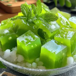 Grass jelly balls are a fun and tasty treat. They come from grass jelly, which is made from the leaves of the Mesona chinensis plant. The jelly has a dark color and a soft, wobbly texture. When you cut it into cubes, it looks very appealing. In this dish, we mix the jelly with tapioca pearls and coconut milk for a sweet and creamy dessert. You can enjoy them chilled, making them perfect for hot days. Grass jelly has a long history in Asian cuisine. It is popular in countries like China, Taiwan, and Thailand. People often serve it as a dessert or drink. In some cultures, grass jelly is seen as a cooling food. Many believe it helps with digestion and keeps you hydrated. It is common to see grass jelly in bubble tea or other sweet treats. This shows how loved it is around the world. Grass jelly offers several health benefits. It is low in calories, which makes it a great snack. It contains antioxidants that can help your body fight off free radicals. These are harmful substances that can cause cell damage. Grass jelly also has fiber, which is good for your digestion. This treat can be a healthy option when you want something sweet without added guilt. Enjoying grass jelly balls can be a fun way to treat yourself while still being mindful of your health. To make grass jelly balls, gather these simple items: - 1 cup grass jelly, cut into small cubes - 1/2 cup tapioca pearls (small size) - 1/4 cup coconut milk - 2 tablespoons sugar (adjust to taste) - 1/4 teaspoon vanilla extract - Fresh mint leaves for garnish - Crushed ice (optional) These ingredients work together to create a delightful treat. The grass jelly brings a unique herbal flavor, while the tapioca pearls add a chewy texture. If you can’t find an ingredient, don’t worry! Here are some swaps you can use: - For grass jelly, use agar-agar or another jelly. - Instead of tapioca pearls, try small rice balls or sago. - Coconut milk can be replaced with almond or soy milk. - If you need a sugar alternative, use honey or maple syrup. These substitutions can change the taste slightly but still yield a tasty result. You can find grass jelly at many local Asian grocery stores. Look in the dessert or jelly aisle. Many stores sell it in cans or packages. You can also purchase grass jelly online through platforms like Amazon or specialty food websites. This way, you can stock up and enjoy this treat anytime! To make Grass Jelly Balls, you need to start with the tapioca pearls. First, boil 3 cups of water in a pot. Once the water is bubbling, add the tapioca pearls. Stir them gently. This step helps keep them from sticking together. Cook the pearls for 15 to 20 minutes. They should turn clear when they are done. After cooking, take the pot off the heat and let the pearls sit for 10 more minutes. This resting time makes them even softer. Finally, drain the pearls and rinse them under cold water. This stops the cooking and removes extra starch. Set them aside for later. Next, let’s make the sweet coconut milk base. In a bowl, combine 1/4 cup of coconut milk, 2 tablespoons of sugar, and 1/4 teaspoon of vanilla extract. Mix well until the sugar is fully dissolved. This mixture adds a creamy, sweet touch to your Grass Jelly Balls. You can adjust the sugar to suit your taste. If you like it sweeter, feel free to add a little more. Now it's time to put everything together. Take serving bowls and layer the grass jelly cubes at the bottom. Next, add the cooked tapioca pearls on top of the jelly. Pour the sweet coconut milk mixture over these layers. If you want a fun twist, add crushed ice on top. This gives a nice chill to your treat. Finally, garnish with fresh mint leaves. They add color and a burst of freshness. Enjoy your Grass Jelly Balls as a healthy treat! For the full recipe, check out the earlier section. {{image_2}} To make perfect tapioca pearls, start with a pot of water. Boil 3 cups of water before adding the pearls. Stir gently to keep them from sticking. Cook until they turn clear, about 15-20 minutes. After cooking, let them rest in hot water for 10 minutes. This helps them soften more. Rinse the pearls under cold water to stop the cooking. This step also removes extra starch, giving them a nice texture. If you have leftovers, store them in an airtight container. Keep the grass jelly and tapioca pearls separate. This keeps them fresh longer. Place the coconut milk mixture in a different container. Store in the fridge for up to three days. When serving again, just mix the items back together. You can add a bit of fresh coconut milk to revive the flavors. One common mistake is overcooking the tapioca pearls. They can turn mushy if cooked too long. Another mistake is not rinsing the pearls after cooking. Rinsing is key to achieving the right texture. Avoid using too much sugar in your coconut milk. You can always add more later if needed. Lastly, don't skip the mint leaves for garnish. They add a fresh taste and make your dish look nice! Grass jelly balls are fun and versatile. You can serve them in many ways. One simple style is in a bowl with crushed ice. This keeps them cool and refreshing. You can also layer them in a glass for a beautiful look. Add colorful fruits on top for a pop of color. This makes the dish more appealing. You can change the taste with different ingredients. For a fruitier flavor, try adding fresh fruits like mango or berries. You can also use flavored syrups instead of sugar. Matcha or pandan extract can add depth to your dish. If you like a creamier texture, use almond milk or soy milk instead of coconut milk. These changes can make your grass jelly balls unique and exciting. Grass jelly balls can be used in many other recipes. You can add them to smoothies for extra texture. They also work well in desserts like puddings or parfaits. Try mixing them into a fruit salad for a fun twist. The chewy texture adds a nice contrast to softer fruits. You can find more ideas in the full recipe. Yes, you can make Grass Jelly Balls in advance. Prepare the grass jelly and tapioca pearls ahead of time. Store them in the fridge. When you're ready to serve, just mix the components. This saves time and keeps things fresh. Just remember to add the coconut milk mixture right before serving for the best taste. Grass Jelly Balls are versatile. You can serve them with fresh fruit like mango or strawberries. They also pair well with sweetened condensed milk. For a fun twist, add a scoop of ice cream on top. You can even serve them in a fruit salad for a colorful dish. The options are endless! Yes, this recipe is mostly vegan! Just ensure the grass jelly you use is plant-based. The coconut milk is already vegan, and you can substitute sugar with a vegan sweetener. This way, you can enjoy a tasty treat that fits your diet. Grass Jelly Balls are a great choice for everyone! For the full recipe, check out the detailed steps to create this delicious treat. Grass jelly balls are a delightful treat that offer cultural charm and health benefits. They combine simple ingredients like tapioca pearls and coconut milk. Making them involves easy steps and a bit of creativity. Remember to try different flavors and serve styles for fun. Avoid common mistakes to ensure your dessert shines. With the tips and insights shared, you’re ready to enjoy and share this tasty dish! Explore the world of grass jelly balls and make it your own. Enjoy every bite!