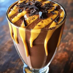 - 2 tablespoons unsweetened dark cocoa powder - 1 ripe banana, frozen - 1 tablespoon natural peanut butter - 1 cup almond milk (or milk of choice) - 1 tablespoon honey or maple syrup (optional for sweetness) - 1/2 teaspoon vanilla extract - A pinch of sea salt - Ice cubes (optional, for a thicker shake) The star of this shake is dark cocoa powder. It adds rich chocolate flavor and is full of antioxidants. Bananas are great for fiber and potassium. Peanut butter gives protein and healthy fat, making this shake filling. Almond milk keeps it light. Honey adds natural sweetness, while vanilla and salt boost the flavors. You can add a scoop of protein powder for extra nutrition. A sprinkle of cinnamon can enhance the warmth of the shake. If you like a thicker texture, try adding Greek yogurt. For those with dietary needs, use plant-based protein or nut-free butter. You can swap almond milk for oat milk or coconut milk. These options can fit different tastes and diets. To make this delicious shake, start by gathering your ingredients. You will need unsweetened dark cocoa powder, a frozen banana, and natural peanut butter. 1. In a blender, add 2 tablespoons of dark cocoa powder, 1 frozen banana, and 1 tablespoon of peanut butter. 2. Next, pour in 1 cup of almond milk. If you like it sweeter, add 1 tablespoon of honey or maple syrup. 3. Add 1/2 teaspoon of vanilla extract and a pinch of sea salt. 4. Blend on high speed until the mixture is smooth and creamy. 5. If you want a thicker shake, toss in some ice cubes and blend again. 6. Taste your shake. If it needs more sweetness, add extra honey or syrup. 7. Pour the shake into a tall glass. For a fun twist, you can drizzle peanut butter inside the glass before pouring in your shake. This adds a great look and taste. For serving, choose a tall glass that shows off your shake’s rich color. You can add a colorful straw for a fun touch. To make it even more appealing, sprinkle a little cocoa powder on top. You can also add dark chocolate shavings for extra flair. This shake is not just tasty; it looks great too! Enjoy this rich and creamy treat as a snack or a dessert. Check out the Full Recipe for more tips! To make the best dark chocolate peanut butter shake, start with ripe bananas. Look for bananas that are yellow with brown spots. This shows they are sweet and ready to blend. For cocoa powder, choose unsweetened dark cocoa. It has a rich flavor and is great for this shake. When you blend, make sure all your ingredients are cold. This keeps the shake refreshing. If you want a thicker shake, add ice cubes during blending. Blend until smooth, and check the texture. If it’s too thick, add a splash of almond milk. One common mistake is using unripe bananas. They can make your shake taste starchy. Also, avoid using too much cocoa powder. It can overpower the other flavors. Start with two tablespoons and adjust to your taste. When balancing flavors, remember to add a pinch of salt. It enhances sweetness and brings out chocolate flavors. If your shake is too bitter, add a little honey or maple syrup. Adjust the sweetness to make it just right for you. For the full recipe, refer to the detailed instructions provided. Enjoy making your shake! {{image_2}} You can change the taste of your shake with a few easy swaps. Adding protein powder boosts nutrition and keeps you full longer. Try vanilla or chocolate protein powder for extra flavor. You can also mix in spices like cinnamon or nutmeg. These spices add warmth and depth to the shake. If you want a unique twist, swap peanut butter for almond or cashew butter. Each nut butter gives your shake a different taste. You can also try adding a scoop of Greek yogurt. This makes the shake creamier and adds protein. Seasons bring fresh ingredients that can enhance your shake. In fall, add pumpkin spice to capture that cozy flavor. You can mix in canned pumpkin for a thicker, richer texture. In summer, try adding fresh fruits like strawberries or mango. These sweet fruits brighten the shake and add a fruity twist. You could also freeze the fruits beforehand for a frosty shake. These variations keep your shake exciting and make it a treat all year round. For the full recipe, check the section above. To keep your dark chocolate peanut butter shake fresh, refrigerate it right away. Use an airtight container. This will help preserve its rich flavor. It stays good for about 1 to 2 days in the fridge. After that, the taste and texture may change. If you want to keep it longer, freeze it. Pour it into an ice cube tray or a freezer-safe container. It can last up to a month in the freezer. Just remember to label it with the date. When you want to enjoy a chilled shake again, take it out of the fridge. If it has thickened, stir it well. You can also blend it again for a smooth texture. If it’s frozen, let it sit at room temperature for a few minutes. Then, blend it until creamy. This shake might lose a bit of its fresh taste after storage, but it will still be tasty. Just adjust the sweetness if needed by adding a little honey or syrup. Enjoy that rich flavor! Yes, you can easily make this shake vegan. Here are some dairy-free options: - Milk: Use almond milk, oat milk, or coconut milk. - Peanut Butter: Most natural peanut butter is vegan. Just check the label. - Sweeteners: Maple syrup is a great vegan choice instead of honey. These changes will keep the shake rich, creamy, and fully plant-based. You can make this shake healthier with a few simple tips: - Reduce Sweetness: Use less honey or maple syrup. - Choose Dark Cocoa: Use unsweetened dark cocoa powder to cut sugar. - Add Spinach: A small handful of spinach adds nutrients without changing taste. - Use a Smaller Banana: This cuts down on sugar while still giving flavor. These tweaks will keep it tasty while making it better for you. If you don't have a blender, you still have options! - Use a Fork: Mash the banana in a bowl first. Then mix in cocoa and peanut butter with a fork. - Whisk Everything: Add almond milk and use a whisk to combine. - Food Processor: If you have a food processor, it works well too! These methods can help you enjoy this shake without a blender. You learned about key and optional ingredients that make this shake great. I explained how to blend and serve it for the best taste. We covered tips to avoid common mistakes and detailed fun variations to try. Storing and reheating the shake keeps it fresh. Remember, you can customize this shake to fit your needs. Enjoy experimenting with flavors and ingredients. You can create something unique and delicious every time.