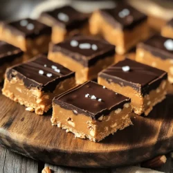 To make your no-bake peanut butter bars, you need these key items: - 1 cup creamy peanut butter - 1/2 cup honey or maple syrup - 2 cups rolled oats These ingredients work together to create a sweet and chewy treat. The peanut butter gives a rich flavor, while the honey adds sweetness. The rolled oats hold everything together. You can make these bars even better with a few extra ingredients: - 1/2 cup vanilla protein powder - 1/4 cup dark chocolate chips - 1/4 cup chopped nuts Adding protein powder boosts nutrition. Dark chocolate chips add a sweet touch. Chopped nuts give a nice crunch and extra flavor. For an extra kick, add: - A pinch of sea salt This small amount of salt balances the sweetness. It makes every bite taste even better. Follow the [Full Recipe] for complete steps and tips on how to make these delicious no-bake peanut butter bars. First, grab a medium mixing bowl. In it, combine 1 cup of creamy peanut butter and 1/2 cup of honey or maple syrup. Mix well until these two are smooth and creamy. Next, add 2 cups of rolled oats into your mixture. If you want, you can also add 1/2 cup of vanilla protein powder for an extra boost. Stir until every oat is coated and the texture is even. Now it's time to make these bars even better. Gently fold in 1/4 cup of dark chocolate chips and 1/4 cup of chopped nuts, like almonds or walnuts. Be careful not to break the chocolate chips as you mix. This adds a delightful crunch and rich flavor to the bars. Let’s prepare for the final step. Line an 8x8 inch baking dish with parchment paper. Make sure to leave some paper hanging over the edges. This will help you lift the bars out later. Now, take your mixture and transfer it into the dish. Press it down firmly using a spatula or your hands. Make sure it’s even and smooth. For a nice touch, sprinkle a pinch of sea salt on top. Cover the dish with plastic wrap and refrigerate for at least 2 hours. This helps the bars set up nicely. Once they are chilled, lift the bars out using the parchment paper and cut them into squares. You can find the full recipe for more detailed instructions. To avoid dry bars, use creamy peanut butter. This keeps your bars moist and tasty. If you find your mix too thick, add a splash of water or extra honey. This helps bind the oats and keeps your bars soft. When pressing down the mixture, use a spatula or your hands. Make sure to press firmly but gently. This will help the mixture hold together. If you don't press it down enough, your bars may crumble. Aim for an even surface, so every bite is just as good. You can add toppings to boost flavor. Try drizzling some melted chocolate on top. Chopped fruits like bananas or strawberries also work well. For a crunchy twist, sprinkle more nuts on top. If you want to use alternative sweeteners, consider agave syrup or coconut sugar. These can change the taste a bit. They might also add a unique flavor to your bars. To save time, prepare the bars in advance. Mix and press the mixture into the baking dish the night before. Then, let them chill in the fridge overnight. This makes it easy to grab a bar for breakfast or a snack. You can also double the recipe. This way, you'll have extra bars ready for later. Just remember to store them in an airtight container to keep them fresh. {{image_2}} You can change the taste of these bars easily. If you want a different nut butter, try almond or cashew butter. Both options are creamy and tasty. They will give your bars a unique flavor. You can also switch up the chocolate. Instead of dark chocolate chips, use milk or white chocolate. Each type brings its own sweetness. This change can make your no-bake peanut butter bars even more fun. If you follow a vegan diet, you can still enjoy these bars. Just use maple syrup instead of honey. It works well and keeps the bars sweet. For those who need gluten-free options, rolled oats are safe. Just check that they are certified gluten-free. This way, everyone can enjoy these tasty treats without worry. You can add fruits to make your bars more special. Dried fruits like cranberries or raisins add sweetness and chewiness. Fresh fruit slices, like bananas or strawberries, can also be tasty. Just remember to adjust the oats if you add a lot of fruit. These variations let you make the bars your own. You can mix and match to find your favorite flavors. For the full recipe, check the earlier section! To keep your no-bake peanut butter bars fresh, use airtight containers. Glass or plastic containers work well. Make sure the bars are cool before sealing the container. This prevents moisture from building up. Store the bars in the fridge for best results. They can also go in the freezer for longer storage. These bars last about one week in the fridge. If you freeze them, they can last up to three months. Always check for signs of spoilage. If you see any mold or if they smell off, it’s best to throw them out. Fresh bars should be firm and smell sweet and nutty. For easy snacks, cut the bars into small squares. This makes portioning simple. You can wrap each square in parchment paper for grab-and-go convenience. This way, you have tasty snacks ready whenever you need them. You can also keep them in a lunch box or snack bag for your kids. Yes, you can freeze No-Bake Peanut Butter Bars. To freeze, first cut the bars into squares. Then, wrap each piece in plastic wrap. Place the wrapped bars in an airtight container or a freezer bag. This keeps them fresh and safe from freezer burn. They can last in the freezer for up to three months. When you want to eat them, let them thaw in the fridge overnight. This keeps their texture nice. You can make these bars healthier by using less honey or maple syrup. Try swapping half the amount for mashed bananas or unsweetened applesauce. You can also use sugar-free peanut butter. If you want to lower the calories, skip the chocolate chips. Instead, you can add more nuts or seeds. This keeps the flavor while cutting down the sugar. If you need a substitute for peanut butter, here are some options: - Almond butter: Creamy and nutty, great for taste. - Sunflower seed butter: Good for nut allergies. - Cashew butter: Smooth and slightly sweet. - Soy nut butter: A nut-free option that’s rich in flavor. These substitutes work well and can change the taste while keeping it yummy. You learned how to make no-bake peanut butter bars. We covered ingredients, both essential and optional. I provided step-by-step instructions for mixing and setting your bars. You also received tips to perfect texture and enhance flavor. In the end, these bars are easy to customize. Try different flavors and add-ins to make them yours. You can enjoy a tasty treat that's also healthy. Go ahead and make your own batch!