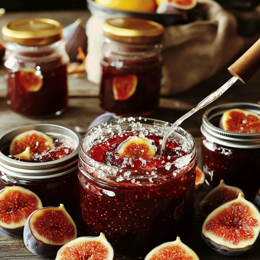 For this fig jam, use ripe, fresh figs. Choose figs that are soft and sweet. Look for figs that are deep purple or green. The figs should smell sweet and fruity. You will need about 2 pounds of figs. Remove the stems and quarter them. This helps the figs release juice during cooking. Fresh figs give the jam its rich flavor. I use granulated sugar for sweetness. You will need 1 cup of sugar. The sugar helps balance the natural sweetness of the figs. It also aids in thickening the jam. If you want a lighter option, you can use honey or maple syrup. Just keep in mind that this may change the flavor a bit. To make the jam special, I add a few key flavors. The juice of one lemon brightens the taste. It adds a nice tartness that complements the sweetness. I also include 1/2 teaspoon of vanilla extract. This adds depth and warmth to the jam. Lastly, a pinch of 1/4 teaspoon sea salt enhances all the flavors. These small touches make a big difference in taste. First, gather your fresh figs. You need about 2 pounds. Cut off the stems and slice the figs into quarters. Place them in a large bowl. Add 1 cup of granulated sugar, the juice of one lemon, 1/2 teaspoon of vanilla extract, and 1/4 teaspoon of sea salt. Mix everything well. Let it sit for 30 minutes. This will help the figs release their juices. Now, transfer the fig mixture to a medium pot. Set the heat to medium. Stir often as you cook. After about 10 minutes, the sugar should dissolve, and the figs will start breaking down. Increase the heat to medium-high. Bring the mixture to a gentle boil. Cook it while stirring regularly for 20 to 30 minutes. You want it to thicken to your preferred jam texture. To check if your jam is ready, spoon a small amount onto a plate. Let it cool for one minute. Then, run your finger through it. If it holds its shape, it’s done! If it doesn’t, cook it for a few more minutes. Remove the pot from the heat and let it cool slightly. Pour the warm jam into clean jars and seal them. Once cooled, refrigerate the jam. You can enjoy it for 2 to 3 weeks. For the full recipe, check this out: [Full Recipe]. Pick ripe figs for the best flavor. Look for figs that are soft but not mushy. They should have a sweet smell and smooth skin. You can use green or purple figs, but purple ones are sweeter. Ripe figs will yield more juice, which helps in making the jam. To get the right thickness, cook the mixture long enough. Stir it often to avoid burning. After about 20-30 minutes, test the jam on a plate. If it holds its shape, you’re good. If it’s too runny, just cook it a bit longer. Remember, it will thicken more as it cools. One mistake is not using enough sugar. Sugar helps with flavor and thickness. Another mistake is cooking at too high a heat. This can burn the figs and sugar. Lastly, don’t skip testing the jam’s consistency. This step is key to a great result. For more tips, check out the Full Recipe. {{image_2}} You can add fun flavors to your fig jam. Try adding orange zest for a bright twist. Almond extract gives a nutty touch. You can also mix in a splash of port wine for depth and richness. These small changes can take your jam to new heights. Spices can change the whole taste of your jam. Cinnamon adds warmth and sweetness. A pinch of cardamom gives a unique flavor. Fresh herbs, like thyme or rosemary, can also work. Just a bit can bring in a fresh note that surprises your taste buds. If you want a healthier jam, swap sugar for honey or maple syrup. Both add sweetness with a different taste. Coconut sugar is another option. It gives a caramel-like flavor and is great for those who want less processed sugar. Each sweetener will change the texture and flavor a bit, so feel free to experiment! For more details, check out the Full Recipe. After making your fig jam, let it cool. Once cool, store it in clean jars. Seal them tightly. Place the jars in the fridge. Your fig jam will stay fresh for 2 to 3 weeks. Always check for any signs of spoilage before using. If you want to keep your jam longer, freezing is a great option. First, use freezer-safe jars or bags. Leave some space at the top of the jars. This allows for expansion as the jam freezes. Label the containers with the date. Your fig jam can last up to a year in the freezer. When ready to use, thaw it in the fridge overnight. Homemade fig jam without pectin has a shorter shelf life than store-bought ones. In the fridge, it lasts 2 to 3 weeks. If you freeze it, it can last up to a year. Always check for changes in color or smell. These are signs that it may have gone bad. Enjoy your homemade fig jam in various ways, like on toast or in desserts! Yes, you can use frozen figs for this jam. Just make sure to thaw them first. Drain any excess water before mixing them with the sugar and other ingredients. The flavor may be a bit different, but the jam will still turn out tasty. Fresh figs give the best flavor, but frozen ones work in a pinch. If your jam doesn’t thicken, don’t worry! This can happen. You might need to cook it a bit longer. Keep stirring and monitor the heat. If it’s still runny, spoon a small amount onto a plate. Let it cool for a minute. If it doesn’t hold its shape, cook it for a few more minutes. Patience is key here! You can use fig jam in many ways! Spread it on toast or bagels. It’s great with cheese, especially goat cheese. Stir it into yogurt or oatmeal for a sweet twist. Use it in desserts like tarts or cakes. You can even glaze meats, like pork or chicken, for a unique flavor. The options are endless! For the full recipe, check out Sweet Fig Bliss Jam. In this post, I covered how to make fig jam. We discussed fresh figs, sweeteners, and flavor enhancers. I shared step-by-step instructions for preparing and cooking. We touched on tips for choosing figs and avoiding common mistakes. I also provided variations for added flavor and detailed storage info. Fig jam is simple and tasty. Enjoy it in many recipes. With the right tips, your jam will shine. Making fig jam is fun, so get started!