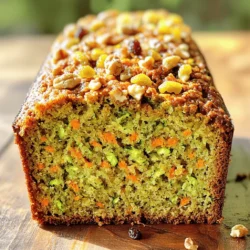 - 1 medium zucchini, grated - 1 cup carrots, grated - 1 cup all-purpose flour - ¾ cup brown sugar - ½ cup granulated sugar - ½ cup vegetable oil - 3 large eggs - 1 teaspoon vanilla extract - Preheat the oven to 350°F (175°C). - Grease a 9x5-inch loaf pan. - Combine brown sugar, granulated sugar, and vegetable oil in a bowl. - Add eggs one at a time, then stir in vanilla extract. - In a new bowl, mix flour, baking soda, baking powder, and spices. - Gradually add dry mix to wet ingredients and stir until combined. - Gently fold in grated zucchini and carrots. - If you like, add walnuts and raisins for texture. - Pour batter into the prepared loaf pan evenly. - Bake for 55-60 minutes, checking for doneness with a toothpick. - Use a box grater for consistent pieces. This helps create even cooking. - Consider squeezing out excess moisture from zucchini. This keeps your bread from getting soggy. - Ensure eggs are at room temperature. This helps the batter mix smoothly. - Don’t overmix the batter. This keeps the bread light and fluffy. - Rotate the pan halfway through baking. This helps the bread brown evenly. - Use a toothpick to check for doneness. Insert it in the center; it should come out clean. Want to make your spiced zucchini carrot bread a bit healthier? Here are two easy swaps: - Substitute whole wheat flour for all-purpose flour: Whole wheat flour adds fiber and nutrients. It gives a nutty flavor too. - Replace sugar with honey or maple syrup: These natural sweeteners can enhance flavor. They also add moisture to your bread. Looking to boost the taste? Try these flavor enhancements: - Add a teaspoon of ginger or allspice: These spices bring warmth and depth. They create a cozy aroma while baking. - Incorporate citrus zest (e.g., orange or lemon) for brightness: A touch of zest can lift the flavors. It makes your bread fresh and lively. Want to take your bread to the next level? Consider these fun add-ins and toppings: - Include chocolate chips or dried fruit: Chocolate chips add sweetness and richness. Dried fruit brings chewiness and a fruity burst. - Top with a lemon glaze or cream cheese frosting: A glaze adds shine and sweetness. Cream cheese frosting gives a rich, creamy finish. These variations let you create a spiced zucchini carrot bread that fits your taste. You can find the full recipe to get started on this delightful treat. {{image_2}} You can store the spiced zucchini carrot bread at room temperature. Place it in an airtight container. It will stay fresh for up to 3 days. This is a great option if you plan to eat it quickly. For longer freshness, keep the bread in the fridge. It can last up to a week when you store it properly. Just wrap it in plastic or place it in a sealed container. The cold helps retain its moisture and flavor. Freezing is a good way to save this bread for later. Wrap it tightly in plastic wrap. Then, put it in a freezer-safe bag. You can freeze it for up to 3 months. When you want to enjoy it, just thaw it overnight in the fridge. This way, you can have a slice of delight whenever you crave it. For the full recipe, check out the previous section. Yes, but make sure to thaw and drain excess moisture. Frozen zucchini can work well, but it may be watery. Squeeze out the extra liquid to keep your bread from becoming soggy. Use flaxseed meal or applesauce as an egg substitute. For each egg, mix one tablespoon of flaxseed meal with three tablespoons of water. Let it sit until it thickens. You can also use a quarter cup of unsweetened applesauce as a great option. A toothpick inserted should come out clean when fully baked. Start checking around the 55-minute mark. If you see wet batter on the toothpick, keep baking for a few more minutes. Yes, substitute with a gluten-free flour blend and check ratios. Many blends work well, but follow the instructions on the package for the best results. You can create a light and fluffy bread without gluten. For a full recipe, check out the Spiced Zucchini Carrot Bread. You learned how to make a delicious loaf using zucchini and carrots. We covered key ingredients, easy steps, and helpful tips. With fun variations, you can customize this recipe to suit your taste. Whether you prefer a healthier option or a sweet twist, there are many choices. Enjoy storing and sharing your bread. Remember, cooking is all about experimenting and enjoying the process. Dive in, have fun, and create something tasty!