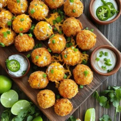 - Ground chicken or turkey - Cream cheese - Shredded pepper jack cheese - Diced green onions - Diced jalapeños - Garlic powder - Smoked paprika - Salt and pepper - Breadcrumbs or crushed tortilla chips - Egg for coating - Cooking oil for frying To make Texas-Style Rattlesnake Bites, you need simple yet flavorful ingredients. Start with ground chicken or turkey as your base protein. Cream cheese adds a rich, creamy texture that pairs well with the other flavors. Shredded pepper jack cheese gives that extra kick everyone loves. Diced green onions offer a fresh, mild onion flavor. Diced jalapeños add heat; you can use fresh or pickled for different tastes. Garlic powder and smoked paprika enhance the overall flavor profile. Just remember to season with salt and pepper to taste. For the coating, you can choose between breadcrumbs or crushed tortilla chips. This choice adds a crunch that contrasts nicely with the soft filling. Finally, you’ll need an egg for coating and cooking oil for frying. If you follow the [Full Recipe], you’ll create a dish that is not only delicious but also perfect for sharing with friends and family! Mixing the ingredients Start by taking a large bowl. Add the ground chicken or turkey. Then, mix in the cream cheese, shredded pepper jack cheese, diced green onions, and diced jalapeños. Add garlic powder, smoked paprika, salt, and pepper. Use your hands to combine all these ingredients well. You want a smooth mix that holds together. Forming the bites Now, with clean hands, scoop out portions of the mixture. Roll them into balls about 1-2 inches wide. This size is perfect for frying and eating. Make sure they are nice and round for even cooking. Setting up the breading station Get two bowls ready for breading. In the first bowl, crack an egg and beat it well. In the second bowl, add breadcrumbs or crushed tortilla chips. This will give your rattlesnake bites a great crunch. Dip each ball in the egg, then roll it in the breadcrumbs to coat it fully. Preheating oil In a deep skillet or fryer, pour enough cooking oil to cover the bites. Heat the oil to 350°F (175°C). Use a thermometer for accuracy. This heat is key for crispy bites. Frying the bites Carefully place the breaded bites in the hot oil. Don’t overcrowd the pan. Fry them for about 4-5 minutes. Look for a golden brown color. This means they are done and ready to eat. Draining excess oil Once they are golden, use a slotted spoon to take them out. Place the bites on a plate lined with paper towels. This step helps to soak up extra oil and keeps them crispy. Plating the rattlesnake bites Arrange the warm bites on a platter. You can add fresh lime wedges for a zing. A sprinkle of chopped cilantro makes it look nice too. Dipping sauce recommendations Serve with dipping sauces like ranch or spicy chipotle mayo. These add flavor and a fun twist. Enjoy your Texas-Style Rattlesnake Bites with friends and family! To get the perfect texture, mix the ingredients well. You want a creamy, smooth mix. If you want a twist, try different cheeses like cheddar or gouda. You can also play with spices. Add more jalapeños for heat or swap smoked paprika for chili powder. Frying without overcrowding is key. If you add too many bites at once, they won’t cook right. Fry in small batches. This helps them get golden brown and crispy. To know when the bites are done, look for a deep golden color. Cut one open to check if it’s hot and cooked through. For serving, arrange the bites on a nice platter. Add fresh lime wedges for color. Sprinkle chopped cilantro on top for a fresh touch. Place small bowls of dipping sauce around the bites. It makes the dish look inviting and fun to eat. {{image_2}} You can easily swap the meat in Texas-Style Rattlesnake Bites. Use black beans or lentils for a vegetarian option. They add a nice texture and taste. If you want more cheese, try using Monterey Jack or cheddar instead of pepper jack. This change can make the bites creamier. To adjust the spice level, use less jalapeño if you prefer a milder flavor. You can also add more jalapeños for extra heat. A pinch of cayenne pepper or a splash of hot sauce can also spice things up. You can bake your rattlesnake bites if you want a healthier option. Preheat your oven to 400°F (200°C). Place the bites on a greased baking sheet. Bake for about 20 minutes, turning once until golden brown. Air frying is another great method. Set your air fryer to 375°F (190°C). Cook the bites in a single layer for about 10-12 minutes. This method gives a nice crunch without deep frying. To enhance flavors, consider adding spices like cumin or chili powder. These spices bring a new depth to the dish. You can also mix in some diced bell peppers or corn for added texture and flavor. Incorporating vegetables like spinach or zucchini will add nutrition. Chop them finely and mix them into the cheese and meat mixture. This way, you get more color and flavor in each bite. For the full recipe, check the main section above. To keep your Texas-Style Rattlesnake Bites fresh, store them properly. First, let them cool completely. Place them in an airtight container. If you have leftover bites, refrigerate them within two hours. This keeps them safe to eat. You can refrigerate them for up to three days. If you want to save them longer, freezing is a great option. Wrap each bite in plastic wrap, then place them in a freezer bag. They can last for up to three months in the freezer. Just remember to label the bag with the date. When it’s time to enjoy your leftovers, reheating is key. The best methods include using an oven or an air fryer. Preheat your oven to 350°F (175°C). Place the bites on a baking sheet. Bake for about 10-15 minutes until they are heated through. If you use an air fryer, set it to 350°F (175°C). Heat the bites for about 5-7 minutes. This method helps keep them crispy. Avoid microwaving, as this can make them soggy. In the fridge, your Texas-Style Rattlesnake Bites last about three days. After that, they may spoil. Look for signs of spoilage, such as an off smell or a change in texture. If they look dry or discolored, it’s best to throw them away. When you freeze them, they can last for three months. After that, they may lose flavor and texture. Always check for any signs of freezer burn before using them. Enjoy your tasty bites at their best! Texas-Style Rattlesnake Bites are tasty snacks. They mix ground chicken or turkey with cream cheese, pepper jack cheese, and jalapeños. The mix forms small balls that you fry until golden. These bites pack a punch with spicy flavor. They are perfect for parties or game day. The unique name makes them even more fun. You can find the full recipe below to try these delicious bites yourself. Yes, you can prepare them ahead. Mix the ingredients and form the balls. Then, place them on a tray and cover them with plastic wrap. You can store them in the fridge for up to a day. When you're ready to eat, just fry them. This saves time when you have guests. Many sauces pair well with Texas-Style Rattlesnake Bites. Here are some favorites: - Ranch dressing - Spicy chipotle mayo - Honey mustard - BBQ sauce These sauces add extra flavor and make the bites even better. Yes, you can make vegetarian options. Use plant-based ground meat instead of chicken or turkey. For cheese, choose vegan cream cheese and pepper jack. You can also add more veggies like corn or black beans for taste. These swaps keep the fun while making it veggie-friendly. In this blog post, we explored how to make Texas-Style Rattlesnake Bites. We covered the ingredients, preparation, cooking process, and serving suggestions. I shared tips for perfecting your bites and how to store leftovers. These bites can be tailored with different meats, cheeses, and spices. Try these fun snacks at your next event. With easy steps and helpful tricks, you can impress everyone. Enjoy the delicious flavors and fresh ideas!