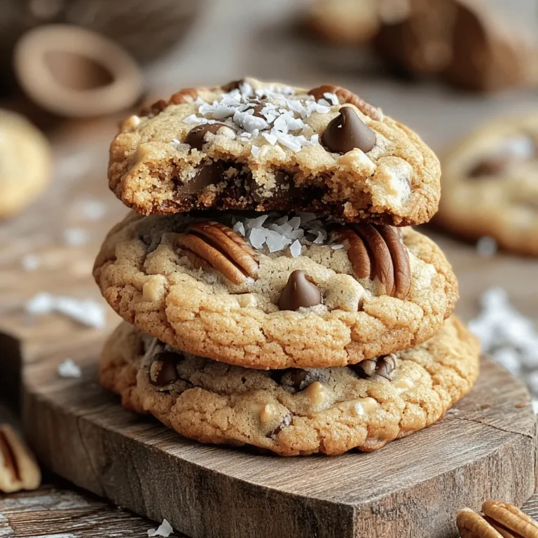 For Texas Cowboy Cookies, you will need these core items: - 1 cup unsalted butter, softened - 1 cup light brown sugar, packed - 1/2 cup granulated sugar - 2 large eggs - 1 teaspoon vanilla extract - 2 cups all-purpose flour - 1 teaspoon baking soda - 1/2 teaspoon salt - 1 1/2 cups quick oats - 1 cup semi-sweet chocolate chips - 1 cup chopped pecans or walnuts - 1/2 cup sweetened shredded coconut These ingredients form the base of your cookies. The butter adds richness, while the sugars give sweetness and a lovely texture. The eggs help bind it all together, making the cookies soft and chewy. You can enhance your cookies with fun add-ins: - 1/2 cup toffee bits - Different types of chocolate chips (dark or white) If you want to switch things up, consider these substitutions: - Use almond flour instead of all-purpose flour for a nutty taste. - Swap in dairy-free butter to make them vegan. These optional ingredients and substitutions help you craft a cookie that's perfect for your taste. Feel free to mix and match! You can find the full recipe to guide you through the process. First, you need to preheat your oven. Set it to 350°F (175°C). This step is important. It helps your cookies bake evenly. While the oven heats, prepare your baking sheets. Line them with parchment paper. This makes it easier to remove the cookies later. Next, you will cream the butter and sugars. In a large bowl, add 1 cup of softened unsalted butter. Then, add 1 cup of packed light brown sugar and 1/2 cup of granulated sugar. Use a mixer or a wooden spoon to mix these ingredients until they become light and fluffy. This step adds air to the mixture, making your cookies soft. Once your butter and sugar are ready, it’s time to combine the wet and dry ingredients. Add 2 large eggs to the butter mixture. Mix well after each egg. Then, stir in 1 teaspoon of vanilla extract. In another bowl, whisk together 2 cups of all-purpose flour, 1 teaspoon of baking soda, and 1/2 teaspoon of salt. Gradually add this dry mix to your wet ingredients. Mix until just combined. Now, it's time to incorporate the oats and mix-ins. Fold in 1 1/2 cups of quick oats. Then add 1 cup of semi-sweet chocolate chips, 1 cup of chopped pecans or walnuts, and 1/2 cup of sweetened shredded coconut. If you want, add 1/2 cup of toffee bits for extra flavor. Make sure everything is evenly distributed in the dough. Now, let’s portion and space the cookie dough. Use a large tablespoon to drop the dough onto your prepared baking sheet. Make sure to space them about 2 inches apart. This ensures they have room to spread while baking. Bake your cookies in the preheated oven for 10-12 minutes. The edges should be golden brown, and the centers should be set. Once they are done, remove them from the oven. Let the cookies cool on the baking sheet for 5 minutes. After that, transfer them to a wire rack to cool completely. For the full recipe, check out the complete instructions. Enjoy your delicious Texas Cowboy Cookies! To get the right chewiness in your Texas Cowboy Cookies, adjust the baking time. Bake them for about 10 minutes for softer cookies. If you want them crisp, leave them in for about 12 minutes. Using high-quality chocolate and nuts makes a big difference. Choose semi-sweet chocolate chips that melt well and have a rich flavor. Fresh nuts, like pecans or walnuts, add crunch. Toasting nuts briefly can enhance their taste. For a special occasion, stack the cookies on a rustic wooden board. Sprinkle a pinch of sea salt on top for a gourmet touch. You can also wrap them in clear cellophane tied with twine for a lovely gift. Pair these cookies with a tall glass of cold milk or a warm cup of coffee. The flavors of chocolate and nuts blend well with both drinks. You can also serve them with a scoop of vanilla ice cream for a fun dessert. For the complete recipe, check out the Full Recipe link. {{image_2}} You can easily change Texas Cowboy Cookies to fit your taste. Adding spices like cinnamon or nutmeg gives a warm flavor. Just add 1 teaspoon of cinnamon or 1/2 teaspoon of nutmeg to the dry mix. These spices make the cookies feel cozy and homey. You can also swap in different nuts or dried fruits. Pecans and walnuts are great, but try almonds or hazelnuts too. Dried fruits like cranberries or raisins can add a nice chew. This way, you can create a cookie that is truly your own. Want to make these cookies gluten-free? Simply use gluten-free all-purpose flour instead of regular flour. This change keeps the texture while making them safe for those with gluten issues. If you need a dairy-free option, swap the unsalted butter for coconut oil or a dairy-free butter. Your cookies will still taste amazing and be soft. You can still enjoy Texas Cowboy Cookies no matter your diet! If you want to see the Full Recipe, make sure to check it out. To keep your Texas Cowboy Cookies fresh, place them in an airtight container. A simple tin or plastic container works well. You can also use a zip-top bag. Store them at room temperature. They stay soft for about a week. If you want to keep them longer, you can layer them with parchment paper. This prevents sticking and helps them stay fresh. If you want to enjoy these cookies later, freezing is a great option. Allow the cookies to cool completely first. Then, place them in a freezer-safe bag or container. This keeps them fresh for up to three months. When you are ready to eat them, take them out of the freezer. Let them sit at room temperature for about 30 minutes. If you want them warm, pop them in the oven at 350°F for a few minutes. This brings back their fresh-baked taste. For the best results, try to only freeze cookies that are not decorated. How long do Texas Cowboy Cookies last? Texas Cowboy Cookies can last about a week when stored in an airtight container. They stay soft and tasty for several days. If you want them to last longer, try freezing them. They can keep for up to three months in the freezer. Can I make the dough ahead of time? Yes, you can make the dough ahead of time! Just cover it and chill in the fridge for up to 24 hours. This makes it easy to bake fresh cookies whenever you want. You can also scoop the dough into balls and freeze them. Just bake them straight from the freezer, adding a couple of extra minutes to the baking time. What to do if cookies spread too much? If your cookies spread too much, check the butter. It should be soft, not melted. If it is too warm, chill the dough for a bit. Also, make sure to measure your flour correctly. Too little flour can cause spreading. If they still spread, try using a bit more flour next time. How to fix dry or crumbly cookies? If your cookies turn out dry or crumbly, it might be due to too much flour or not enough fat. To fix this, you can add a little milk or melted butter to the dough. Mix just until combined. For next time, measure your flour carefully and don’t overmix the dough. This will help keep your cookies soft and chewy. This article covered Texas Cowboy Cookies, from essential ingredients to storage tips. We explored how to mix the dough, bake it perfectly, and add fun variations. You learned about choices like gluten-free and dairy-free options. With these steps, you can bake great cookies that everyone will love. Enjoy experimenting with flavors and sharing your delicious treats with friends! Your cookie journey starts now.