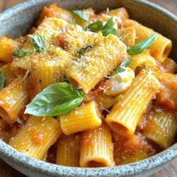 To make the best Pasta alla Sorrentina, you need simple, fresh items. Here’s what you'll need: - 350g pasta (preferably rigatoni or ziti) - 400g canned whole tomatoes (or fresh ripe tomatoes, peeled and chopped) - 2 cloves garlic, minced - 1 small red chili, finely chopped (optional) - 200g fresh mozzarella cheese, diced - 100g grated Parmesan cheese - 3 tablespoons olive oil - Fresh basil leaves, torn - Salt and pepper to taste These ingredients create a delicious dish that sings with flavor. You can add your twist to Pasta alla Sorrentina. Here are some ideas: - Sliced olives for a briny kick - Cooked sausage or chicken for protein - Spinach or kale for extra greens - Sun-dried tomatoes for a sweet touch - Crushed red pepper for heat Feel free to mix and match to suit your taste. While rigatoni and ziti are great, you can use other pasta types too. Here are some good options: - Penne: It holds sauce well. - Fusilli: The twists catch all the flavors. - Spaghetti: A classic choice for a lighter dish. - Farfalle: Adds a fun shape to your meal. Choose the type that you enjoy the most. Each will give a unique twist to your dish. For the full recipe, check out the complete details. First, fill a large pot with water. Add a good amount of salt. Bring it to a boil. Once boiling, add your pasta. I like rigatoni or ziti. Cook it according to the package directions until it's al dente. This means it should be firm but not hard. After cooking, save one cup of pasta water. Drain the rest and set the pasta aside. Next, grab a large skillet. Pour in three tablespoons of olive oil and heat it over medium heat. Add two minced garlic cloves and a small red chili if you want some heat. Sauté these for about one minute. They should smell great but not brown. Now, pour in the canned tomatoes. If you have fresh ones, you can use those too. Crush the tomatoes with a wooden spoon. Season with salt and pepper. Let this simmer for about 10 to 15 minutes. The sauce should thicken slightly. Now it's time to mix everything. Add the drained pasta to your skillet with the sauce. Toss it gently to coat the pasta well. If the sauce feels too thick, add some of that reserved pasta water. This will help achieve a nice consistency. Next, stir in 200 grams of diced mozzarella cheese and half of the grated Parmesan cheese. Mix well until the cheese begins to melt into the sauce. If you want a baked version, this step is for you. Take the pasta mixture and pour it into a baking dish. Top it with the remaining Parmesan and extra mozzarella if you like. Preheat your oven to 180°C (350°F) and bake for about 15 to 20 minutes. Look for a golden, bubbly top. It adds a lovely flavor and texture. For the full recipe, check out the detailed instructions! To get the best flavor in Pasta alla Sorrentina, use fresh ingredients. Fresh tomatoes add brightness. Select ripe ones for the best taste. Use quality olive oil for depth. It enhances the sauce and pasta. Don’t skip the garlic; it adds aroma. For a bit of heat, try a chili. It adds a nice kick without overpowering. One common mistake is overcooking the pasta. Cook it al dente for the best texture. Another mistake is not reserving pasta water. This water helps adjust sauce thickness later. Avoid skipping the cheese mixing step. It creates a creamy, delicious sauce. Lastly, don’t rush the simmering time. Let the sauce thicken nicely for rich flavor. For a beautiful presentation, use deep bowls. Serve the pasta right after cooking. Top with fresh basil leaves for color. A drizzle of olive oil adds shine. You can also sprinkle extra Parmesan on top. This adds flavor and looks great. Remember, we eat with our eyes first! {{image_2}} Pasta alla Sorrentina is a great dish for vegetarians. You can skip the meat and still enjoy all the flavors. Use more vegetables in the sauce. Try adding zucchini, bell peppers, or spinach. These veggies add color and taste without meat. If you want to add protein, consider chicken or shrimp. Cook them first, then mix into the pasta. For a heartier meal, add chickpeas or lentils. They boost protein while keeping it plant-based. Mozzarella is classic for Pasta alla Sorrentina. However, you can try different cheeses for fun. Burrata offers a creamier texture, while goat cheese adds tang. Mixing cheeses can create unique flavors. Experiment with what you like best. Each cheese brings its own charm to the dish. To store leftovers, let the pasta cool down first. Use an airtight container to keep it fresh. You can place it in the fridge for up to three days. Make sure to cover it well to prevent drying out. When reheating, add a splash of water or olive oil. This helps keep the pasta moist. You can use a microwave or a pan on low heat. Stir often to ensure even heating. For best results, heat until steaming but not too hot. If you want to freeze Pasta alla Sorrentina, divide it into portions. Use freezer-safe bags or containers. Remove as much air as possible to prevent freezer burn. It can stay good for up to three months. Thaw it in the fridge overnight before reheating. This makes it easy to enjoy later. For detailed cooking steps, check the Full Recipe. Pasta alla Sorrentina is a classic Italian dish. It comes from Sorrento, a lovely town on the Amalfi Coast. This dish features pasta baked with a rich tomato sauce. It includes garlic, fresh mozzarella, and Parmesan cheese. The pasta is usually rigatoni or ziti. The dish is comforting and full of flavor. Yes, you can make Pasta alla Sorrentina ahead of time. Prepare the dish up to the baking step. Store it in the fridge for up to two days. When ready to eat, just bake it until heated through. The flavors will meld nicely, making it even tastier. I love serving a fresh salad with Pasta alla Sorrentina. A simple arugula salad with lemon vinaigrette works well. Garlic bread is another great choice. It soaks up the delicious sauce. You can also serve roasted vegetables for a healthy touch. Yes, you can use fresh tomatoes instead of canned ones. Choose ripe tomatoes for the best flavor. Peel and chop them before adding to the sauce. Fresh tomatoes will give your dish a bright taste and a lovely texture. Pasta alla Sorrentina combines simple ingredients for a delicious meal. We explored the main ingredients and optional additions. You learned how to cook the pasta, make fresh sauce, and mix them together. Remember, baking adds more flavor. Avoid common mistakes for the best taste. Storage tips ensure your leftovers stay tasty. With vegetarian options and alternative cheeses, there's a version for everyone. Enjoy making this classic dish while impressing friends and family!