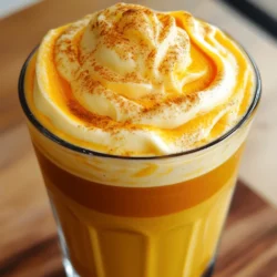 - Heavy cream: 1 cup - Pumpkin puree: 1/2 cup - Maple syrup: 2 tablespoons - Vanilla extract: 1 teaspoon - Pumpkin pie spice: 1 teaspoon - Salt: pinch The ingredients for pumpkin cream cold foam are simple yet flavorful. Heavy cream gives the foam its rich, creamy texture. I like using fresh pumpkin puree for a true fall taste. Maple syrup adds sweetness without being too strong. Vanilla extract brings warmth, while pumpkin pie spice gives that classic autumn flair. A pinch of salt helps balance the flavors. - Calories per serving: Approximately 150 - Fat content: About 12 grams - Sugar content: Roughly 6 grams This foam is a delightful treat but also rich in calories. It has a good amount of fat, mainly from the heavy cream, which makes it smooth. The sugar content is moderate, thanks to the maple syrup. It’s perfect for a special occasion or a cozy fall day. - Mixing bowl - Hand mixer or whisk - Piping bag or glass with spout You will need a mixing bowl to combine the ingredients easily. A hand mixer or whisk helps achieve the right foam consistency. I recommend using a piping bag or a glass with a spout to serve the foam elegantly. This way, you can make your drink look beautiful and delicious. - Combining ingredients Start by grabbing a mixing bowl. Add 1 cup of heavy cream, 1/2 cup of pumpkin puree, 2 tablespoons of maple syrup, 1 teaspoon of vanilla extract, 1 teaspoon of pumpkin pie spice, and a pinch of salt. Mix these ingredients until they blend nicely. - Beating the mixture for proper consistency Use a hand mixer or whisk to beat the mixture. Set it to medium speed. Watch for soft peaks to form. Be careful not to overbeat; we want foam, not butter! - Transferring to piping bag Once your foam looks perfect, transfer it to a piping bag. If you don't have one, use a large glass with a spout. This makes it easy to pour the foam later. - Preparing chilled coffee or cold brew While you prep the foam, make your chilled coffee or cold brew. Pour it into a glass, leaving enough space at the top for the foam. - How to serve with the foam Now, the fun part! Pipe or spoon the pumpkin cream cold foam over the coffee. Aim for a beautiful, swirled look. If you want, sprinkle extra pumpkin pie spice on top for a lovely touch. While I can't share images or videos here, you can easily find great visual guides online. Look for step-by-step videos on making pumpkin cream cold foam. They can show you exactly how your foam should look and how to assemble your drink. The finished product should be a gorgeous, creamy treat that you can't wait to enjoy! To make the best pumpkin cream cold foam, keep a few tips in mind. First, when you beat the cream, stop as soon as you see soft peaks. Overmixing can turn it into butter, which you don't want. Use heavy cream with at least 36% fat for rich, thick foam. This cream works best for achieving that creamy texture. You can easily add more flavor to your foam. Consider adding a dash of nutmeg for warmth. A splash of almond or hazelnut extract adds a nice twist too. Flavored syrups, like caramel or vanilla, can make your foam even tastier. Just add a little to the mix and beat it in for a new flavor. This pumpkin cream cold foam pairs well with cold brew coffee. It also tastes great on iced lattes or even hot drinks. Enjoy it on a chilly fall morning or a warm afternoon. The foam adds a fun, festive touch to your coffee any time of year. {{image_2}} You can switch up sweeteners in your pumpkin cream cold foam. Honey adds a floral note. Agave syrup works well for a mild sweetness. For those who prefer fewer calories, try sugar alternatives like stevia or monk fruit. Each sweetener gives a unique flavor twist. Adjust the amount to match your taste. If you want a dairy-free treat, there are great substitutes for heavy cream. Coconut cream is thick and rich, perfect for this foam. Almond milk can also work, but it’s thinner. You might want to add a bit more pumpkin puree for creaminess. Other great choices include oat milk and cashew milk. They all give a different flavor and texture. Get creative! You can add chocolate or caramel to your pumpkin cream cold foam. A swirl of chocolate syrup can enhance the sweetness. Caramel gives a delightful contrast to the pumpkin flavor. Using different spices can also add fun. Try nutmeg, cardamom, or even a hint of cinnamon for variety. Each combination can make your foam feel like a new treat. For the full recipe, check out the Pumpkin Cream Cold Foam section above. To keep your pumpkin cream cold foam fresh, use an airtight container. A glass jar works well, but any container with a tight seal is fine. Make sure to leave some space at the top. This helps prevent the foam from spilling out. Store it in the fridge for best results. Always cover it tightly to avoid any strange smells. You can keep your pumpkin cream cold foam in the fridge for up to three days. After that, it may lose its flavor and texture. Look for changes in smell or color. If it smells sour or has an odd texture, it's time to toss it out. Trust your senses; they are your best guide. Don't let the foam go to waste! You can use leftover foam in many ways. Try adding it to pancakes or waffles for a fun twist. You can also mix it into oatmeal for extra creaminess. Another idea is to use it as a topping for desserts, like pies or cakes. The options are endless! Pumpkin Cream Cold Foam is a smooth topping for coffee. It blends pumpkin puree, cream, and spices. This drink became popular in fall, often featuring at coffee shops. The flavors remind many of cozy autumn days. It pairs wonderfully with cold brew or iced coffee. Yes, you can make it without a mixer. Use a whisk instead. It takes a bit of effort, but it works well. Just make sure to whisk until soft peaks form. You can also use a jar with a tight lid. Shake it vigorously to create foam. This method is fun and gives a great workout! Many coffee shops serve Pumpkin Cream Cold Foam in fall. Popular chains like Starbucks offer their version. You can find it in seasonal drinks. Other shops may have unique twists on the flavor. Try pairing it with pumpkin spice lattes or caramel macchiatos for a tasty treat. You learned how to make Pumpkin Cream Cold Foam from scratch. We covered the ingredients, step-by-step instructions, and tips to perfect your foam. I also shared storage tips and ways to use leftovers. Enjoying this tasty treat is easy with the right techniques. Experiment with flavors or serve it in different drinks. Make it your own and savor the deliciousness. Now, you're ready to impress friends with your new skills.