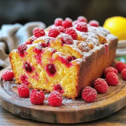 To make a delicious raspberry lemon loaf, gather the following ingredients: - 1 ½ cups all-purpose flour - 1 teaspoon baking powder - ½ teaspoon baking soda - ¼ teaspoon salt - ½ cup unsalted butter, softened - 1 cup granulated sugar - 2 large eggs - 1 teaspoon vanilla extract - Zest of 1 lemon - ½ cup buttermilk - 1 cup fresh raspberries (or frozen, thawed) - 1 tablespoon lemon juice Quality matters when baking. Fresh ingredients make a big difference in taste. - Butter: Use unsalted butter for better control over salt levels. - Raspberries: Choose plump, ripe raspberries for the best flavor. - Lemon: Fresh lemons give a brighter taste than bottled juice. - Buttermilk: Fresh buttermilk enhances the loaf's moistness and tang. If you have dietary needs, you can still enjoy this loaf. Here are some ideas: - Gluten-Free: Replace all-purpose flour with a 1:1 gluten-free flour blend. - Dairy-Free: Use coconut oil or a dairy-free butter substitute. Almond milk can replace buttermilk. - Egg-Free: Use flax eggs or unsweetened applesauce as an egg substitute. These simple changes let everyone enjoy this delightful treat! If you're curious about the complete process, check out the Full Recipe for step-by-step guidance. To start, gather all your ingredients. You’ll need flour, baking powder, baking soda, salt, butter, sugar, eggs, vanilla, lemon zest, buttermilk, raspberries, and lemon juice. Preheat your oven to 350°F (175°C). Grease a 9x5-inch loaf pan and line the bottom with parchment paper. This makes it easier to take the loaf out later. Next, grab a medium bowl. In this bowl, whisk the flour, baking powder, baking soda, and salt together. Set this mixture aside while you prepare the wet ingredients. Now, take a large mixing bowl. Add the softened butter and sugar in it. Use an electric mixer to cream them together until the mix is light and fluffy. This takes about 3-4 minutes. Then, add the eggs one at a time. Mix well after each egg. Next, stir in the vanilla extract and lemon zest. This adds a bright flavor. Now, it’s time to combine the dry and wet mixes. Add half of the dry flour mix to the butter mixture. Gently combine them. Pour in the buttermilk and mix until just combined. Add the rest of the dry mix and fold it in until there are no flour streaks. Be careful not to overmix! Finally, gently fold in the fresh raspberries. This helps keep them whole. Pour the batter into your prepared loaf pan. Smooth out the top with a spatula. Drizzle the lemon juice over the batter for extra zing. Bake the loaf in your preheated oven for 55-60 minutes. To check if it’s done, insert a toothpick into the center. If it comes out clean, it's ready! Let the loaf cool in the pan for about 10 minutes. After that, transfer it to a wire rack to cool completely. Follow these steps for a delicious Raspberry Lemon Loaf. If you want the full recipe, check the section above. To boost the taste of your Raspberry Lemon Loaf, try these tips: - Use fresh raspberries: Fresh fruit gives the best flavor and texture. Frozen ones work too, but they might be softer. - Add more lemon zest: A little extra zest brightens the loaf. It adds a nice punch. - Mix in herbs: Try adding a hint of mint or basil. These herbs can add a refreshing twist to your loaf. - Use flavored extracts: Swap vanilla for almond or lemon extract for added depth. - Top with a glaze: A lemon glaze adds sweetness and an extra burst of flavor. Avoid these common pitfalls to ensure your loaf shines: - Overmixing the batter: This can make your loaf dense. Mix just until combined. - Not measuring ingredients correctly: Use the right tools for accuracy. Too much flour can ruin the texture. - Skipping the parchment paper: This can lead to sticking. Parchment makes for easy removal. - Not letting it cool: Don’t rush to slice. Let it cool fully to set the texture. Having the right tools makes baking easier: - Loaf pan: A good quality, non-stick 9x5-inch pan is key. - Mixing bowls: Have both large and medium bowls for mixing easily. - Whisk and spatula: These tools help mix well without overdoing it. - Parchment paper: It ensures easy removal and clean-up. - Cooling rack: This helps cool your loaf evenly, keeping it fluffy. With these tips and tricks, your Raspberry Lemon Loaf will be a hit! For the full recipe, check the earlier section. {{image_2}} You can change the fruits in this loaf for new tastes. Try blueberries for a sweet twist. Cherries add a nice tartness if you love that flavor. You can also use strawberries for a summer vibe. Each fruit brings its own charm. Mix and match to find your favorite combo! To make a gluten-free loaf, swap all-purpose flour for a gluten-free blend. Look for a blend that has xanthan gum. This helps with texture. You may need to adjust the baking time slightly. Check for doneness with a toothpick, just like in the original recipe. It’s a simple switch that keeps the taste! Mini loaves are perfect for sharing. Use a mini loaf pan and fill each one halfway. Bake them for about 25-30 minutes. Be sure to check for doneness with a toothpick. Mini loaves are cute, and they also make great gifts! Enjoy your baking adventure with these easy changes! To keep your raspberry lemon loaf fresh, let it cool completely. Wrap it in plastic wrap or foil. Store it in an airtight container. Place it in a cool, dry area. This will help maintain its moisture and flavor. Avoid direct sunlight or heat. If you want to save some for later, freezing works well. First, wrap the loaf tightly in plastic wrap. Then, place it in a freezer bag or container. Make sure to remove as much air as possible. This prevents freezer burn. The loaf can last up to three months in the freezer. To enjoy your loaf again, thaw it in the fridge overnight. If you're in a hurry, use the microwave on low power for short bursts. Heat it until warm but not hot. You can also reheat slices in the oven at 350°F (175°C) for about 10 minutes. This will help restore its soft texture. For a little more flavor, add a pat of butter while reheating. For the full recipe, check out the Raspberry Lemon Delight Loaf! You can check if your loaf is done by using a toothpick. Insert it into the center of the loaf. If it comes out clean, your loaf is ready. It usually takes about 55-60 minutes to bake at 350°F (175°C). If the top gets too dark, you can cover it with foil. This keeps the top from burning while the inside cooks. Yes, you can use frozen raspberries. Be sure to thaw and drain them first. This prevents extra moisture in your batter. Frozen berries also work well since they still have that sweet flavor. Just fold them into the batter gently. This keeps their shape and adds color to the loaf. To make this loaf dairy-free, you can substitute buttermilk. Use almond milk or coconut milk mixed with a bit of lemon juice as a replacement. For the butter, try using coconut oil or a dairy-free spread. Both options will keep your loaf moist and tasty. In this post, I covered how to make a tasty raspberry lemon loaf. We looked at key ingredients, tips for mixing, and baking techniques. I shared ways to boost flavor and avoid common mistakes. You can try variations like gluten-free options or mini loaves. Lastly, I explained how to store and reheat your loaf. Enjoy this fun and fresh treat!