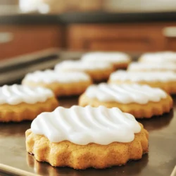 - 2 ½ cups all-purpose flour - 1 cup unsalted butter, softened - 1 cup granulated sugar - ½ cup brown sugar, packed - 1 cup pure pumpkin puree - 1 teaspoon baking soda - ½ teaspoon baking powder - 1 teaspoon ground cinnamon - ½ teaspoon ground ginger - ¼ teaspoon ground nutmeg - ½ teaspoon salt - 1 cup powdered sugar - 2–3 tablespoons milk - A pinch of cinnamon for garnish To make the perfect pumpkin sugar cookies, gather these ingredients first. The main ingredients include flour, butter, sugars, and pumpkin puree. The flour gives structure, while the butter keeps them soft. The sugars add sweetness and help with texture. Next, we need our spices and leavening agents. Baking soda and baking powder help the cookies rise. The spices bring warmth and flavor. Cinnamon, ginger, and nutmeg create that cozy fall taste everyone loves. Finally, don’t forget about the icing! A simple mix of powdered sugar and milk creates a sweet topping. A pinch of cinnamon adds extra flavor. This icing makes your cookies look great and taste even better. For the full recipe, check out the detailed steps in the article. Happy baking! - Preheat your oven to 350°F (175°C). - Line baking sheets with parchment paper. Get the oven hot first. This helps the cookies bake evenly. Parchment paper keeps cookies from sticking and makes cleanup easy. - Whisk together flour, baking soda, baking powder, spices, and salt. In a big bowl, mix flour, baking soda, and baking powder. Add cinnamon, ginger, nutmeg, and salt. This step is key. It makes sure all the flavors blend well. - Cream the softened butter with granulated and brown sugars. - Beat in the egg, pumpkin puree, and vanilla extract. In another bowl, beat the butter with both sugars until fluffy. This should take about 3–4 minutes. Next, add the egg, pumpkin puree, and vanilla. Mix until everything is smooth. - Gradually add the dry mixture to the wet ingredients. - Drop rounded balls of dough onto baking sheets. Now, slowly mix the dry ingredients into the wet mixture. Stir until just combined. Use a cookie scoop or spoon to make rounded balls. Space them about 2 inches apart on the sheets. - Bake for 10–12 minutes. - Allow to cool before transferring to a wire rack. Bake the cookies for 10–12 minutes. They should look set at the edges and soft in the middle. Let them cool for a few minutes on the sheet. Then, move them to a wire rack to cool completely. - Whisk together powdered sugar and milk. - Drizzle or spread icing over cookies and garnish. For the icing, mix powdered sugar with milk until smooth. Adjust the milk for your desired thickness. Drizzle or spread the icing over cooled cookies. Finish with a sprinkle of cinnamon for a nice touch. For the full recipe, check the instructions above. Enjoy creating these delightful pumpkin sugar cookies! To avoid over-mixing, mix your dough gently. Stir until the flour disappears. This keeps your cookies soft. If you mix too much, they can become tough. For a soft center, remove cookies from the oven when the edges are set. They will continue to bake on the sheet. Let them cool on the baking sheet for a few minutes. This helps keep them soft and chewy. For icing, you can drizzle or spread it on top. Make the icing smooth by whisking powdered sugar and milk. If you want it thicker, add more sugar. Try adding toppings like chopped nuts or sprinkles. You can also use colored sugar for a fun touch. A sprinkle of cinnamon on top adds flavor and looks nice. Present pumpkin sugar cookies on a pretty plate. Arrange them in a circle or stack them high for fun. Pair these cookies with warm apple cider or a cup of tea. They also go well with vanilla ice cream. This mix of flavors makes for a delightful treat. If you want the full recipe, check out the link provided. {{image_2}} You can twist this recipe to fit your taste. Try using different spices. Instead of cinnamon, you might use allspice or cardamom. Each spice gives a unique flavor. You can also add chocolate chips or nuts. Both options add texture and richness to your cookies. Mix in about one cup of chocolate chips or chopped nuts. This simple change can make your cookies even more delightful. If you need a gluten-free version, I have tips for you. Substitute all-purpose flour with a gluten-free blend. Look for one that includes xanthan gum. This is key for the right texture. Use the same amount of the gluten-free blend as the flour in the recipe. Also, check your baking powder to ensure it is gluten-free. Want to make these cookies vegan? It’s easy! Replace the egg with a flax egg. To make a flax egg, mix one tablespoon of ground flaxseed with three tablespoons of water. Let it sit for five minutes until it thickens. For butter, use a vegan butter substitute instead. This will keep the cookies soft and tasty. You can enjoy delicious pumpkin sugar cookies without any animal products! For the full recipe, refer to the original instructions above. To keep your pumpkin sugar cookies fresh, store them in an airtight container. Stack them carefully to avoid breakage. Place a piece of parchment paper between layers if you stack them. This will help reduce sticking. Keep the container in a cool, dry place. Your cookies should stay fresh for about one week. If you want them to last longer, consider freezing them. You can freeze cookie dough for later use. To do this, scoop the dough into balls and place them on a baking sheet. Freeze them for about an hour until solid. Once frozen, transfer the dough balls to a freezer-safe bag. Be sure to label the bag with the date and type of cookies. For baked cookies, let them cool completely before freezing. Place them in a single layer on a baking sheet and freeze. Once frozen, you can stack them in a container or bag. Baked cookies will stay good for up to three months in the freezer. When you're ready to enjoy them, thaw them at room temperature for a few hours. Enjoy your treats! If you want the full recipe, check out the [Full Recipe]. To make your cookies chewier, use more brown sugar instead of white sugar. Brown sugar adds moisture. You can also reduce the baking time by a minute or two. This keeps the center soft. Let the cookies cool on the sheet for a bit before moving them. This helps them stay chewy. Yes, you can use canned pumpkin puree. It saves time and is easy to find. Just make sure to choose pure pumpkin, not pumpkin pie filling. Canned pumpkin is often more consistent than fresh. It has a smooth texture and rich flavor, perfect for these cookies. To soften butter quickly, cut it into small pieces. Let it sit at room temperature for about 10 minutes. You can also place it in the microwave for 5-10 seconds at low power. Just be careful not to melt it. Soft butter mixes easier into your cookie dough. To enhance the pumpkin flavor, add more pumpkin puree to the dough. You can also increase the spices like cinnamon and nutmeg. A touch of allspice or clove can bring depth. Another idea is to use pumpkin pie spice for added warmth. These tips will make your cookies taste even more pumpkin-y. This guide covered everything you need to make perfect pumpkin sugar cookies. You learned about the main ingredients, the mixing and baking processes, and how to store your cookies. Remember, the right spices and careful mixing make a big difference. Don’t be afraid to try variations, like adding chocolate or using gluten-free options. Enjoy your delicious cookies as a treat or share them with friends. Happy baking!