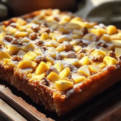 - 2 cups all-purpose flour - 1 ½ teaspoons baking powder - 1 teaspoon baking soda - 1 teaspoon ground cinnamon - ½ teaspoon salt - 1 cup granulated sugar - ½ cup brown sugar, packed - ½ cup unsalted butter, softened - 2 large eggs - 1 teaspoon vanilla extract - 1 cup buttermilk (or 1 cup milk mixed with 1 tablespoon vinegar) - 2 cups apples, peeled, cored, and diced - ½ cup chopped walnuts or pecans (optional) - ½ teaspoon nutmeg (optional) When making an apple cinnamon sheet cake, the right ingredients matter a lot. Each item plays a key role in making the cake soft and tasty. For the flour, stick with all-purpose flour. It gives the cake a nice rise. Baking powder and baking soda help the cake rise and stay fluffy. Ground cinnamon adds that warm, sweet spice flavor we all love. The sugars—granulated and brown—sweeten the cake while adding moisture. Unsalted butter makes it rich and creamy. Using eggs helps bind everything together. Vanilla extract adds a lovely aroma and taste. Buttermilk keeps the cake moist. Diced apples bring in sweetness and texture, while nuts add a nice crunch. - Substitutions for common allergens - Options for lower sugar or healthier choices If you have allergies, here are some swaps. Use gluten-free flour instead of all-purpose flour. For dairy-free, swap butter with coconut oil and buttermilk with almond milk mixed with vinegar. To cut sugar, use less granulated sugar or a sugar substitute like applesauce. This cake can still taste great without all the sugar. Adjust your ingredients to fit your health goals without losing flavor. For the full recipe, please refer to the detailed steps mentioned earlier. 1. Preheat your oven to 350°F (175°C). This ensures even baking. 2. Grease and flour a 9x13 inch baking pan. This helps the cake release easily. 3. In a medium bowl, whisk together: - 2 cups all-purpose flour - 1 ½ teaspoons baking powder - 1 teaspoon baking soda - 1 teaspoon ground cinnamon - ½ teaspoon salt Set this mixture aside. 4. In a large mixing bowl, cream together: - 1 cup granulated sugar - ½ cup brown sugar, packed - ½ cup unsalted butter, softened Mix until it looks light and fluffy. 5. Beat in: - 2 large eggs, one at a time - 1 teaspoon vanilla extract Mix well after each addition. 6. Gradually add the dry ingredients to the wet mixture. Alternate with: - 1 cup buttermilk (or 1 cup milk mixed with 1 tablespoon vinegar) Start and end with the flour mixture. Mix until just combined. 7. Gently fold in: - 2 cups apples, peeled, cored, and diced - ½ cup chopped walnuts or pecans (optional) Make sure the apples are evenly spread in the batter. 8. Pour the batter into the prepared baking pan. Spread it evenly. 9. Bake for 30-35 minutes. Check if a toothpick comes out clean. 10. Let the cake cool in the pan for 10 minutes. Transfer it to a wire rack to cool completely. For a special touch, dust the cooled cake with powdered sugar or drizzle icing made from powdered sugar and milk. Enjoy! For the complete details, check the Full Recipe. To get the perfect texture in your apple cinnamon sheet cake, follow these tips: - Use room temperature ingredients. This helps to blend the batter well. - Gently mix the dry ingredients into the wet ingredients. Overmixing can make the cake tough. - Bake at 350°F (175°C) for 30-35 minutes. Check with a toothpick; it should come out clean. When serving, you have fun topping options: - Dust the cooled cake with powdered sugar for a sweet finish. - Drizzle a simple icing made from powdered sugar and milk for extra flavor. For gatherings, cut the cake into squares. Serve with a scoop of vanilla ice cream for a treat! To evenly distribute apples, cut them into small, even pieces. This ensures each bite has apple goodness. Prevent overmixing by folding in the apples gently. You want them mixed but not crushed! This keeps the cake light and fluffy. {{image_2}} You can mix up the flavor of your Apple Cinnamon Sheet Cake in fun ways. Adding spices like nutmeg or clove can give it a warm, cozy feel. These spices add depth to the cake and make it even more inviting. I love using them, especially in fall! You can also try different types of apples. Granny Smith apples give a tart bite, while Honeycrisp adds sweetness. Fuji apples are juicy and sweet, making them a great choice too. Each apple type brings its own flavor, which can change your cake's taste. Experiment to find your favorite! If you need gluten-free options, you can use a gluten-free flour blend. Many brands make it easy to swap all-purpose flour. Just make sure to check the blend for added binders. For vegan options, replace eggs with flaxseed meal or applesauce. Use plant-based butter instead of regular butter. Almond milk or coconut milk can work well in place of buttermilk. These substitutions let everyone enjoy this cake! Decorating your cake can make it special for events. A simple dusting of powdered sugar looks elegant. You can also drizzle a simple icing made from powdered sugar and milk over the top. For creative serving, cut portions into squares and serve with whipped cream. You could also top each slice with a small scoop of vanilla ice cream. This adds a lovely touch. Your guests will be impressed! To keep your apple cinnamon sheet cake fresh, store it at room temperature. Use an airtight container to protect it from air and moisture. If you plan to eat it within a few days, this method works well. For longer storage, consider refrigerating it. Place the cake in a covered container to prevent it from drying out. You can freeze the cake to enjoy later. First, let the cake cool completely. Cut it into slices or freeze it whole. Wrap the cake tightly in plastic wrap and then in aluminum foil. This helps prevent freezer burn. To thaw, simply place it in the fridge overnight or let it sit at room temperature for a couple of hours. To reheat your apple cinnamon sheet cake, use the oven for best results. Preheat your oven to 350°F (175°C). Place the cake on a baking sheet and cover it with foil. Heat for about 10-15 minutes. This keeps the cake moist and prevents it from drying out. Enjoy your warm slice with a scoop of ice cream or a drizzle of icing! Can I use different fruits in this recipe? Yes, you can! While apples shine in this cake, you can swap them for pears or peaches. Both fruits add a sweet touch. Just make sure to peel and chop them like you would with apples. This keeps the texture nice and even. How do I know when the cake is done? Check the cake at 30 minutes. Stick a toothpick into the center. If it comes out clean, your cake is ready. If not, bake for a few more minutes. The top should also look golden brown and spring back when gently pressed. Why did my cake sink in the middle? A sinkhole often means the batter is too wet or overmixed. Ensure you measure your ingredients carefully. Mix just until combined. Also, check your oven's temperature with an oven thermometer. An oven that is too cool can also cause this. What should I do if my cake is too dry? If your cake turns out dry, it may have baked too long. To fix this, serve it with a drizzle of icing or a scoop of ice cream. You can also add a bit of apple sauce to the batter next time for more moisture. The Full Recipe for Apple Cinnamon Sheet Cake is easy and fun! This cake serves twelve people. Each slice brings a delightful mix of spice and fruit. It’s great for gatherings or cozy family nights. In terms of nutrition, each serving has about 250 calories, which makes it a sweet treat worth enjoying in moderation. The cake also provides some fiber thanks to the apples, making it a bit healthier. You now have a complete guide to making an amazing Apple Cinnamon Sheet Cake. We covered all the essential ingredients, step-by-step instructions, and useful tips. You learned about variations and how to store this delicious treat. With these insights, you can enjoy baking and sharing this cake. Remember, baking is about fun and creativity. Try different flavors and enjoy the process. Your cake will surely impress everyone at your gatherings. Happy baking!