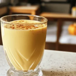 To make your own pumpkin spice creamer, gather the following ingredients: - 1 cup of whole milk (or any milk alternative) - 1 cup of heavy cream - 1/2 cup of pumpkin puree - 1/4 cup of maple syrup - 1 teaspoon of vanilla extract - 1 teaspoon of pumpkin pie spice - 1/4 teaspoon of ground cinnamon - A pinch of salt These simple ingredients come together to create a rich and creamy delight. The whole milk gives a nice base, while the heavy cream adds that luscious texture. Pumpkin puree not only adds flavor but also gives a lovely color. Maple syrup sweetens the mix, and vanilla extract enhances the overall taste. The pumpkin pie spice and cinnamon bring warmth, making each sip feel like a hug in a cup. Using fresh ingredients is key for the best flavor. You can choose a milk alternative if you prefer a dairy-free option. This recipe allows you to control the sweetness, so feel free to adjust the maple syrup to your taste. For a complete guide, check out the Full Recipe. To start, gather your ingredients. In a medium saucepan, combine the milk, heavy cream, and pumpkin puree over medium heat. Whisk continuously until the mixture is warm. Take care not to let it boil; we want it just heated through. Once warmed, add the maple syrup, vanilla extract, pumpkin pie spice, and a pinch of salt. Keep whisking until everything blends well. The smell will be amazing! Now, remove the saucepan from the heat. Let your creamer cool for about 10 to 15 minutes. This step is key because it helps the flavors meld together. After cooling, strain the mixture through a fine-mesh sieve into a clean jar or pitcher. This removes any lumps from the pumpkin puree, giving you a smooth texture. Next, let the creamer cool to room temperature. Once it’s cool, cover it and put it in the fridge. Before using it, shake the jar well to mix everything again. Now, you can enjoy your homemade pumpkin spice creamer in coffee or tea. It's a warm and creamy delight that adds fall vibes to every sip! - Use fresh ingredients for optimal flavor. Fresh milk and cream make a big difference. - Adjust sweetness to taste. Some like it sweeter, while others prefer it less so. - Continuous whisking is key. This helps blend all the flavors and keeps the texture smooth. - Avoid lumps in the creamer. Whisking well during heating helps keep it creamy. - Serve in a clear glass. This shows off the rich color and creamy texture of the creamer. - Garnish with cinnamon or nutmeg. A sprinkle on top adds a nice touch and extra flavor. Enjoy making this homemade pumpkin spice creamer! Check out the Full Recipe for more details. {{image_2}} You can make your pumpkin spice creamer even more special. Adding chocolate or caramel can give it a sweet twist. Simply mix in a tablespoon of chocolate syrup or caramel sauce. Stir it well to blend the flavors. You can also use different spices. Nutmeg or ginger can add depth to the flavor. A pinch of nutmeg can enhance that warm vibe. Experiment with what you like best! If you want to skip dairy, there are great milk options. Almond milk, oat milk, or coconut milk work well. Each adds its own flavor. For a vegan version, use coconut cream instead of heavy cream. This keeps it rich and creamy. You can enjoy a delicious cup without any animal products. Not a fan of sugar? You can adjust the sweetness. Try using agave syrup or honey instead of maple syrup. Both options give a nice sweetness. If you prefer sugar-free options, use a sugar substitute. There are many products available. Just remember to taste as you go. Adjust the sweetness to your liking for the perfect cup! Check out the [Full Recipe] for more details on making this cozy treat! Homemade pumpkin spice creamer lasts about one week in the fridge. To keep it fresh, store it in an airtight jar or pitcher. Make sure to let the creamer cool to room temperature before sealing it. This prevents condensation from forming inside the container. Always shake it well before pouring, as it may separate over time. Yes, you can freeze pumpkin spice creamer! It freezes well for up to three months. Use an ice cube tray for easy portions. Once frozen, transfer the cubes to a freezer bag. When you're ready to use it, thaw the cubes in the fridge overnight. You can also warm them gently in a saucepan. You can add this creamer to coffee, tea, or even hot chocolate for a cozy drink. It works great in lattes too! For best results, warm your drink first. This helps the creamer mix in better. If you use it in cold drinks, mix it thoroughly to prevent clumping. Enjoy your tasty homemade pumpkin spice creamer in many ways! For the full recipe, check out the earlier section. Homemade pumpkin spice creamer stays fresh for about one week when stored in the fridge. To keep it tasty, use a clean jar with a tight lid. Avoid letting it sit out at room temperature. Always check for any off smells or changes in color before using. Yes, you can easily make this creamer dairy-free. Use almond milk, coconut milk, or oat milk instead of whole milk and heavy cream. These options bring a nice flavor and creaminess. Just make sure to choose unsweetened versions to control the sweetness. Pumpkin pie spice is a blend of warm spices. It usually includes: - Cinnamon - Nutmeg - Ginger - Cloves These spices create that cozy autumn taste we love. You can also mix in other spices, like allspice or cardamom, for a unique twist. Absolutely! This creamer is versatile. You can add it to: - Tea - Hot chocolate - Smoothies - Oatmeal It also works well in dessert recipes, like pumpkin pie or cakes. Let your taste buds explore! For more ideas, check the Full Recipe. This blog post covered how to make your own pumpkin spice creamer. We explored the key ingredients, from milk to pumpkin puree. I shared step-by-step instructions for preparation, cooling, and serving. You now have tips for the best results and clever variations to try. In conclusion, making this creamer at home is easy and fun. You can play with flavors and adjust sweetness. Enjoy your warm drinks this fall and impress friends with your tasty creations.