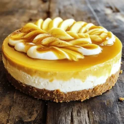 To make a delicious apple cider cheesecake, you need several key ingredients. Here’s what you will need: - 1 ½ cups graham cracker crumbs - ⅓ cup unsalted butter, melted - ¼ cup sugar - 16 oz cream cheese, softened - 1 cup sugar (for filling) - 3 large eggs - ½ cup apple cider - 1 teaspoon vanilla extract - 1 tablespoon all-purpose flour - 1 teaspoon cinnamon - ½ teaspoon nutmeg - 1 cup sour cream These ingredients work together to create a creamy and flavorful cheesecake. The apple cider adds a unique taste that captures the essence of fall. The spices, like cinnamon and nutmeg, enhance the flavor profile, making it cozy and warm. While the cheesecake is tasty on its own, you can elevate it with a few garnishes. Here are some fun options: - Caramel sauce for drizzling - Apple slices for garnish - Whipped cream - Chopped nuts, like pecans or walnuts Adding these garnishes can make your cheesecake look even more appealing. They also add extra flavor and texture, making each bite delightful. When you shop for your ingredients, quality matters. Here are some tips to help you choose the best: - Cream Cheese: Look for full-fat cream cheese for a rich and creamy texture. Check the expiration date to ensure freshness. - Apple Cider: Choose fresh, unfiltered apple cider for the best flavor. Avoid cider with added sugars or preservatives. - Spices: Use fresh spices for a stronger flavor. Old spices can lose their potency over time. - Butter: Opt for unsalted butter so you can control the saltiness of your cheesecake. By selecting high-quality ingredients, you set the foundation for a delicious apple cider cheesecake. You can find the complete recipe for this delightful treat by following the Full Recipe link. Enjoy the process and get ready to impress your friends and family! First, gather your tools and ingredients. You will need a 9-inch springform pan, mixing bowls, and an electric mixer. Don't forget to preheat your oven to 325°F (160°C). This helps the cheesecake bake evenly. For ingredients, you need graham cracker crumbs, butter, sugar, cream cheese, eggs, apple cider, and spices. Make sure everything is at room temperature. This helps the mixture blend better. To make the crust, mix 1 ½ cups of graham cracker crumbs, ⅓ cup of melted butter, and ¼ cup of sugar in a bowl. Stir until everything is well combined. Next, press this mixture firmly into the bottom of your springform pan. This forms a solid base for your cheesecake. Bake the crust in the preheated oven for about 10 minutes. It should look slightly golden. Once done, take it out and let it cool while you prepare the filling. Now it’s time to make the filling. In a large bowl, beat 16 oz of softened cream cheese with your electric mixer. Mix until it’s smooth and creamy. Slowly add 1 cup of sugar while mixing. This helps create a light and fluffy texture. Next, add 3 large eggs one at a time. Mix well after each addition. Then, stir in ½ cup of apple cider, 1 teaspoon of vanilla extract, 1 tablespoon of flour, 1 teaspoon of cinnamon, and ½ teaspoon of nutmeg. Mix until everything is just combined. Finally, gently fold in 1 cup of sour cream. This gives the filling a nice creaminess. Pour the filling over the cooled crust. Use a spatula to smooth the top. Place the cheesecake in the oven and bake for 50-60 minutes. The edges should be set, but the center can still jiggle a bit. When it's done, turn off the oven and leave the cheesecake inside for an hour. This helps it cool gradually, preventing cracks. After an hour, take it out and refrigerate for at least 4 hours or overnight. This chilling time is key for the best flavor and texture. Enjoy your delicious Apple Cider Cheesecake! Check the Full Recipe for more details. To get a smooth texture, use room-temperature cream cheese. Cold cream cheese can create lumps. Beat the cream cheese well until it is fluffy. This will help mix in the sugar easily. Remember to add eggs one by one. This keeps the mixture smooth and creamy. Folding in the sour cream gently is crucial. This adds richness without making the batter too airy. One common mistake is overbaking the cheesecake. This can dry it out. Bake until the edges are set but the center should still jiggle. After baking, turn off the oven and let it cool inside. This prevents cracks from forming. Another mistake is skipping the chilling time. Chilling helps the cheesecake firm up and improves the flavor. Give it at least four hours or overnight for best results. To boost the apple flavor, use high-quality apple cider. Fresh cider makes a big difference. You can also add more spices, like cloves or allspice, for extra warmth. A touch of caramel sauce can enhance sweetness. Drizzle it on top right before serving. For a fun twist, try adding chopped apples to the filling. They add texture and freshness. Check out the Full Recipe for more ideas on how to make this dessert shine! {{image_2}} You can choose between baked or no-bake apple cider cheesecake. A baked cheesecake has a rich, creamy texture. It uses the oven to set, giving it a classic taste. This method enhances the flavors of apple cider and spices. The baking process also creates a slight caramelization along the edges. On the other hand, a no-bake cheesecake is lighter and fluffier. It uses gelatin or whipped cream to set. This version is quick and easy, perfect for warm days. I enjoy both styles, but a baked cheesecake feels more traditional. You can easily change the flavor of your apple cider cheesecake. Try adding spices like ginger or cloves for a warm twist. You can also mix in chopped apples or dried cranberries for texture. If you love chocolate, swirl in some melted dark chocolate. Another idea is to use flavored cream cheese, like cinnamon or maple. These small changes make a big impact on taste. You can even add a splash of bourbon for an adult version. The options are endless! If you need gluten-free or dairy-free options, don’t worry! For a gluten-free crust, use almond or gluten-free graham cracker crumbs. They work great and keep the flavor intact. For a dairy-free cheesecake, substitute cream cheese with vegan cream cheese. Use coconut cream instead of sour cream for a rich texture. Make sure to check labels for hidden dairy in other ingredients. These variations ensure everyone can enjoy this delicious fall dessert treat, no matter their diet. To keep your apple cider cheesecake fresh, store it in the fridge. Use an airtight container for best results. This method helps maintain its creamy texture and flavor. If you plan to eat it within a few days, this is ideal. Place it in the fridge after it cools completely. If you leave it out too long, it might spoil. You can freeze your apple cider cheesecake for later enjoyment. First, wrap it tightly in plastic wrap. Then, place it in a freezer-safe bag or container. Make sure to remove as much air as possible. This helps prevent freezer burn. It can stay frozen for up to three months. When ready to eat, thaw it overnight in the fridge before serving. If you want to enjoy your cheesecake warm, you can reheat it gently. Place a slice on a microwave-safe plate. Heat it for about 10-15 seconds. Check it often to avoid overheating. You want it just warm, not hot. This brings out the flavors nicely. Enjoy it plain or with extra caramel sauce for a tasty treat. Apple Cider Cheesecake lasts about 5 to 7 days in the fridge. Keep it covered to stay fresh. If you want to store it longer, try freezing it. It can last up to 3 months in the freezer. Make sure to wrap it well in plastic wrap to prevent freezer burn. Yes, you can make this cheesecake ahead of time. In fact, it tastes better after sitting in the fridge for a day. This gives the flavors more time to blend. I recommend making it a day or two before your event. Just remember to cover it well in the fridge. If you need a substitute for cream cheese, try using mascarpone cheese. It has a similar texture and taste. You can also use cottage cheese blended until smooth. Another option is ricotta cheese, but it may change the flavor a bit. To check if your cheesecake is done, look for the edges. They should be set, while the center should jiggle slightly. This slight jiggle means it will firm up as it cools. You can also use a toothpick; it should come out clean when inserted into the edges. Always remember to let it cool down properly. You learned how to make a delicious Apple Cider Cheesecake. We covered the key ingredients, step-by-step instructions, and essential tips. You found out about variations and storage methods. Don’t forget to avoid common mistakes for the best texture. Experiment with flavors to make it your own. Enjoy this treat at home or share with friends. Your cheesecake will impress everyone!