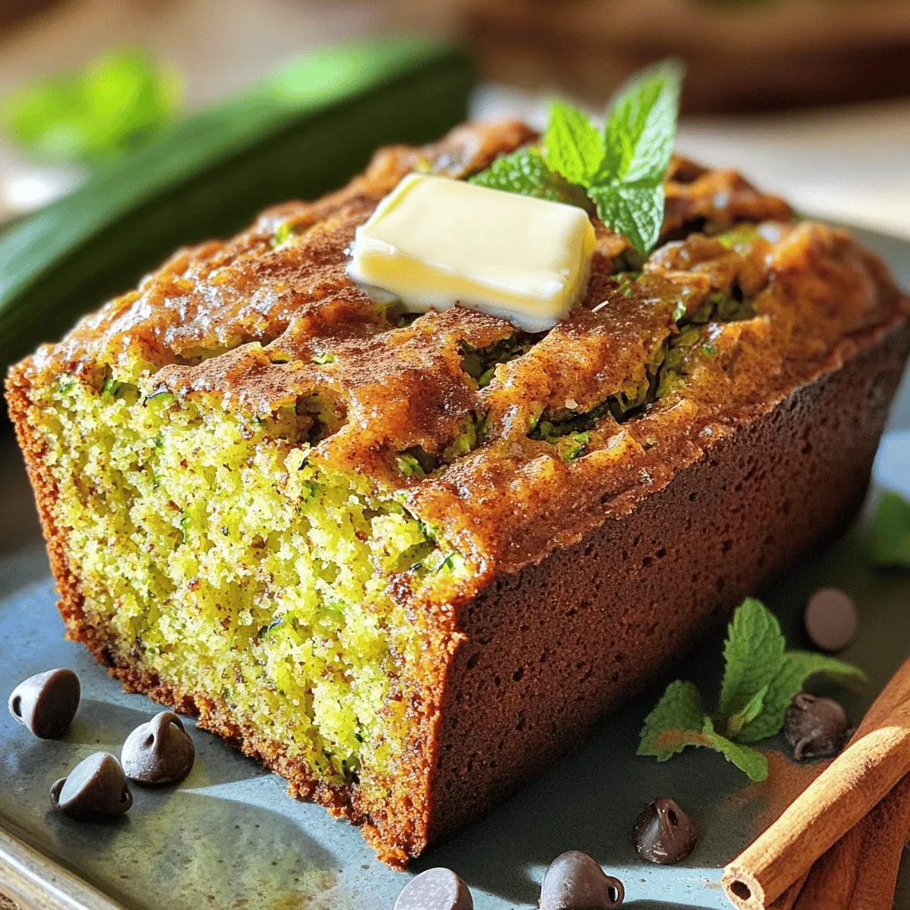 To make the best classic zucchini bread, you need a few simple ingredients. Each one plays a key role in creating that lovely moist texture and rich flavor. Here’s the list you will need: - 2 cups grated zucchini (about 2 medium zucchinis) - 1 cup granulated sugar - 1/2 cup brown sugar - 1/2 cup vegetable oil - 3 large eggs - 2 teaspoons vanilla extract - 2 cups all-purpose flour - 1 teaspoon baking powder - 1 teaspoon baking soda - 1 teaspoon ground cinnamon - 1/2 teaspoon salt - 1/2 cup chopped walnuts or pecans (optional) - 1/2 cup chocolate chips (optional) Grated zucchini is the star of this recipe. It adds moisture and a subtle flavor. Both sugars sweeten the bread, while the oil keeps it tender. The eggs help bind everything together. Vanilla extract adds a warm, inviting note. The dry ingredients include flour, baking powder, baking soda, cinnamon, and salt. These give structure and flavor. You can add nuts or chocolate chips for extra texture and taste. For the full recipe, check out the instructions that follow this section. Enjoy gathering your ingredients! First, you need to preheat your oven to 350°F (175°C). This step is key for even baking. While the oven heats, prepare your loaf pan. You can grease a 9x5 inch pan with oil or butter. Alternatively, line it with parchment paper. This makes it easier to remove the bread later. Now, let’s mix the ingredients. In a large bowl, combine 2 cups of grated zucchini, 1 cup of granulated sugar, and 1/2 cup of brown sugar. Stir until the sugar blends well with the zucchini. Next, add 1/2 cup of vegetable oil, 3 large eggs, and 2 teaspoons of vanilla extract. Mix everything until it's smooth and well combined. In another bowl, whisk together 2 cups of all-purpose flour, 1 teaspoon of baking powder, 1 teaspoon of baking soda, 1 teaspoon of ground cinnamon, and 1/2 teaspoon of salt. Gradually add the dry mix to the wet mix. Stir gently until just combined. Be careful; overmixing can make your bread tough. If you want, fold in 1/2 cup of chopped nuts or chocolate chips for extra flavor. Pour the batter into your prepared loaf pan. Make sure to spread it evenly. Now, place the pan in the oven. Bake for 50-60 minutes. To check if it is done, insert a toothpick in the center. If it comes out clean, the bread is ready. Once it’s baked, remove it from the oven. Let it cool in the pan for about 10 minutes. After that, move it to a wire rack to cool completely. Enjoy your delicious creation! To make zucchini bread that is moist and fluffy, you must avoid overmixing. Overmixing can lead to dense bread. Mix just until you no longer see dry flour. This helps keep the bread light and airy. When grating zucchini, use a box grater or a food processor. Aim for small, even pieces. The smaller the pieces, the better they blend into the batter. If your zucchini is very watery, squeeze out some of the moisture before adding it to your mix. This helps prevent a soggy bread and keeps it flavorful. Adding spices can elevate your zucchini bread. Try cinnamon, nutmeg, or even a hint of cardamom. Vanilla extract adds warmth too. You can also mix in nuts or chocolate chips for texture and flavor. For serving, warm slices of zucchini bread taste best with a pat of butter. You might also enjoy it with cream cheese or a drizzle of honey. Each option adds a unique touch that makes the bread even more delightful. Enjoy the savory and sweet notes that come together in this classic recipe. For the full recipe, check out the earlier section. {{image_2}} You can change the nuts and seeds in your zucchini bread. I love using walnuts and pecans. They add crunch and a rich flavor. Instead of nuts, try sunflower seeds or pumpkin seeds for a nut-free option. You can also mix it up by swapping out chocolate chips. If you want a healthier spin, use dried fruit like raisins or cranberries. They will give your bread a sweet bite. Adding different spices can really change the taste of your zucchini bread. Try nutmeg or ginger for a warm kick. A pinch of cardamom adds a lovely twist. You can also add fruits or other vegetables. Mashed bananas or applesauce will keep your bread moist and sweet. Grated carrots can add color and nutrition. The key is to balance the flavors and keep your bread delicious. For the full recipe, check out the Classic Zucchini Bread. Let the zucchini bread cool in the pan for about 10 minutes after baking. This helps it set. After that, move it to a wire rack. Cooling it completely on the rack prevents sogginess. For storage, choose a container that keeps air out. An airtight container works best. You can also wrap the bread tightly in plastic wrap. This keeps it fresh longer. To store in the fridge, place the cooled bread in an airtight container. It can last for about a week in the fridge. If you want to keep it longer, freezing is a great option. To freeze, wrap the bread tightly in plastic wrap, then place it in a freezer bag. This prevents freezer burn. When you want to enjoy it, thaw it overnight in the fridge. For a quick thaw, leave it at room temperature for a few hours. If you want to enjoy a slice warm, pop it in the microwave for a few seconds. This will bring back some of its fresh-baked taste. For the full recipe, you can refer back to the main section. To check if your zucchini bread is done, use the toothpick test. Insert a toothpick into the center of the bread. If it comes out clean, your bread is ready. If it has batter on it, bake for a few more minutes. Typically, zucchini bread takes about 50 to 60 minutes to bake. Yes, you can make this zucchini bread gluten-free. Use a gluten-free flour blend instead of all-purpose flour. Look for blends that include xanthan gum, as it helps mimic the texture of regular flour. If you have leftover zucchini, try these ideas: - Add it to stir-fries for extra crunch. - Grate it into salads for a fresh touch. - Bake it into muffins or pancakes. - Use it in soups for added nutrition. Zucchini bread can last about 3 to 4 days at room temperature. Store it in an airtight container to keep it moist. If you notice any mold or an off smell, it’s time to toss it. For longer storage, you can freeze it for up to three months. Zucchini bread is simple to make and offers many tasty options. We covered the key ingredients, step-by-step instructions, and helpful tips. With added flavors and variations, you can make this treat your own. Remember to store it properly to enjoy it longer. Whether you bake it for breakfast, a snack, or dessert, zucchini bread is versatile and loved by all. Embrace your baking journey, and enjoy every slice. Craft your perfect loaf and savor each bite!