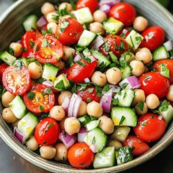 To make the Tomato and Herby Bean Salad, gather these simple ingredients: - 1 can (15 oz) chickpeas, drained and rinsed - 1 can (15 oz) cannellini beans, drained and rinsed - 2 cups cherry tomatoes, halved - 1 small red onion, finely diced - 1 cucumber, diced - 1/2 cup fresh parsley, chopped - 1/4 cup fresh basil, chopped - 3 tablespoons olive oil - 2 tablespoons balsamic vinegar - 1 clove garlic, minced - Salt and black pepper to taste You can easily swap some ingredients if you need to. Here are a few ideas: - Use black beans instead of chickpeas for a different taste. - Swap cannellini beans with navy beans if you want. - Green onions can replace red onion for a milder flavor. - If you don't have fresh herbs, try dried herbs like Italian seasoning. - Lemon juice can be used instead of balsamic vinegar for a zesty kick. Fresh ingredients bring brightness and crunch to the salad. Cherry tomatoes and cucumbers offer a lovely crispness. Fresh herbs give the dish a vibrant flavor. However, canned beans save time and are still healthy. They provide protein and fiber without much fuss. If you choose fresh beans, cook them until soft. Balance between fresh and canned can enhance your salad. I recommend using fresh herbs whenever possible for the best taste. For the complete recipe, you can refer to the Full Recipe. First, gather all your ingredients. Use these items for your fresh tomato and herby bean salad: - 1 can (15 oz) chickpeas, drained and rinsed - 1 can (15 oz) cannellini beans, drained and rinsed - 2 cups cherry tomatoes, halved - 1 small red onion, finely diced - 1 cucumber, diced - 1/2 cup fresh parsley, chopped - 1/4 cup fresh basil, chopped Make sure to rinse the beans well. This removes extra salt and keeps your salad light. Cut the cherry tomatoes in half. Dice the red onion and cucumber into small pieces. Finally, chop the parsley and basil finely for flavor. In a large mixing bowl, combine the drained chickpeas and cannellini beans. Add in the halved cherry tomatoes, diced red onion, and cucumber. Use a large spoon to mix gently. This helps keep the tomatoes intact. Look for a nice mix of colors and textures in your bowl. For the dressing, grab a small bowl. Whisk together these ingredients: - 3 tablespoons olive oil - 2 tablespoons balsamic vinegar - 1 clove garlic, minced - Salt and black pepper to taste Mix until the oil and vinegar blend well. The garlic adds a nice kick, while the vinegar gives it a tangy bite. Tasting the dressing is key. Adjust the salt and black pepper to fit your taste. Now, pour the dressing over your salad mixture. Add the chopped parsley and basil. Gently toss everything together until all parts are coated. The colors should pop, and the smell should make your mouth water! Let the salad sit for at least 15 minutes. This time allows the flavors to meld. The longer you wait, the better the taste. For the full recipe, check out the detailed instructions provided above. Enjoy your fresh flavor delight! To boost the taste of your Tomato and Herby Bean Salad, use fresh herbs. Fresh parsley and basil make a big difference. Try adding a squeeze of lemon juice for a zesty kick. You can also add a pinch of chili flakes for a little heat. Let the salad sit for at least 15 minutes before serving. This helps the flavors blend well. When selecting tomatoes, look for firm ones that feel heavy. Cherry tomatoes are sweet and juicy, perfect for this salad. If using larger tomatoes, choose ripe ones with no blemishes. The color should be bright and vibrant. Avoid tomatoes that are too soft or have dark spots. Serve this salad in a large, shallow bowl. Garnish with extra herbs to add color. You can sprinkle crumbled feta cheese on top for a tasty twist. This salad pairs well with grilled meats or crusty bread. It is also great as a light meal on its own. For the full recipe, check out the complete guide. {{image_2}} You can make the tomato and herby bean salad even better. Try adding some cheese, like feta or goat cheese. Cheese adds creaminess and tang. You can also toss in some nuts, like walnuts or almonds. Nuts give a nice crunch. These additions can change the texture and taste, making the salad more fun. While parsley and basil shine in this salad, other herbs can work well too. Try adding cilantro or dill for a different flavor. Mint also adds a fresh taste. Mix and match herbs to find your favorite combination. Using different herbs can bring new life to the same dish. You can turn this salad into a full meal. Add grilled chicken or shrimp for extra protein. For a vegetarian option, toss in some avocado or hard-boiled eggs. Quinoa or brown rice can also add fullness. These additions make the salad heartier and more satisfying. You’ll enjoy a complete dish that still feels light and fresh. Check out the Full Recipe for more ideas! To keep your Tomato and Herby Bean Salad fresh, store it in an airtight container. Glass containers work best here, as they help keep flavors intact. Before sealing, make sure the salad is cool. This prevents moisture from forming inside the container. You can also separate the dressing and salad if you want to keep it crisp. When stored properly, the salad lasts about 3 to 5 days in the fridge. If you see any signs of spoilage, like an off smell or mushy veggies, toss it out. For best taste, try to enjoy the salad within the first few days. This salad tastes best cold. If you want to refresh it, add a splash of olive oil or a squeeze of lemon. Mix it gently to bring back that fresh flavor. Avoid reheating, as it can make the beans mushy and the vegetables lose their crunch. For a little zing, sprinkle with fresh herbs before serving again. For the full experience, check the Full Recipe. For a herby bean salad, I love using chickpeas and cannellini beans. They provide great texture and taste. You can also use black beans or kidney beans for extra color and flavor. Each bean adds its own unique touch. The key is to choose beans you enjoy. Yes, you can make this salad a day ahead. It saves time when you have guests. Just store it in the fridge in a tight container. The flavors blend nicely overnight. Just be sure to give it a good stir before serving. Freshness is key! Letting the salad sit is a good idea. It helps the flavors combine. I recommend at least 15 minutes. This time lets the dressing soak in and enhances the taste. You can even let it rest longer if you wish. Just keep it cool. This salad is already vegan! All the ingredients are plant-based. The olive oil and vinegar dressing adds great taste without animal products. If you want more flavor, you can add vegan cheese or nuts. Enjoy the fresh flavors while keeping it plant-friendly. This blog post gave you a detailed guide on making a delicious Tomato and Herby Bean Salad. We covered the ingredients, step-by-step instructions, and useful tips. You learned how to choose fresh ingredients, mix flavors, and store leftovers properly. Try adding different herbs or proteins to make it your own. With these insights, you can create a flavorful meal that suits your taste. Enjoy making this salad and impress your family and friends!