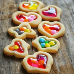 To make stained glass sugar cookies, gather these ingredients: - 2 3/4 cups all-purpose flour - 1 teaspoon baking powder - 1/2 teaspoon salt - 1 cup unsalted butter, softened - 1 1/2 cups granulated sugar - 1 large egg - 1 teaspoon vanilla extract - 1/2 teaspoon almond extract - 1 cup crushed hard candies (various colors) - Optional: edible glitter for garnish These ingredients create a soft, sweet cookie with a beautiful candy center. You can make some changes if you need to. Here are a few ideas: - Use coconut oil instead of butter for dairy-free cookies. - Swap almond extract for more vanilla if you prefer. - Try gluten-free flour for a gluten-free version. - Replace hard candies with jelly beans for a chewy center. Feel free to mix and match these options based on your tastes. Having the right tools makes your baking easier. Here’s what you need: - Mixing bowls for combining ingredients - Whisk for mixing dry ingredients - Electric mixer for creaming butter and sugar - Rolling pin to roll out the dough - Cookie cutters for shaping the cookies - Baking sheets lined with parchment paper - Wire rack for cooling the cookies These tools will help you create the perfect stained glass sugar cookies. For the full recipe, check out the details above! Start by preheating your oven to 350°F (175°C). This helps the cookies bake evenly. Next, line two baking sheets with parchment paper. This step keeps the cookies from sticking and makes cleanup easy. In a medium bowl, whisk together the dry ingredients: 2 3/4 cups flour, 1 teaspoon baking powder, and 1/2 teaspoon salt. Set this aside. In a large bowl, cream together 1 cup softened unsalted butter and 1 1/2 cups granulated sugar. Beat them until the mix is light and fluffy. This should take about 3-4 minutes. Then, add 1 large egg, 1 teaspoon vanilla extract, and 1/2 teaspoon almond extract. Mix until everything is well combined. Once your dough is mixed, divide it in half. Wrap each half in plastic wrap and chill them in the refrigerator for at least 1 hour. Chilling helps the cookies hold their shape. After chilling, take one half out and roll it out to about 1/4 inch thick on a floured surface. Using cookie cutters, cut out shapes from the dough. Make sure to cut shapes in the center of each cookie. This is where the stained glass effect will shine! After cutting, place the cookies on the prepared baking sheets. Fill the center holes with 1 cup crushed hard candies in various colors. Bake the cookies in your preheated oven for about 8-10 minutes. Look for firm edges but a soft center. The candy should melt within the cookie cutouts. After baking, let the cookies cool on the sheet for 5 minutes. Then, transfer them to a wire rack to cool completely. For a special touch, sprinkle some edible glitter once they cool. For the full recipe, check out the details provided. To get that stunning stained glass look, choose colorful hard candies. Crush them into small pieces. Fill the center of each cookie cutout with the candy before baking. Make sure to not overfill. If you do, the candy will spill over. Bake until the edges are firm, but the center is soft. This helps the candy melt perfectly without burning. One mistake is not chilling the dough. Chilling helps the cookies hold their shape. If you skip this step, your cookies may spread too much. Another mistake is overmixing the dough. Mix just until combined. Overmixing can make your cookies tough. Lastly, remember to cut out the center shapes. Otherwise, you won’t get that beautiful stained glass effect. To store cookie dough, wrap it tightly in plastic wrap and keep it in the fridge. It lasts up to a week this way. You can also freeze the dough. To do this, wrap it in plastic, then place it in a freezer bag. It can stay frozen for up to three months. When you’re ready to bake, thaw the dough in the fridge overnight. Once thawed, roll it out and cut your shapes as usual. For the full recipe, check out the Stained Glass Sugar Cookies recipe. {{image_2}} You can change the flavor of your stained glass sugar cookies easily. Use different extracts or spices to make them unique. Instead of just vanilla, try adding: - 1 teaspoon lemon extract - 1 teaspoon peppermint extract - 1 teaspoon coconut extract - 1 teaspoon cinnamon for a warm touch Each of these flavors can change the taste of your cookies. Experiment with what you like best! The candy you choose can make your cookies pop. Mix and match colors for fun designs. Here are some great combinations: - Red and green for a festive look - Blue and yellow for a bright treat - Purple and orange for a playful vibe You can even layer the candies for a multi-colored effect. Just crush them and fill the holes. Get creative with shapes and themes! Use cookie cutters to make more than just circles. Try these ideas: - Hearts for Valentine’s Day - Stars for holidays or parties - Trees for Christmas These shapes can add fun to any occasion. You can even decorate them to match your theme! Each variation makes for a delightful treat. For the full recipe to create these colorful cookies, check out the Full Recipe. To keep your stained glass sugar cookies fresh, store them in an airtight container. Line the bottom of the container with parchment paper. Place the cookies in a single layer. If you have more than one layer, add more parchment between them. This keeps them from sticking together. These cookies taste best within a week. To maintain their texture, avoid exposing them to air. You can also add a slice of bread to the container. The bread helps absorb moisture, keeping the cookies soft. If you want to keep them longer, consider freezing them. You can freeze your cookies easily. First, let them cool completely. Wrap each cookie in plastic wrap. Place the wrapped cookies in a freezer-safe bag. Seal it tightly to keep air out. When you are ready to enjoy, thaw them at room temperature. This way, you can enjoy these colorful treats anytime! For the full recipe, check the earlier sections. Yes, you can use many candies for the stained glass look. Hard candies work best, like Jolly Ranchers or Werther’s Originals. You can also try gummy candies, but they may not melt as well. Just crush them into small pieces. This way, you get a mix of colors and flavors. The more colorful, the better the cookies will look! To stop cookies from spreading, use cold dough. Chill your cookie dough for at least an hour. This helps firm it up. Also, don’t overmix when combining dry and wet ingredients. That can make the cookies spread too much. If you want, use parchment paper on your baking sheets. This also helps keep the shape. You can use royal icing to outline your cookies. After the icing dries, you can add sprinkles or edible glitter for extra sparkle. You can also use food coloring to paint designs on the cooled cookies. If you want a fun touch, use edible markers to draw on them. Let your imagination shine! To make gluten-free stained glass cookies, swap all-purpose flour for gluten-free flour. Look for a blend that works for baking. You might need to add a bit more moisture. Adding a little almond flour can help too. Always check your candy to ensure it is gluten-free. This way, everyone can enjoy these tasty treats! These stained glass sugar cookies are fun to make and taste great. We covered ingredients, tools, and step-by-step instructions. You learned how to achieve that vibrant stained glass look and avoid common mistakes. Storing cookies and variations for flavors and shapes add fun options. Remember, creativity is key. Enjoy baking and sharing these treats with friends and family. Happy baking!