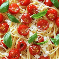 - 2 cups cherry tomatoes, halved - 8 oz pasta (spaghetti or penne) - 1 cup ricotta cheese These main ingredients bring the dish to life. The cherry tomatoes offer sweetness when roasted. The pasta serves as the perfect base to hold the rich sauce. Ricotta cheese adds creaminess and a delightful texture. - 1/2 cup grated Parmesan cheese - 2 garlic cloves, minced - 1 teaspoon dried Italian herbs (oregano, basil, thyme) These flavor enhancers boost the dish’s taste. Parmesan cheese adds a salty, nutty kick. Garlic brings warmth and aroma, while Italian herbs add depth and freshness. Together, they create a well-rounded flavor. - 1 tablespoon olive oil - Salt and pepper, to taste - Fresh basil leaves, for garnish The seasoning and garnish elevate the meal. Olive oil gives richness and helps roast the tomatoes. Salt and pepper enhance all the flavors. Fresh basil leaves add a pop of color and a fragrant touch. For the complete experience, check out the Full Recipe. The combination of these ingredients makes roasted tomato ricotta pasta a dish you’ll want to make over and over. To start, preheat your oven to 400°F (200°C). This temperature will help the tomatoes roast well. Next, grab a baking dish. In it, combine two cups of halved cherry tomatoes with one tablespoon of olive oil. Add salt and pepper to taste. Toss the tomatoes until they are well coated. Roast them in the oven for about 20 to 25 minutes. You will know they are done when they are blistered and caramelized. While the tomatoes roast, fill a large pot with water and bring it to a boil. Add eight ounces of pasta, like spaghetti or penne. Cook it according to the package instructions until it is al dente. When done, reserve half a cup of pasta water. Then, drain the pasta and set it aside. Now, let’s make the sauce. In a large sauté pan, drizzle some olive oil and add two minced garlic cloves. Sauté the garlic for one to two minutes. You want it fragrant but not burnt. Next, mix in one cup of ricotta cheese and the roasted tomatoes, along with any juices from the baking dish. Stir in half a cup of grated Parmesan cheese and one teaspoon of dried Italian herbs. Combine everything well. If needed, add the reserved pasta water to create a creamy sauce. Finally, add the cooked pasta to the pan. Toss it until the pasta is evenly coated in the sauce. Adjust the seasoning with salt and pepper if needed. You can find the full recipe in the earlier sections. Enjoy your cooking! Roasting your tomatoes can really boost their flavor. I recommend roasting them for about 20 to 25 minutes. This will bring out their natural sweetness. Use high-quality tomatoes for the best taste. Fresh cherry tomatoes work great in this dish. Also, fresh olive oil adds depth to the flavor. To make your sauce creamy, reserve some pasta water. This starchy water helps bind everything together. Start with a little and add more as needed. Mix ricotta cheese and Parmesan to adjust the sauce’s richness. The combo gives your pasta a nice, creamy texture. For a beautiful presentation, serve your pasta in wide, shallow bowls. This allows the colors to shine. You can also pair this dish with a fresh salad. A simple green salad balances the flavors. Crusty bread is perfect for soaking up the sauce too. If you want to try making this dish, check out the Full Recipe for all the details! {{image_2}} You can boost the protein in this dish easily. Grilled chicken adds a juicy touch. Shrimp also works well and cooks quickly. For a vegetarian option, use chickpeas. They add protein and a nice texture. Just toss them in at the end to warm up. Seasonal veggies can enhance this pasta. Think about adding spinach or kale for color. Zucchini or bell peppers fit well too. They provide extra nutrition and flavor. You can even add some peas for a sweet crunch. Feel free to mix and match! Exploring different cheeses can change the taste. Try goat cheese for a tangy twist. Feta can also add a salty bite. If you want a vegan option, use cashew cheese. It gives creaminess without dairy. You can easily find many recipes for vegan cheese online. Store your Roasted Tomato Ricotta Pasta in a tight container. This keeps it fresh. It lasts about three to four days in the fridge. Make sure to let it cool down before sealing it up. To freeze leftovers, place the pasta in an airtight container. Be sure to leave some space at the top for expansion. It can stay good for about two months in the freezer. When you're ready to eat, thaw it in the fridge overnight. Reheat it gently on the stove. Add a splash of water to keep it moist. Check for signs that your pasta is bad. If it smells off or the pasta looks dry, toss it out. You can repurpose leftovers by turning them into a pasta bake. Just layer it in a dish with more cheese and bake until bubbly. Yes, you can use different types of pasta. Gluten-free pasta works well in this dish. Whole wheat pasta is another great choice. Both options add a nice texture and flavor. Just adjust the cooking time based on the type you choose. Absolutely! You can prepare the roasted tomatoes and pasta ahead. Store them separately in the fridge. When ready to eat, just heat them together in a pan. Add a splash of pasta water to keep it creamy. Yes, this recipe is vegetarian. It uses ricotta and Parmesan cheese, making it rich and tasty. If you want a vegan option, substitute the cheeses with plant-based alternatives. Nutritional yeast can also add a cheesy flavor. This pasta pairs nicely with fresh salads or garlic bread. A simple arugula salad adds a peppery touch. For drinks, a crisp white wine like Sauvignon Blanc works well. It balances the dish's richness. You can find the full recipe for Roasted Tomato Ricotta Pasta earlier in this article. Enjoy making this delicious dish! Roasted Tomato Ricotta Pasta is a simple and tasty dish. You start with basic ingredients like cherry tomatoes, pasta, and ricotta. Then, enhance the flavors with cheese and herbs. Follow our step-by-step guide for perfect results. Remember to adjust for creaminess and use fresh ingredients for added flavor. You can even personalize the dish with proteins or veggies. Store leftovers correctly or repurpose them for a new meal. Enjoy making this dish your own with the tips provided. It's a dish worth sharing with friends and family.