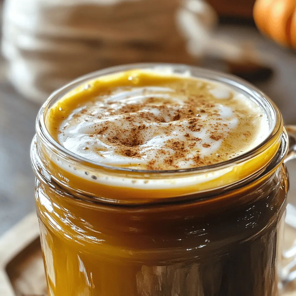 To make your own vegan pumpkin spice coffee syrup, you need some simple ingredients. Here’s what you will use: - 1 cup pure pumpkin puree - 1 cup coconut sugar (or brown sugar) - 1 cup water - 1 teaspoon vanilla extract - 1 teaspoon pumpkin pie spice - 1/4 teaspoon sea salt Each of these ingredients plays a special role. The pumpkin puree gives the syrup its rich flavor and creamy feel. Coconut sugar adds sweetness with a hint of caramel. Water helps mix everything together. Vanilla extract lifts the taste, while pumpkin pie spice brings that warm, cozy flavor. Sea salt balances the sweetness and enhances all the flavors. Let’s look at the health benefits of these ingredients. - Pumpkin Puree: This is high in fiber and vitamin A. It supports good vision and a healthy gut. - Coconut Sugar: This sweetener has a lower glycemic index than regular sugar. It can help keep blood sugar levels steady. - Water: Staying hydrated is key for good health. Water helps your body function well. - Vanilla Extract: This adds flavor and may help reduce stress. It can make your dishes taste amazing. - Pumpkin Pie Spice: This mix of spices can boost your mood. It often includes cinnamon, which can help with blood sugar control. - Sea Salt: A tiny amount of salt can help with hydration and maintain electrolyte balance. Sometimes, you may not have all these ingredients. Here are some easy swaps: - Pumpkin Puree: You can use sweet potato puree if you want a different flavor. - Coconut Sugar: Brown sugar works well too. It has a similar taste and texture. - Water: You can replace water with almond milk or oat milk for a creamier syrup. - Vanilla Extract: If you don’t have vanilla, almond extract can add a nice touch. - Pumpkin Pie Spice: If you lack this, mix cinnamon, nutmeg, and ginger for a quick fix. - Sea Salt: Regular table salt works fine, but use less since it is saltier. Feel free to experiment with these swaps to make the syrup your own! For the full recipe, check out the recipe section. To make vegan pumpkin spice coffee syrup, gather your ingredients first. You need: - 1 cup pure pumpkin puree - 1 cup coconut sugar (or brown sugar) - 1 cup water - 1 teaspoon vanilla extract - 1 teaspoon pumpkin pie spice - 1/4 teaspoon sea salt This simple list helps you stay organized. Start by placing a medium saucepan over medium heat. Add the pumpkin puree, coconut sugar, and water. Stir well to mix everything. Next, bring the mixture to a gentle boil. Then, lower the heat and stir often. This keeps the syrup from sticking. After that, add the vanilla extract, pumpkin pie spice, and sea salt. Cook for about 10-15 minutes. This allows the syrup to thicken nicely. When it looks good, remove the saucepan from heat. Let it cool for a few minutes. Then, strain the syrup into a clean jar. This removes any solids, leaving a smooth syrup. Finally, let it cool completely before sealing it. Store it in the refrigerator for your next coffee treat. For the best syrup, watch the heat closely. If it boils too fast, it can get too thick. Stir often to help with even cooking. If it’s too thick, add a little more water. This will help you reach the right texture. To test the syrup, dip a spoon in. It should coat the back of the spoon lightly. This means it’s ready for use. You can enjoy this syrup in your favorite vegan coffee or lattes. It’s a tasty way to welcome fall! To boost the flavor of your vegan pumpkin spice coffee syrup, start with high-quality ingredients. Use fresh pumpkin puree for the best taste. If you can, make it at home. The natural sweetness of coconut sugar really shines. You can also add a pinch of nutmeg for depth. Mix your syrup with hot coffee right after making it. This helps the flavors blend well. For a richer taste, try adding a splash of almond milk or oat milk. It gives a creamy texture that pairs wonderfully with the spices. One common mistake is cooking the syrup too long. This can make it too thick or burn. Keep an eye on the heat and stir often. If it gets too thick, add a bit more water. Another mistake is not straining the syrup. Straining helps remove any lumps from the puree. This gives your syrup a smooth texture. Finally, don’t skip the sea salt! Just a touch enhances the flavors and balances the sweetness. You can easily make this syrup your own. Try different spices like cardamom or ginger for a new twist. If you love vanilla, add more vanilla extract for a stronger flavor. To make it sweeter, increase the amount of coconut sugar. You can also try maple syrup as a natural sweetener. For a fun touch, add a splash of rum or whiskey for adults. This adds a warm kick perfect for chilly days. Use the full recipe to create your unique version! {{image_2}} You can switch up the flavor of your Vegan Pumpkin Spice Coffee Syrup easily. Try adding maple syrup for extra sweetness. A splash of almond extract gives a nutty twist. For a spicy kick, add a pinch of cayenne pepper. You can also mix in some cocoa powder for a mocha vibe. Each change brings a new taste to your favorite drinks. This syrup is not just for coffee. Drizzle it over pancakes or waffles for a fall treat. Mix it into your oatmeal for a warm breakfast. You can even stir it into smoothies for a creamy flavor. It works well in vegan desserts like ice cream or cupcakes too. Use your creativity to make different drinks and dishes shine. Vegan Pumpkin Spice Coffee Syrup pairs well with many foods. It goes great with nutty flavors like almonds or walnuts. Try it with rich chocolates for a fun dessert. It also complements creamy vegan cheeses nicely. For a festive touch, serve it with spiced cookies or cakes. These combinations enhance the deliciousness of your meals. After making your vegan pumpkin spice coffee syrup, let it cool down. Pour it into a clean glass jar or bottle. Make sure to seal it tightly. Store the syrup in the fridge. This keeps it fresh and tasty for you. Always use a clean spoon to scoop out syrup. This helps prevent germs from getting in. Your homemade syrup lasts about two weeks in the fridge. Keep an eye on the syrup. If you see any mold or it smells off, throw it away. A good sign is the sweet pumpkin scent. If it loses that, it's time to toss it. Trust your nose and eyes for safety. Want to keep your syrup longer? You can freeze it! Pour the syrup into ice cube trays. Once frozen, pop the cubes out and store them in a freezer bag. This way, you can use just what you need. The syrup will last for up to six months in the freezer. Just thaw a few cubes when you want to enjoy it again. Vegan pumpkin spice coffee syrup is a sweet, spiced liquid. It adds a warm flavor to your drinks. You make it with pumpkin puree, coconut sugar, and spices. This syrup is perfect for coffee lovers and those who enjoy fall flavors. It is dairy-free and vegan-friendly, so everyone can enjoy it. Plus, you can use it in many recipes, not just coffee. You can use this syrup in many ways. Here are a few ideas: - Coffee: Stir it into your morning brew for a sweet kick. - Lattes: Drizzle it over a frothed vegan milk for a cozy drink. - Desserts: Pour it over pancakes or waffles for a tasty treat. - Smoothies: Blend it with your favorite fruits for a fall-inspired smoothie. Feel free to mix it into any drink you like. Your taste buds will thank you! You can find vegan pumpkin spice coffee syrup online or in stores. Check your local grocery store for a health food aisle. Some specialty shops may carry it too. If you can't find it, try making it at home with the full recipe. It's easy and fun! Vegan pumpkin spice coffee syrup is easy to make and customize. We discussed key ingredients, health benefits, and how to substitute them. The step-by-step guide ensures you achieve the right consistency. Remember the tips to enhance flavor and avoid common mistakes. You can explore fun variations and perfect pairings. Finally, proper storage helps you enjoy your syrup longer. Explore, create, and enjoy this tasty treat in every season.
