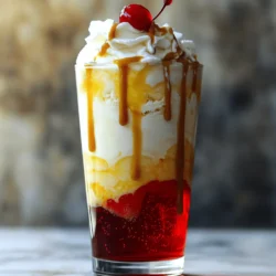 To make a Cherry Bomb Butterbeer Float, you need just a few simple ingredients. Each one plays an important role in making this treat fun and tasty. Here’s what you need: - 2 cups vanilla ice cream - 1 cup cream soda - 1/2 cup butterscotch sauce - 1/2 cup cherry soda - 1/4 teaspoon vanilla extract - Whipped cream, for topping - Maraschino cherries, for garnish - A pinch of sea salt (optional) These ingredients blend together to create a delightful drink. The vanilla ice cream gives it a creamy base. Cream soda adds fizz and sweetness. Butterscotch sauce brings a rich flavor, while cherry soda adds a burst of fruitiness. Whipped cream on top makes it look fancy. Maraschino cherries finish the drink with a pop of color. If you want to try something new, add a pinch of sea salt. It enhances the flavors and makes every sip exciting. For the full recipe, check out the complete guide. It walks you through each step to create this delicious float. Enjoy experimenting with these ingredients to make your own Cherry Bomb Butterbeer Float! To make the butterscotch sauce, start with a small saucepan. Over low heat, combine the butterscotch sauce and vanilla extract. Stir them together until they warm up and mix well. This only takes a few minutes. Once it’s smooth, remove it from the heat. Allow the sauce to cool slightly before using it in your float. This will help keep the ice cream from melting too quickly. Now, let's bring your Cherry Bomb Butterbeer Float together! First, grab your glasses or frosty mugs. Add a scoop of vanilla ice cream to each glass. Make sure to pack it in for a nice, generous scoop. Next, carefully pour the cream soda over the ice cream. Fill it until it reaches the top of the glass. You want that fizzy goodness to mix with the ice cream. Then, take your warm butterscotch sauce and drizzle it over the cream soda. This creates a lovely layered effect. Now comes the cherry soda! Gently pour it on top to create even more layers. The colors look fantastic together. Finally, add a generous swirl of whipped cream on top. This is the perfect finishing touch. Top it off with a maraschino cherry for that classic look. If you like, sprinkle a pinch of sea salt on top for extra flavor. Serve it right away with a straw or long spoon. Enjoy every sip and scoop of this fun and tasty treat! For the full recipe, check out the detailed steps above. - Use chilled glasses for better presentation. Cold glasses keep floats frosty. - Add a straw or long spoon for easy enjoyment. It makes sipping and scooping fun! - Experiment with different sodas and toppings. You might find a combo you love! - Use homemade butterscotch sauce for richer flavor. Making your own sauce adds depth and warmth. These tips help make your Cherry Bomb Butterbeer Float even more special. Each detail counts for a yummy treat! For the full recipe, check out the detailed instructions above. Enjoy your float adventure! {{image_2}} You can mix things up with your Cherry Bomb Butterbeer Float. Try using peach or raspberry soda instead of cherry soda for a new twist. Both flavors add a fruity zing that pairs well with the creamy ice cream. You can also swap in flavored ice creams. Cherry ice cream will enhance the cherry soda taste. Butter pecan ice cream adds a nutty touch that works great with the butterscotch. Want to make a grown-up version? You can easily add a splash of rum or whiskey to your float. Start by preparing the float as usual. After adding the cherry soda, pour in about 1 ounce of your favorite spirit. Stir gently to mix. This adds warmth and depth to the drink. Always remember to enjoy responsibly. You may have some butterscotch sauce left after making this treat. Store leftover butterscotch sauce in an airtight container. Keep it in the fridge. It will stay fresh for about a week. Just reheat it gently before using again. Ice cream is best when fresh. If you have extra, do not freeze it. Instead, store it in a cool place. If you use frosty mugs, rinse them and store them upside down. This keeps them cold and ready for your next float. You can freeze butterscotch sauce for future uses. To do this, pour the sauce into ice cube trays. Once frozen, move the cubes to a freezer bag. This way, you can use small amounts later. Just thaw what you need. It will save you time for your next Cherry Bomb Butterbeer Float. A Cherry Bomb Butterbeer Float is a fun drink that mixes sweet flavors. It combines vanilla ice cream, cream soda, and cherry soda with butterscotch sauce. This drink is inspired by the famous Butterbeer from the Harry Potter series. The cherry soda adds a burst of flavor, while the butterscotch sauce gives it a rich, sweet taste. Together, these flavors create a delightful treat perfect for warm days or special occasions. Yes, you can prepare some parts in advance. You can make the butterscotch sauce and store it in the fridge. Just warm it up before using. You can also scoop the ice cream into glasses and keep them in the freezer. This way, you save time when it's time to serve. Just remember to add the sodas and whipped cream right before serving to keep everything fresh. If you don't have butterscotch sauce, you can use caramel sauce instead. It has a similar sweet flavor. Maple syrup is another great option, though it adds a different taste. You can also try chocolate sauce for a fun twist. Each of these options can change the flavor of your float, so feel free to experiment! Making a non-dairy Cherry Bomb Butterbeer Float is easy. For ice cream, use coconut or almond milk-based ice cream. These options are creamy and delicious. Choose a dairy-free cream soda to match. There are many brands that offer tasty, non-dairy sodas. With these swaps, you can enjoy the same yummy float without any dairy! For the full recipe, check out the details above. You learned how to make a Cherry Bomb Butterbeer Float. We covered essential ingredients, simple steps, and fun tweaks. You can use different sodas, try new flavors, or make a grown-up version. Remember to chill your glasses for a great look. Your homemade butterscotch sauce can take it to the next level. Enjoy this treat fresh, and store leftovers as needed. Dive into this delicious drink and have fun experimenting with your own ideas!