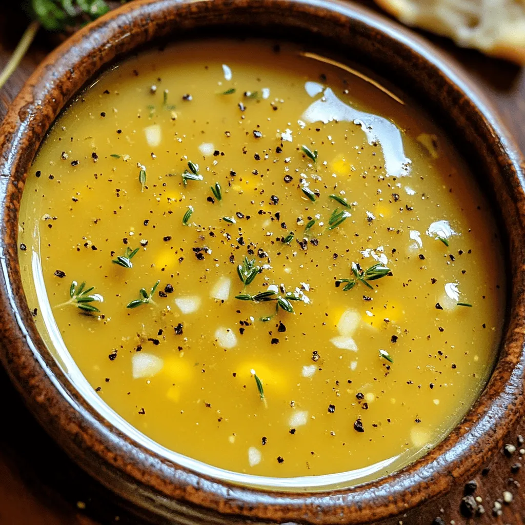 - 4 cups turkey drippings - 1 cup low-sodium chicken broth - 1/4 cup all-purpose flour - 1/4 cup unsalted butter - 2 cloves garlic, minced - 1 teaspoon fresh thyme, chopped - 1 teaspoon fresh rosemary, chopped - Salt and pepper to taste To make perfect turkey gravy, you need key ingredients. First, collect those turkey drippings. They add depth and flavor to your gravy. Next, grab a cup of low-sodium chicken broth. This helps to balance the flavors. You will also need flour to thicken the gravy. Unsalted butter adds richness. Minced garlic gives a nice aroma. Fresh thyme and rosemary bring in herbal notes. Lastly, salt and pepper help enhance all the tastes. - Medium saucepan - Whisk - Fine mesh sieve - Measuring cups and spoons Using the right tools makes cooking easy. A medium saucepan is perfect for making gravy. A whisk helps blend the ingredients smoothly. A fine mesh sieve is great if you want a smooth finish. Don’t forget measuring cups and spoons for accuracy. Gather all these items before you start cooking. Being prepared keeps the process fun and quick. First, you need to measure and gather all your ingredients. This makes cooking smooth and easy. Here’s what you need: - 4 cups turkey drippings - 1 cup low-sodium chicken broth - 1/4 cup all-purpose flour - 1/4 cup unsalted butter - 2 cloves garlic, minced - 1 teaspoon fresh thyme, chopped - 1 teaspoon fresh rosemary, chopped - Salt and pepper to taste Next, mince the garlic and chop the herbs. This step adds flavor to your gravy. Fresh herbs make a big difference, so don’t skip them. Now, melt the butter in a medium saucepan over medium heat. Once the butter is melted, add the minced garlic. Sauté the garlic until it smells great, which should take about one minute. Then, gradually whisk in the flour. This creates a roux. Cook this mixture for about 3 to 4 minutes until it turns golden brown and bubbly. This step helps thicken your gravy. Slowly add the turkey drippings and chicken broth to the roux. Whisk continuously to avoid lumps. This will make your gravy smooth and rich. After that, stir in the chopped thyme and rosemary. Allow the gravy to come to a gentle boil. Then, reduce the heat to low. Let it simmer for 10 to 15 minutes until it thickens to your liking. Finally, season the gravy with salt and pepper. Taste it and adjust the seasoning based on the saltiness of your drippings. If you want a smoother texture, you can strain the gravy through a fine mesh sieve. This will give you a nice finish. To know when your gravy is thick enough, look for a smooth, flowing texture. It should coat the back of a spoon. If it’s too thin, let it simmer longer. You can also add more drippings or broth to adjust the thickness. If it gets too thick, simply whisk in a bit more broth or drippings. Spices can take your gravy from good to great. Try adding sage or onion powder for a richer taste. A splash of wine or sherry can deepen the flavor too. Just add a small amount and taste as you go. These enhancements make the gravy really shine. Lumps in gravy are a common problem. To avoid this, whisk the flour into the melted butter slowly. Add the liquids gradually while whisking constantly. If your gravy turns out too salty, add a bit of water or low-sodium broth to balance it. Remember, you can always add more seasoning, but it’s hard to fix over-seasoning. {{image_2}} You can make turkey gravy without dairy. Simply substitute butter with a non-dairy alternative. Coconut oil or vegan butter works well. This keeps the flavor while making it suitable for those avoiding dairy. Just follow the same steps in your recipe. Melt your non-dairy butter, then continue to create your roux. This change keeps the gravy creamy and delicious. If you need a gluten-free option, swap all-purpose flour for gluten-free flour. Rice flour or cornstarch can also work. Be sure to whisk it in slowly to avoid lumps. The steps remain the same, and your gravy will still taste rich and flavorful. This way, everyone at the table can enjoy your meal. Making low-sodium gravy is simple. Use low-sodium chicken broth and reduce the salt you add. Taste as you go to keep it flavorful. Instead of relying on salt, focus on using herbs and spices to add flavor. This method ensures everyone can enjoy your gravy without worrying about sodium intake. To store leftover gravy in the fridge, let it cool first. Then, pour it into a container. Make sure the container has a tight lid. Glass jars or plastic containers work well. Keep the gravy in the fridge for up to four days. Freezing gravy is easy. First, let it cool completely. Then, pour it into freezer-safe bags or containers. Leave some space at the top for expansion. When you want to use it, thaw it in the fridge overnight. To reheat, warm it on the stove over low heat. Stir it often to avoid burning. Turkey gravy can last in the fridge for about four days. If you freeze it, it can stay good for up to four months. Always check for any strange smells or colors before using it. Keeping it stored properly helps maintain its great flavor. You can make the gravy ahead of time. Just cook as usual and cool it down. Store it in a container in the fridge. When you're ready to serve, reheat it on the stove. Stir often to keep it smooth. If it gets too thick, add a little broth or water. Yes, you can use store-bought broth. The pros are convenience and time-saving. It can still taste good, but it may lack depth. Homemade drippings give a richer flavor. If you use broth, try to choose low-sodium to control saltiness. Turkey gravy goes well with mashed potatoes. It also fits nicely on stuffing or roasted vegetables. You can serve it with biscuits or rice. These sides soak up the gravy’s flavor and make each bite better. If your gravy is too thick, add some broth or water. Whisk it in slowly until it reaches your desired thickness. You can also add a splash of milk for creaminess. If it’s too thin, simmer it longer to thicken. This article covered how to make turkey gravy from simple ingredients. You need turkey drippings, broth, butter, and herbs. Step-by-step, we prepared and cooked the gravy, ensuring great flavor. I shared tips to avoid common mistakes and tricks for different dietary needs. Remember, making homemade gravy adds flavor to your meals. With proper storage, you can save leftovers too. Now you have all the tools to create delicious turkey gravy at home. Enjoy your cooking journey!