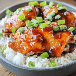 - 2 lbs boneless, skinless chicken thighs - 1/2 cup soy sauce - 1/4 cup apple cider vinegar - 1/3 cup brown sugar - 2 tablespoons honey - 1 tablespoon Dijon mustard - 1 tablespoon garlic, minced - 1 tablespoon fresh ginger, minced - 1/2 teaspoon black pepper - 1/2 teaspoon red pepper flakes (adjust to taste) - 1/4 cup green onions, chopped (for garnish) Gathering the right ingredients is key to making slow cooker bourbon chicken. Start with your chicken thighs. They are juicy and full of flavor. Boneless and skinless thighs work best here. Next, you’ll need soy sauce. This adds saltiness and a rich umami flavor. Apple cider vinegar brings a nice tang, balancing the sweetness of brown sugar. Speaking of brown sugar, it adds a deep sweetness that makes the dish shine. Honey enhances this sweetness while also adding a silky texture. For the sauce, grab Dijon mustard. It gives a bit of bite. Garlic and fresh ginger round out the flavor with their aromatic profiles. Don't forget the seasoning! Black pepper adds warmth, while red pepper flakes can bring some heat. Adjust these to your taste. Lastly, green onions make a colorful and fresh garnish. They add a nice crunch and brightness to the dish. With these ingredients, you are ready to create a delicious meal that everyone will love. - Combine all sauce ingredients in a mixing bowl. - Whisk until sugar is dissolved. Start by gathering your ingredients. You need soy sauce, apple cider vinegar, brown sugar, honey, Dijon mustard, minced garlic, minced ginger, black pepper, and red pepper flakes. This mix packs a punch! I love how sweet and spicy it turns out. Make sure to whisk well so the sugar blends in. - Arrange chicken thighs in slow cooker. - Pour sauce mixture over chicken. Now, take your boneless, skinless chicken thighs and place them in the slow cooker. Lay them out flat to cook evenly. Then, pour your sauce over the chicken. Each piece should be nicely coated. This helps every bite stay juicy and flavorful. - Cover and set to low for 6-7 hours or high for 3-4 hours. - Shred chicken and return to sauce for additional flavor infusion. Cover the slow cooker and choose your cooking time. Low heat for 6-7 hours makes it tender. If you're in a hurry, high heat for 3-4 hours works too. Once the chicken is ready, take it out and shred it using two forks. This step is fun! After shredding, mix the chicken back into the sauce. Let it cook for another 15-30 minutes. This helps the chicken soak up all that tasty flavor. Serve over rice, and don’t forget to drizzle with extra sauce! To get the best texture for your Bourbon Chicken, shredding is key. Use two forks to pull apart the chicken. This method gives you nice, even shreds. You want to shred it while it’s hot. This helps the chicken soak up the sauce better. Adjust your cooking time based on how tender you want the chicken. If you like it super soft, cook it on low for 6-7 hours. For a firmer bite, try 3-4 hours on high. To boost the flavor, add fresh herbs or spices. Think about using fresh basil or cilantro. These herbs bring a bright taste. You can also try adding sesame oil for a nutty kick. If you like crunch, toss in some peanuts right before serving. Bourbon Chicken goes great with rice. White rice is classic, but brown rice adds a nice texture. You can also try jasmine rice for a floral note. Pair it with steamed veggies like broccoli or snap peas for a balanced meal. This will give your dish color and nutrients. {{image_2}} You can make this dish lighter by using turkey or chicken breast instead of thighs. Both options are lower in fat. Just remember that chicken breasts cook faster. For a low-sugar sauce, try using less brown sugar and honey. You can also replace them with sugar-free alternatives. Just blend them in the same way as the original recipe. To change the taste, add citrus like orange juice or lime. This adds a bright note that contrasts with the sweet sauce. You can also explore different Asian flavors. Try adding sesame oil or hoisin sauce. Both can bring new layers to your Bourbon chicken. You can make this a one-pot meal by adding vegetables. Try carrots, bell peppers, or broccoli. Just chop them up and add them to the slow cooker. They will cook well alongside the chicken. You can also cook rice right in the slow cooker. Just add it with enough water or broth. This saves time and dishes while giving you a complete meal. After you cook the Bourbon Chicken, let it cool. Place the leftovers in an airtight container. This helps keep the chicken fresh. Use glass or plastic containers with tight lids. It is best to store the chicken within two hours of cooking. This way, you avoid bacteria growth. You can freeze Bourbon Chicken to enjoy later. First, let the chicken cool completely. Then, transfer it to a freezer-safe bag or container. Remove as much air as possible to prevent freezer burn. Bourbon Chicken can last up to three months in the freezer. When you’re ready to eat, thaw it overnight in the fridge. Reheat in a pot on low heat. Add a splash of water or broth to keep it moist. You can also microwave it. Just cover it to prevent drying out. In the fridge, Bourbon Chicken lasts about three to four days. Always check for any signs of spoilage before eating. If you freeze it, like I said, it can last up to three months. But for the best taste, eat it within two months. Enjoying it sooner helps keep the flavors fresh and delicious. Yes, you can use bone-in chicken thighs. This cut gives more flavor. However, cooking time will need to change. Bone-in chicken takes longer to cook. I suggest adding 1-2 hours on low heat. Always check the chicken's internal temperature. It should reach 165°F. This ensures it is safe to eat. Yes, Bourbon Chicken is safe for kids. The cooking process removes most of the alcohol. When you cook bourbon, it evaporates. Most of the alcohol cooks off during slow cooking. This means the dish is safe for children. However, if you want to avoid any trace of alcohol, you can skip the bourbon altogether. To spice up your Bourbon Chicken, add red pepper flakes. You can also use fresh peppers. Sliced jalapeños or serrano peppers work well. Start with a small amount and taste as you go. Adjust to your heat preference. Another option is to add hot sauce to the sauce mix. This gives you more control over the spice level. This blog post gave you the key ingredients and step-by-step instructions for making Bourbon Chicken. You learned how to prepare the sauce, cook the chicken, and add tasty flavor twists. With tips on storage, serving, and fun variations, you have the tools to impress anyone at the dinner table. Remember, you can easily adapt the recipe to suit your taste and dietary needs. Enjoy cooking and savor every bite of your delicious Bourbon Chicken!