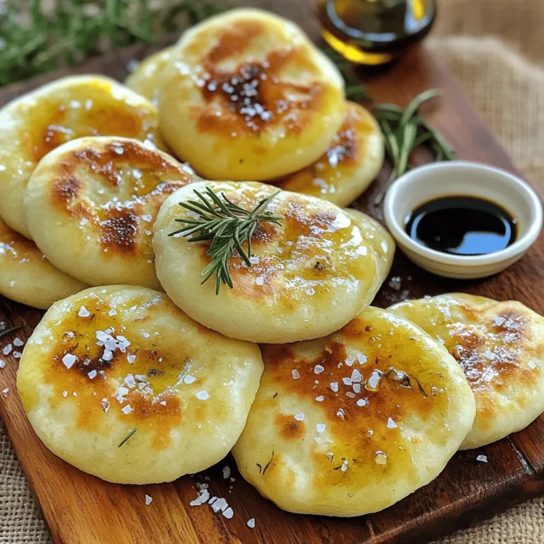 To make Skillet Turkish Bread, you need a few key ingredients. Here’s what you will need: - 3 cups all-purpose flour - 1 teaspoon salt - 1 tablespoon sugar - 2 teaspoons instant yeast - 1 cup warm water (about 110°F or 43°C) - 2 tablespoons olive oil (plus extra for cooking) - 1/4 cup Greek yogurt These ingredients work together to create a soft and tasty bread. The flour gives structure, while the yeast helps it rise. The sugar feeds the yeast, making it bubbly. The salt adds flavor, and the olive oil keeps it moist. Greek yogurt makes the bread tender and adds a slight tang. You can add extra ingredients to make your Skillet Turkish Bread even better: - 1 teaspoon sesame seeds (optional) - 1 teaspoon nigella seeds (optional) - 1 tablespoon fresh rosemary, chopped (optional) These toppings add a wonderful aroma and flavor. Sesame seeds give a nice crunch, and nigella seeds add a unique taste. Fresh rosemary brings in a fresh, herby note that pairs well with the bread. If you don’t have some ingredients, here are some easy swaps: - For all-purpose flour, you can use whole wheat flour for a healthier option. - If you lack Greek yogurt, sour cream or regular yogurt can work. - Instead of olive oil, you can use vegetable oil or melted butter. Using these substitutions won’t change the bread too much. You’ll still end up with a delicious loaf. This flexibility makes this recipe even more fun and accessible! Start with a large bowl. Add 3 cups of all-purpose flour. Then, add 1 teaspoon of salt. Next, mix in 1 tablespoon of sugar and 2 teaspoons of instant yeast. Use a whisk or spoon to mix well. This helps to blend all the dry ingredients. You want everything evenly combined for the best flavor. In a separate bowl, combine 1 cup of warm water and 2 tablespoons of olive oil. Make sure the water is warm, about 110°F. Gradually pour this mixture into the dry ingredients. Use a wooden spoon or your hands to mix. Once the mixture is combined, add 1/4 cup of Greek yogurt. Knead the dough on a floured surface for 5-7 minutes. This helps the dough become smooth and elastic. Place it in a greased bowl and cover with a damp cloth. Let it rise in a warm spot for about 1 hour. The dough should double in size. After the dough rises, punch it down to release the air. Divide it into four equal parts. Shape each part into a flat circle, about ½ inch thick. Heat a skillet over medium heat and add a bit of olive oil. Place one dough circle in the skillet. Cook for 3-4 minutes on each side. You want it golden brown and puffed up. Adjust the heat if needed to avoid burning. Repeat this with the other dough portions. Optionally, sprinkle sesame seeds, nigella seeds, or chopped rosemary while cooking. Once done, transfer the bread to a cooling rack. This stops it from getting soggy. If your dough feels too sticky, add a bit more flour. Start with a tablespoon. Mix well before adding more. If the dough is too dry, add warm water slowly. A little at a time works best. The goal is a smooth, elastic dough. It should not stick to your hands but still feel soft. To cook your bread evenly, use medium heat. Too high heat can burn the outside. Too low heat can leave the inside raw. Oil your skillet lightly to prevent sticking. Keep an eye on the bread as it cooks. Flip it when golden brown. This helps ensure it puffs up nicely. Try using a lid while cooking. This traps steam, which helps the bread puff up. You can also add herbs or seeds on top while cooking. They will stick and add flavor. Be creative! Experiment with different herbs, like thyme or dill. Each adds a unique taste to your bread. {{image_2}} You can easily add flavors to your Skillet Turkish Bread. Here are some fun ideas: - Herbs: Mix in fresh herbs like thyme or oregano. They add a nice touch. - Cheese: Sprinkle some feta or shredded mozzarella into the dough for a cheesy twist. - Spices: Add cumin or paprika to the dry mix for a hint of spice. - Onions: Sauté some onions and mix them into the dough for added flavor. These options change the taste and make every batch unique! Want a gluten-free version? No problem! Here’s how to adapt the recipe: - Flour: Replace all-purpose flour with a gluten-free blend. Look for one that works well for baking. - Xanthan Gum: Add 1 teaspoon of xanthan gum to help bind the dough. - Liquid: You might need a bit more water. Start with 1 cup and adjust as needed. This way, everyone can enjoy this tasty bread! Skillet Turkish Bread suits many settings. Here are some serving ideas: - Breakfast: Serve it warm with butter and jam for a delightful start to your day. - Lunch: Pair it with soups or salads for a filling meal. - Dinner: Use it as a side with grilled meats or veggies. - Snacks: Cut it into pieces and serve with dips like hummus or tzatziki. No matter the occasion, this bread brings joy to any table! To keep your skillet Turkish bread fresh, wrap it in a clean kitchen towel. Place it in a plastic bag or an airtight container. Store it at room temperature for up to two days. If your home is warm, it’s better to refrigerate it. This helps prevent mold. Just remember, refrigeration can make bread a bit dry. When you want to enjoy your bread again, reheating is key. Heat a skillet over low heat. Place the bread in the skillet for about one minute on each side. This helps restore warmth and softness. You can also use a microwave. Wrap the bread in a damp paper towel and heat for 10-15 seconds. But be careful. Microwaving too long can make it tough. If you want to save some for later, freezing is a great option. First, let the bread cool completely. Wrap each piece in plastic wrap. Then, place them in a freezer bag or airtight container. This way, they can stay fresh for up to three months. When you’re ready to eat, thaw the bread in the fridge overnight. Reheat it as mentioned earlier for the best taste. Making Skillet Turkish Bread takes about 1 hour and 15 minutes. This includes 15 minutes for prep and 1 hour for the dough to rise. The actual cooking takes just a few minutes per bread. You will enjoy warm, fresh bread in no time! Yes, you can use different types of flour. Whole wheat flour or bread flour works well. Each flour gives a unique taste and texture. Just remember that different flours may change how much water you need. Adjust the water based on the dough's feel. You can serve Skillet Turkish Bread with many things. It pairs nicely with olive oil and balsamic vinegar for dipping. You can also enjoy it with hummus or tzatziki. Try it with soups and salads for a complete meal. This bread adds a warm touch to any dish! You learned about the key ingredients for Skillet Turkish Bread and how to use them. I covered step-by-step instructions and shared tips to perfect your cooking. You can even try fun variations or adaptations, like gluten-free options. Lastly, I provided storage tips to keep your bread fresh. In the end, making this bread is simple and rewarding. Enjoy experimenting with flavors, and impress your friends with your skills!