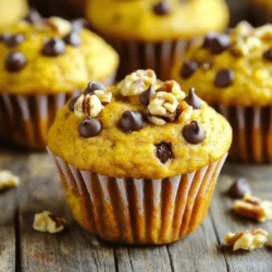 To make pumpkin protein muffins, you need a few simple ingredients. Here’s what you will need: - 1 cup canned pumpkin puree - 1/2 cup Greek yogurt - 1/4 cup honey or maple syrup - 2 large eggs - 1 cup almond flour - 1/2 cup rolled oats - 1/2 cup vanilla protein powder - 1 teaspoon baking powder - 1 teaspoon baking soda - 1 teaspoon pumpkin pie spice - 1/2 teaspoon salt - Optional mix-ins: walnuts or pecans, chocolate chips Each ingredient plays a key role. The pumpkin puree adds moisture and flavor. Greek yogurt keeps the muffins soft and adds protein. Honey or maple syrup gives natural sweetness. The eggs bind everything together. Almond flour and rolled oats provide a hearty texture. The protein powder boosts the muffins' nutrition. Baking powder and baking soda help them rise. Pumpkin pie spice brings warmth and fall flavors, while salt enhances taste. Feel free to get creative with mix-ins! Walnuts or chocolate chips can add crunch and sweetness. These muffins are not only healthy but also tasty. Enjoy making them your own! 1. Preheat your oven to 350°F (175°C). Line a muffin tin with paper liners or grease it lightly. 2. In a large bowl, mix the wet ingredients. Combine 1 cup of canned pumpkin puree, 1/2 cup of Greek yogurt, 1/4 cup of honey (or maple syrup), and 2 large eggs. Whisk until smooth. 3. In another bowl, mix the dry ingredients. Combine 1 cup of almond flour, 1/2 cup of rolled oats, 1/2 cup of vanilla protein powder, 1 teaspoon of baking powder, 1 teaspoon of baking soda, 1 teaspoon of pumpkin pie spice, and 1/2 teaspoon of salt. 1. Gradually add the dry mix to the wet mix. Stir gently until just combined. Avoid overmixing to keep muffins light. 2. If you want, fold in 1/2 cup of chopped walnuts or pecans and 1/4 cup of chocolate chips. 3. Divide the batter evenly among the muffin cups. Fill each cup about 2/3 full. 4. Bake in the preheated oven for 20-25 minutes. Check doneness by inserting a toothpick into the center. If it comes out clean, your muffins are done! 5. Let the muffins cool in the pan for a few minutes. Then, transfer them to a wire rack to cool completely. To make your pumpkin protein muffins more exciting, try changing the spices. Swap pumpkin pie spice for cinnamon, nutmeg, or ginger. Each spice brings a unique taste. You can also add a splash of vanilla extract. This simple addition makes every bite richer and more delightful. Avoid overmixing the batter. When you combine wet and dry ingredients, mix just until you see no flour. Overmixing can make your muffins tough. For moist muffins, use canned pumpkin puree and Greek yogurt. They add moisture without extra fat. To keep your muffins fresh, store them in an airtight container. This helps avoid drying out. Keep them at room temperature for up to three days. If you need to reheat, pop them in the microwave for 10-15 seconds. This warms them up and brings back their soft texture. {{image_2}} You can make simple swaps to boost health. First, try using whole wheat flour instead of almond flour. This change adds more fiber and nutrients. Whole wheat flour keeps the muffins moist and tasty. Next, consider using a sugar alternative. Replace honey or maple syrup with stevia or monk fruit. These options cut calories while keeping sweetness. You get the same great taste without the extra sugar. Mix-ins add excitement to your muffins. Chopped fruits like apples or pears work well. You can also try adding nuts like walnuts or pecans for crunch. These options give extra flavor and texture. Seasonal variations can keep things fresh. In fall, add dried cranberries or raisins. In summer, consider blueberries or fresh peaches. Each season brings new tastes to explore. For gluten-free muffins, swap whole wheat flour with almond or coconut flour. This makes them safe for those with gluten issues. Just remember to check labels for hidden gluten. For vegan options, replace eggs with flaxseed meal or applesauce. Greek yogurt can be swapped for coconut yogurt. These changes keep your muffins plant-based and just as delicious. Store your pumpkin protein muffins at room temperature for short-term use. They stay fresh for up to three days. If you want them to last longer, put them in the fridge. They stay good for about a week when chilled. Use airtight containers for the best results. A glass container with a lid works well. You can also use plastic wrap to cover them. Just make sure the muffins don’t touch each other to keep them from getting soggy. To freeze your muffins, let them cool completely first. Once cool, wrap each muffin tightly in plastic wrap. Then, place them in a freezer bag or an airtight container. This helps keep out air and moisture. For thawing, take a muffin out and leave it at room temperature. You can also heat it in the microwave for about 15 to 20 seconds. This way, it tastes fresh and warm when you’re ready to enjoy it. Can I use fresh pumpkin instead of canned? Yes, you can use fresh pumpkin. Just cook it until soft, then puree it smoothly. This adds a fresh taste and can make the muffins even better. How can I make these muffins lower in calories? You can lower the calories by reducing the honey or maple syrup. Use less sugar or a sugar substitute. You could also use less oil or yogurt. What are the best ways to customize this recipe? You can add your favorite nuts or seeds for crunch. Dried fruits like cranberries or raisins work well too. Try swapping the spices for your favorites, like adding more cinnamon. How long do these muffins last? These muffins stay fresh for about five days at room temperature. Store them in an airtight container. You can also refrigerate them to keep them longer. Can I replace Greek yogurt with another ingredient? Yes, you can use applesauce or mashed banana. These will keep the muffins moist but may change the flavor a bit. What's the best way to keep muffins moist? To keep muffins moist, do not overmix the batter. Bake them until just done, then cool them quickly. Adding yogurt or applesauce also helps keep them moist. In this post, we discussed a tasty muffin recipe using simple ingredients like pumpkin, yogurt, and oats. You learned how to mix wet and dry ingredients, bake them, and store them fresh. Remember, there are many ways to tweak this recipe for your taste. You can use different spices, add nuts, or try new flour options. These muffins are easy to make and perfect for any time of day. Enjoy baking these healthy treats and feel free to share your results!