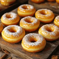 - 1 cup all-purpose flour - 1/2 cup granulated sugar - 1/2 teaspoon baking powder - 1/4 teaspoon baking soda - 1 teaspoon ground cinnamon - 1/2 teaspoon ground nutmeg - 1/4 teaspoon ground ginger - 1/4 teaspoon salt - 1/2 cup canned pumpkin puree - 2 large eggs - 1/4 cup milk - 1/4 cup vegetable oil - 1 teaspoon vanilla extract - Powdered sugar for dusting (optional) To make pumpkin spice baked donuts, you need a simple list of ingredients. Each one plays a key role. The flour gives structure, while sugar adds sweetness. Baking powder and baking soda help them rise. Spices like cinnamon, nutmeg, and ginger create that warm, cozy flavor we love. Canned pumpkin puree is the star of the show. It makes the donuts moist and flavorful. Eggs add richness, and milk helps blend everything. Vegetable oil keeps them tender, while vanilla extract brings out the sweetness. If you like a little extra, powdered sugar can add a nice touch on top. Gather these ingredients, and you’ll be ready to bake a tasty treat that fills your kitchen with the smell of fall. 1. Preheat your oven to 350°F (175°C). 2. Grease your donut pan or use a silicone mold. 3. In a large bowl, mix these dry ingredients: - 1 cup all-purpose flour - 1/2 cup granulated sugar - 1/2 teaspoon baking powder - 1/4 teaspoon baking soda - 1 teaspoon ground cinnamon - 1/2 teaspoon ground nutmeg - 1/4 teaspoon ground ginger - 1/4 teaspoon salt 4. In a separate bowl, combine these wet ingredients: - 1/2 cup canned pumpkin puree - 2 large eggs - 1/4 cup milk - 1/4 cup vegetable oil - 1 teaspoon vanilla extract 1. Pour the wet mixture into the bowl with dry ingredients. 2. Gently stir until just combined. 3. Avoid over-mixing to keep donuts light. 1. Use a piping bag or a zip-top bag with a snipped corner. 2. Fill the donut pan about two-thirds full. 3. Bake for 12 to 15 minutes. 4. Check if they are done with a toothpick. 5. If it comes out clean, they are ready! When you make pumpkin spice baked donuts, avoid over-mixing the batter. This keeps your donuts light and fluffy. Mix just until you see no dry flour. If you mix too much, your donuts may turn out dense. Using a piping bag helps when filling the donut pan. It keeps things neat and makes sure each donut is the same size. You can also use a zip-top bag with a corner cut off. This method is easy and keeps the batter from spilling. Once your donuts cool, think about adding toppings. A light dusting of powdered sugar gives them a sweet touch. You can also try a drizzle of maple glaze for extra flavor. Fresh whipped cream or cream cheese frosting pairs well too. For drinks, a warm cup of coffee works great. You can also enjoy them with chai tea or hot apple cider. These drinks enhance the warm spices in the donuts. If your donuts are too dry, try adding a bit more milk next time. This helps keep them moist. You can also reduce the baking time slightly. If the donuts are undercooked, bake them a bit longer. Check for doneness with a toothpick. If it comes out clean, they are ready. Always keep an eye on the time while they bake. {{image_2}} You can change the taste of your pumpkin spice baked donuts in fun ways. Adding chocolate chips gives a sweet twist. You can use semi-sweet or dark chocolate for a tasty surprise. Nuts like walnuts or pecans add crunch and flavor. Just fold them into your batter before baking. Try experimenting with spices too. Cinnamon is a must, but ginger and nutmeg bring warmth. You can add a bit of cloves for a spicy kick. Each spice adds its own charm, making your donuts unique. Glazes can transform your donuts from good to great. A maple glaze gives a sweet and rich flavor. Mix powdered sugar with maple syrup for a simple glaze. Drizzle it over warm donuts for the best taste. You can also choose between sugared and glazed. Sugared donuts are rolled in sugar after baking. Glazed donuts have a shiny topping that adds sweetness. Both options are delicious, so pick your favorite! If you have dietary needs, I have good news! You can make these donuts dairy-free. Use almond milk or oat milk instead of regular milk. For eggs, try using flax eggs or applesauce. Going gluten-free is easy too. Substitute all-purpose flour with almond flour or a gluten-free blend. These swaps keep the donuts tasty and light. Always check your ingredients for safe options. Now, everyone can enjoy these yummy treats! To keep your pumpkin spice baked donuts fresh, store them in an airtight container. This will help maintain their soft texture and flavor. If you plan to eat them within a few days, keep them at room temperature. For longer storage, refrigerate them. However, refrigeration can dry them out. Freezing is a great option if you want to keep them longer. Wrap each donut in plastic wrap, then place them in a freezer bag. They can last up to three months in the freezer. Just make sure to label the bag with the date. To reheat your donuts, the best method is to use a microwave. Heat them for about 10-15 seconds. This will warm them up without making them tough. If you prefer a crispier texture, try the oven. Preheat the oven to 350°F (175°C) and place the donuts on a baking sheet for about 5 minutes. Always check the donuts to ensure they are heated through. This way, you keep that delightful flavor and texture. Pumpkin spice baked donuts can stay fresh for up to 3 days at room temperature. If refrigerated, they last about a week. When frozen, they can maintain quality for three months. Watch for signs of spoilage. If the donuts have an off smell, or if you see mold, toss them out. Enjoy them while they are fresh for the best taste. To make pumpkin spice baked donuts, follow these steps: 1. Preheat your oven to 350°F (175°C). Grease your donut pan. 2. In a large bowl, mix flour, sugar, baking powder, baking soda, spices, and salt. 3. In another bowl, combine pumpkin puree, eggs, milk, oil, and vanilla until smooth. 4. Pour the wet mix into the dry mix. Stir gently to combine. 5. Fill each donut mold about two-thirds full with the batter. 6. Bake for 12-15 minutes. Check with a toothpick for doneness. 7. Cool in the pan for 5 minutes, then move to a wire rack. 8. Optionally, dust with powdered sugar for sweetness. Yes, you can use fresh pumpkin. To make fresh pumpkin puree: - Choose sugar pumpkins. They are sweeter and less watery. - Cut the pumpkin in half and scoop out the seeds. - Roast the halves face down on a baking sheet until soft. - Cool, then scoop out the flesh and blend until smooth. This puree can replace canned pumpkin in the recipe. Baked donuts stay fresh for about 3 days at room temperature. To store: - Place them in an airtight container. - You can refrigerate them for up to 5 days. - To extend freshness, freeze them for up to 3 months. Yes, you can bake without a donut pan. Here are some options: - Use a muffin tin. Fill each cup halfway with batter. - Shape the batter into rounds on a baking sheet. - Use silicone molds for easy removal. Adjust baking times as needed. Pumpkin spice baked donuts have some health benefits: - They contain pumpkin, which is high in fiber and vitamins. - Using less oil and sugar makes them a lighter treat. - They are baked, not fried, reducing extra fat. However, enjoy them in moderation as a treat. In this post, we explored how to make delicious pumpkin spice donuts. We covered the ingredients, step-by-step baking instructions, and tips for the best results. We also shared storage info, flavor variations, and common FAQs. Pumpkin spice donuts are easy to make and fun to enjoy. With a few simple steps, you can create a tasty treat for any occasion. Happy baking!