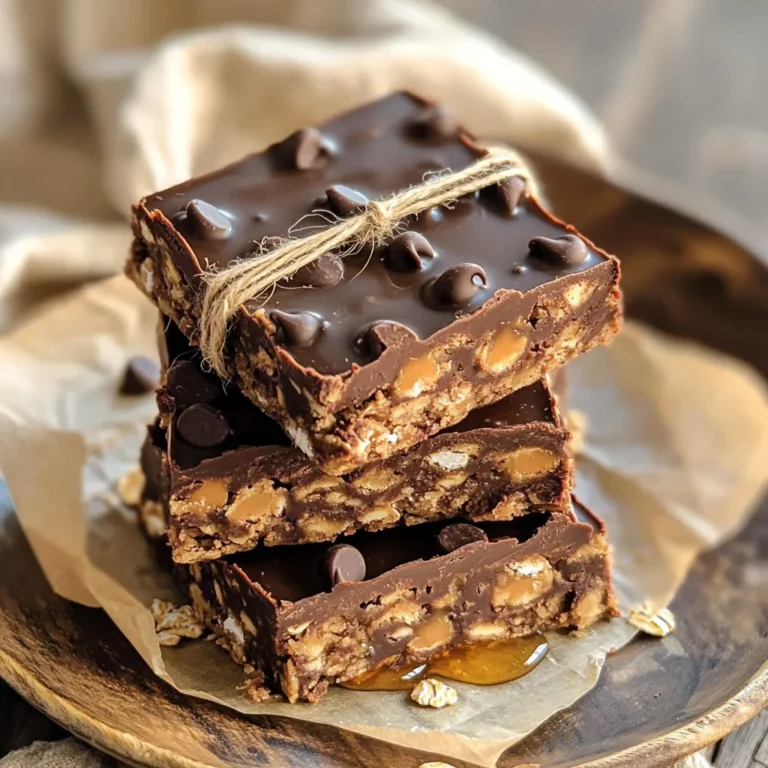 Here’s what you need to make these tasty bars: - 1 cup rolled oats - 1 cup natural peanut butter - 1/2 cup honey or maple syrup - 1/2 cup dark chocolate chips - 1/4 cup unsweetened cocoa powder - 1 teaspoon vanilla extract - Pinch of salt - Optional: 1/4 cup chopped nuts or seeds These ingredients blend well to create a chewy and sweet treat. Rolled oats add fiber and texture. Natural peanut butter gives a rich and nutty flavor. Honey or maple syrup provides the perfect sweetness to tie everything together. Dark chocolate chips add a delightful chocolatey bite, while cocoa powder deepens that flavor. A dash of vanilla and a pinch of salt enhance all the tastes. If you want a crunch, toss in some nuts or seeds. This mix of ingredients makes for a great snack or dessert. In a medium saucepan, add 1 cup of natural peanut butter and 1/2 cup of honey or maple syrup. Place the pan over low heat. Stir often until the mixture is smooth and well combined. This step helps blend the sweetener and peanut butter, making it easier to mix later. Take a large bowl and combine 1 cup of rolled oats, 1/4 cup of unsweetened cocoa powder, and 1/2 cup of dark chocolate chips. If you want, add 1/4 cup of chopped nuts or seeds for extra crunch. Mix these ingredients well to ensure even distribution of flavors. Pour the melted peanut butter mixture over the dry ingredients in the bowl. Stir gently until everything is well combined. You want each oat to be coated in that rich, chocolatey peanut butter mix. Once mixed, prepare an 8x8 inch baking dish by lining it with parchment paper. Press the mixture firmly into the dish. Use a spatula or your hands to compact it well. Now, place the baking dish in the refrigerator. Let it chill for at least 1 hour, or until the mixture is set. After it hardens, lift the bars out using the parchment paper. Cut them into squares or bars. Enjoy your tasty, no-bake chocolate peanut butter oat bars! To make sure your bars hold together well, use an even mix of wet and dry ingredients. When you melt the peanut butter and honey, stir them until smooth. This helps them blend well with the oats and cocoa. After mixing, press the mixture firmly into your baking dish. The tighter you pack it, the better the bars will hold once set. If your mixture feels too crumbly, add a splash more honey or peanut butter. Store your bars in an airtight container to keep them fresh. If you stack them, use parchment paper between layers. This prevents sticking and helps maintain their shape. Keep them in the refrigerator for up to two weeks. If you want them to last longer, consider freezing them. Just wrap each bar in plastic wrap and place them in a freezer bag. For a fun presentation, serve the bars chilled on a decorative plate. You can stack them or arrange them in a neat row. For a rustic touch, wrap individual bars in parchment paper and tie them with twine. This makes them look special and is great for gifts. You can also drizzle melted chocolate on top for extra flair. Enjoy them with a glass of cold milk or your favorite non-dairy drink! {{image_2}} You can change the taste of these bars by using different nut butters. Try almond, cashew, or sunflower seed butter for a twist. You can also add flavored extracts. A drop of almond or mint extract can add a fun touch. Experiment to find your favorite flavor. If you want a vegan version, swap honey for maple syrup. Use a nut-free butter if you have allergies. Sunflower seed butter is a great choice. For gluten-free needs, make sure your oats are certified gluten-free. These swaps keep everyone happy and safe. Mix-ins can bring more variety to your bars. Add chopped dried fruits like cranberries or apricots for sweetness. You can also toss in seeds like chia or flax. These extras boost nutrition and taste. Customize your bars to fit your mood or pantry! To keep your no-bake chocolate peanut butter oat bars fresh, use airtight containers. This step helps prevent moisture and air from ruining their texture. Place a layer of parchment paper between the bars if stacking them. This keeps them from sticking together. These bars last in the refrigerator for up to two weeks. Store them well to enjoy them for longer. Keep an eye on their freshness, and try to eat them before the two weeks are up for the best flavor. You can freeze these bars for later enjoyment. Cut them into squares before freezing. Wrap each bar in plastic wrap, then place them in a freezer-safe bag. This way, they stay fresh. When you're ready to enjoy, thaw them in the fridge for a few hours. They taste great even after freezing! Yes, you can use different sweeteners. If you don't have honey or maple syrup, try agave syrup. You can also use brown rice syrup or coconut nectar. Each option gives a unique taste. Keep in mind that the texture may change slightly. To cut neat squares, use a sharp knife. First, chill the bars well. Once set, lift them out using the parchment paper. Place them on a cutting board. Cut the bars with straight, even strokes. Wipe the knife with a damp cloth between cuts for cleaner edges. To make these bars healthier, consider using natural peanut butter without added sugar or oils. Swap honey for a low-calorie sweetener, like stevia or erythritol. You can add seeds like chia or flax for extra fiber. Use dark chocolate with a higher cocoa percentage to reduce sugar. You learned how to make tasty peanut butter bars with simple ingredients. We covered step-by-step instructions, helpful tips, and fun variations to try. These bars are easy to customize based on your taste and diet. Store them well for maximum freshness. Enjoy these treats as a snack or dessert. Make your own today and share them with friends and family. You’ll love how simple and delicious they are!