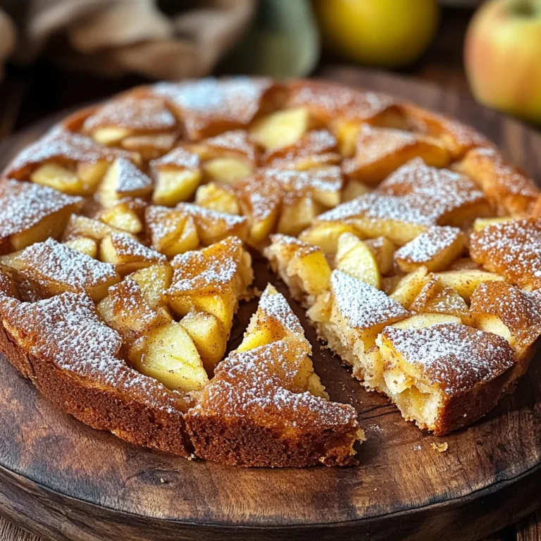 - 2 large apples, peeled and diced - 1 cup all-purpose flour - 1/2 cup sugar - 1/2 cup brown sugar - 1 tsp baking powder - 1/2 tsp baking soda - 1 tsp ground cinnamon - 1/4 tsp nutmeg - 1/4 tsp salt - 2 large eggs - 1/2 cup milk - 1/4 cup vegetable oil - 1 tsp vanilla extract - 1/4 cup powdered sugar (for dusting) When making this cake, I love using tart apples. They add a nice contrast to the sweet batter. You can choose Granny Smith or Honeycrisp apples for the best flavor. If you want to switch up the apples, pears work well too. They give a softer bite. For a gluten-free option, use almond flour or a gluten-free blend. If you need a vegan recipe, replace eggs with flax eggs. Use almond milk or oat milk instead of dairy milk. This way, everyone can enjoy a slice! 1. Preheat your oven to 350°F (175°C). Grease a 9-inch round cake pan. This helps the cake come out easily. 2. In a bowl, combine the diced apples with 1 tablespoon of sugar. Let them sit. This softens the apples and draws out moisture. 1. In a large bowl, whisk together the flour, sugar, brown sugar, baking powder, baking soda, ground cinnamon, nutmeg, and salt. Make sure everything mixes well for a tasty cake. 1. In another bowl, beat the two eggs. Then, add the milk, vegetable oil, and vanilla extract. Mix until smooth and combined. 2. Pour the wet mix into the dry mix. Fold gently until just combined. Be careful not to overmix; we want a soft cake. 3. Gently fold in the diced apples until they are evenly mixed in the batter. 1. Pour the batter into the prepared cake pan. Smooth the top with a spatula to make it even. 2. Bake in the preheated oven for 30-35 minutes. Check if it's done by inserting a toothpick into the center. It should come out clean. 1. Once baked, cool the cake in the pan for about 10 minutes. Then, transfer it to a wire rack to cool completely. 2. Before serving, dust the top with powdered sugar. This adds a nice touch and sweetness. Enjoy your warm cinnamon apple fritter cake! To get the best texture, avoid overmixing your batter. When you mix it too much, the cake can turn out tough. You want to gently fold the wet and dry ingredients together. Stop mixing as soon as you see no dry flour. Choosing the right apples is also key. I recommend using tart apples like Granny Smith. They add a nice contrast to the sweet cake. You can also try Honeycrisp for a sweeter taste. Adding more spices can really boost the flavor. Consider using a pinch of allspice or ginger for extra warmth. If you like a bit of heat, try adding a dash of cayenne. For toppings, think about a simple drizzle of caramel sauce. Whipped cream is another great choice. You can also sprinkle extra cinnamon sugar on top for a delightful finish. This cake pairs perfectly with vanilla ice cream. The warm cake and cold ice cream create a lovely contrast. You can also serve it with whipped cream for a lighter touch. To create a dessert platter, slice the cake into wedges. Add some fresh fruit, like berries or slices of apple. This makes for a beautiful and tasty presentation that everyone will love. {{image_2}} You can make this cake even better by adding nuts or raisins. Chopped walnuts or pecans add a nice crunch. Raisins bring a sweet chewiness that pairs well with the apples. You can mix in about half a cup of either. Another way to change the flavor is by using different spice blends. Try adding ginger or cardamom for a warm twist. You can also play with the amount of cinnamon. More cinnamon makes for a stronger flavor, while less makes it milder. This cake fits perfectly for fall-themed parties. The warm spices and apples feel cozy and festive. You can add a touch of pumpkin spice for a seasonal feel. For Halloween, add some colored sprinkles on top for fun. For holidays, consider adding a drizzle of caramel sauce. It adds sweetness and makes the cake feel special. You can also serve it with whipped cream or ice cream for a festive touch. If you want to make mini cakes or cupcakes, this recipe works great. Just adjust the baking time to 18-20 minutes for cupcakes. They are perfect for parties and easy to grab. Another fun idea is to create a layered cake version. Bake two or three cakes and stack them with frosting in between. Use cream cheese frosting or a simple glaze to make it shine. This layered style adds elegance to your dessert table. To keep your Warm Cinnamon Apple Fritter Cake fresh, store it in the fridge. Wrap it tightly in plastic wrap or foil. This method helps keep moisture in and prevents the cake from drying out. I recommend using an airtight container for the best results. This way, your cake stays fresh and tasty for days. If you want to save some cake for later, freezing is a great option. First, let the cake cool completely. Then, slice it into portions. Wrap each slice in plastic wrap and then place them in a freezer bag. This method keeps the cake safe from freezer burn. When you're ready to enjoy it, take out a slice. Let it thaw in the fridge overnight or at room temperature for a few hours. To reheat, pop it in the microwave for about 20-30 seconds. Understanding how long your cake lasts is key. When stored in the fridge, the cake can stay fresh for about 5 days. If you freeze it, the shelf life extends to about 3 months. Just remember, the sooner you eat it, the better the taste! I recommend using tart apples like Granny Smith or Honeycrisp. These apples add a nice balance to the sweetness of the cake. Their firm texture holds up well when baked, giving you a great bite in every slice. Yes, you can prepare the batter ahead of time. Mix the wet and dry ingredients but leave out the apples until ready to bake. This keeps the apples fresh. You can also bake the cake a day before and store it covered at room temperature. To check if the cake is done, insert a toothpick into the center. If it comes out clean or with a few crumbs, the cake is ready. The edges will also start to pull away from the pan, which is a good sign. This recipe is not gluten-free as it uses all-purpose flour. You can make it gluten-free by substituting with a 1:1 gluten-free flour blend. Just make sure the blend includes xanthan gum for best results. Yes, you can make some substitutions. For a dairy-free option, use almond or oat milk instead of regular milk. You can also replace eggs with flaxseed meal mixed with water for a vegan option. Just remember to adjust cooking times if necessary. This blog post covered everything you need for a great apple cake. We listed key ingredients and shared easy preparation steps. You learned tips to enhance flavor and texture while exploring fun variations. Storing your cake properly keeps it fresh and tasty. Remember, with simple swaps, this recipe fits many diets. Enjoy baking and savoring each bite of your delightful creation!