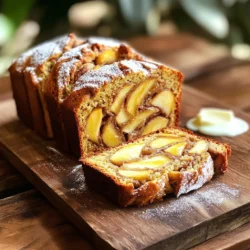 - 2 cups all-purpose flour - 1 teaspoon baking powder - 1/2 teaspoon baking soda - 1 teaspoon ground cinnamon - 1/4 teaspoon salt - 1/2 cup unsalted butter (softened) - 1 cup granulated sugar - 2 large eggs - 1 teaspoon vanilla extract - 1 cup buttermilk (or milk with vinegar) - 2 cups peeled and diced apples - 1/4 cup packed brown sugar - 2 teaspoons ground cinnamon (for swirl) Cinnamon swirl apple bread is a treat that feels like home. Each bite is soft and sweet. To make it, you need simple ingredients. Start with flour for the base. Baking powder and baking soda help it rise. Ground cinnamon gives it that warm flavor, while salt balances everything. For the wet mix, you'll use butter and sugar. Butter makes it rich, and sugar adds sweetness. Eggs give it structure. Don't forget vanilla extract for depth. Buttermilk keeps it moist and adds a slight tang. Then, the stars of the show: apples! Use two medium apples, peeled and diced. They add flavor and texture. Finally, for the swirl, mix brown sugar and cinnamon. This will create that beautiful ribbon of flavor throughout the bread. With these ingredients, you’re set to create a delightful loaf that everyone will love. - Preheat your oven to 350°F (175°C). - Grease a 9x5 inch loaf pan with butter or cooking spray. This helps the bread come out easily. - In a medium bowl, combine 2 cups of flour, 1 teaspoon of baking powder, and 1/2 teaspoon of baking soda. - Add 1 teaspoon of ground cinnamon and 1/4 teaspoon of salt. Mix these well with a whisk. - In a large bowl, cream together 1/2 cup of softened butter and 1 cup of granulated sugar. Beat until it looks light and fluffy. - Add 2 large eggs, one at a time. After each egg, mix well. Then, stir in 1 teaspoon of vanilla extract. - Gradually add the dry mixture to the wet mix. Alternate this with adding 1 cup of buttermilk. Start and end with the dry mix. - Gently fold in 2 cups of peeled and diced apples until they are mixed evenly in the batter. - In a small bowl, mix together 1/4 cup of brown sugar and 2 teaspoons of ground cinnamon. - Pour half of the batter into the prepared loaf pan. Sprinkle half of the cinnamon-sugar mix on top. Add the rest of the batter, then top with the last of the cinnamon-sugar. - Use a knife to gently swirl the cinnamon mix through the batter. Be careful not to fully combine them. - Place the loaf pan in the oven and bake for 50-60 minutes. - To check if it's done, insert a toothpick into the center. It should come out clean. If the top gets too brown, cover it loosely with aluminum foil. - Ensuring an accurate oven temperature: Always check your oven temperature with a thermometer. Sometimes, ovens run hot or cold. An accurate temperature helps the bread bake evenly. - Covering with foil to prevent over-browning: If the top of your bread darkens too fast, cover it loosely with aluminum foil. This shields the bread while it cooks through. - Alternatives to buttermilk: If you don’t have buttermilk, mix one cup of milk with one tablespoon of vinegar. Let it sit for five minutes. This creates a good substitute. - Using different types of apples: You can use many apple types. Try Granny Smith for tartness or Honeycrisp for sweetness. Choose your favorite for the best flavor. - Serving suggestions: Slice the bread warm and serve with butter. It tastes great fresh from the oven. You can also enjoy it with a cup of tea or coffee. - Dusting with powdered sugar: For a sweet look, dust the bread with powdered sugar before serving. This simple touch makes your bread look fancy and inviting. {{image_2}} You can make your cinnamon swirl apple bread even better by adding nuts. Walnuts or pecans work great. Just chop them up and mix them in with the apples. This adds a nice crunch and flavor to the bread. Use about half a cup of nuts for the best taste. Want to change the flavor? Try adding a bit of vanilla extract or some citrus zest. Orange or lemon zest brightens the bread. Just add a teaspoon of zest to the batter. This gives a fresh twist that you will love. If you need a gluten-free option, don’t worry! You can swap out the all-purpose flour for gluten-free flour. Look for a blend that works well for baking. You can also use almond flour or oat flour. Just keep in mind, it may change the texture a bit. To store your cinnamon swirl apple bread at room temperature, let it cool completely. Then, wrap it tightly in plastic wrap or foil. This keeps the bread moist. You can also place it in an airtight container. It will stay fresh for about 2 to 3 days. For long-term storage, freezing is the best option. Slice the bread first, then wrap each slice in plastic wrap. Place the wrapped slices in a freezer bag. Squeeze out the air to prevent freezer burn. The bread can last up to 3 months in the freezer. When you want to enjoy it, just thaw it overnight in the fridge. To warm up leftover bread, use the oven for the best results. Preheat your oven to 350°F (175°C). Place the slices on a baking sheet. Heat for about 10 minutes. This brings back the fresh-baked taste. You can also use a microwave. Heat each slice for about 15-20 seconds. This method is quick but may make the bread a bit softer. Enjoy your warm bread with a pat of butter! Cinnamon Swirl Apple Bread can last about 3 to 5 days at room temperature. Make sure to store it in an airtight container. This keeps the bread fresh and moist. If you want to keep it longer, consider freezing it. Yes, you can use other fruits! Pears or berries work well in this recipe. Just make sure to chop them into small pieces. This helps them mix well in the batter. Experimenting with different fruits adds new flavors. Absolutely! Cinnamon Swirl Apple Bread freezes well. Wrap it tightly in plastic wrap or foil. Then, place it in a freezer bag. It can stay fresh for up to 3 months. Thaw it overnight in the fridge for the best taste. For baking, I recommend using firm apples. Varieties like Granny Smith, Honeycrisp, or Fuji work great. They hold their shape and add a nice tartness to the bread. This balance of sweet and tart makes your bread even better. To check if your bread is done, insert a toothpick into the center. If it comes out clean, the bread is ready. If you see wet batter, let it bake a little longer. Also, the top should be golden brown. This article breaks down how to make Cinnamon Swirl Apple Bread. We covered the ingredients, step-by-step instructions, and tips for best results. I shared ideas on storage and variations to keep your baking fun. Baking is not just about following a recipe; it’s about making it your own. Enjoy creating this tasty treat and sharing it with others. You’ll love the warm smell and the delicious taste. Now, grab your ingredients and start baking!