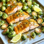 - 4 salmon fillets - 1 pound Brussels sprouts, trimmed and halved - 3 tablespoons honey - 2 tablespoons Dijon mustard The main stars of this dish are salmon and Brussels sprouts. Salmon provides a rich flavor and healthy fats. Brussels sprouts add a nice crunch and slight bitterness. - 1 tablespoon olive oil - 2 cloves garlic, minced - 1 teaspoon paprika - Salt and pepper to taste Seasoning brings everything together. Olive oil helps the sprouts roast well. Garlic adds depth and flavor. Paprika gives a hint of smokiness, while salt and pepper enhance all the tastes. - Lemon wedges Lemon wedges brighten each bite. The acidity cuts through the richness of the salmon. It gives the dish a fresh finish. 1. First, preheat your oven to 400°F (200°C). This step helps cook the salmon evenly. 2. Next, take 1 pound of Brussels sprouts. Trim the ends and cut them in half. This makes them cook better. 1. In a small bowl, add 3 tablespoons of honey, 2 tablespoons of Dijon mustard, and 2 minced garlic cloves. 2. Sprinkle in 1 teaspoon of paprika, along with salt and pepper to taste. 3. Whisk all these ingredients together until smooth. This mix will give flavor to the salmon. 1. On a large sheet pan lined with parchment paper, place the halved Brussels sprouts on one side. 2. Drizzle them with 1 tablespoon of olive oil, then season with salt and pepper. Toss them to coat well. 3. On the other side of the sheet pan, arrange the 4 salmon fillets. 4. Brush the honey mustard mixture generously over each salmon fillet. This will add a nice glaze as they bake. 1. Place the sheet pan in the preheated oven. Set the timer for 15-20 minutes. 2. Keep an eye on the salmon. It’s done when it flakes easily with a fork. The Brussels sprouts should be tender and golden. 3. Once cooked, remove the pan from the oven. Let it sit for a few minutes before serving. This helps the flavors settle. For the best salmon, aim for a cooking time of 15 to 20 minutes. The salmon should be opaque and flake easily with a fork when done. I suggest checking at 15 minutes to avoid overcooking. To get that nice caramelization, add olive oil and season well. Toss the halved Brussels sprouts with salt and pepper before cooking. If you want more flavor, try adding garlic powder or a splash of balsamic vinegar. When serving, place the salmon and Brussels sprouts on a large platter. You can drizzle some of the honey mustard sauce over the top. Add lemon wedges around the dish for a fresh touch. A sprinkle of fresh herbs, like parsley, can also brighten up the plate. {{image_2}} You can change the fish for variety. Try using trout or cod instead of salmon. Both options work well with honey mustard. For vegetables, consider green beans or carrots. These can add color and flavor to your dish. You can even mix in some sweet potatoes for a hearty twist. If you want a different taste, switch the sauce. A teriyaki glaze pairs nicely with salmon too. For spice lovers, add some cayenne or crushed red pepper to the marinade. You can also use a garlic herb blend for a fresh flavor. This recipe can fit many diets. To make it gluten-free, ensure your mustard is gluten-free. You can use maple syrup instead of honey for a low-sugar option. This keeps the dish sweet but healthy. Always check labels to avoid hidden gluten or sugars in sauces. After cooking, let the salmon and Brussels sprouts cool. Use airtight containers for storage. Glass containers work well, as they don't stain or hold odors. Place the leftovers in the fridge within two hours. They stay fresh for up to three days. To reheat, use an oven or a skillet. The oven keeps the salmon crispy. Preheat it to 350°F (175°C). Place the salmon and sprouts on a baking sheet. Heat for about 10 minutes. This helps keep moisture in. In a skillet, add a little olive oil. Heat on low, turning gently until warm. You can freeze cooked salmon if needed. Wrap it tightly in plastic wrap, then in foil. This helps prevent freezer burn. Freeze the salmon for up to three months. For Brussels sprouts, it's best to eat them fresh. If you must freeze, blanch them first. Thaw salmon overnight in the fridge for best results. Avoid thawing in the microwave, as it may dry out the fish. It takes about 15-20 minutes to bake salmon at 400°F. You should check the salmon after 15 minutes. It is done when it flakes easily with a fork. Cooking time may vary based on the thickness of the fillets. Thicker fillets may need more time. Yes, you can use frozen salmon. However, you should thaw it first for best results. You can thaw it in the fridge overnight or under cold running water. Once thawed, follow the same steps in the recipe. Honey mustard salmon pairs well with many sides. Here are some tasty options: - Quinoa or rice - Mashed potatoes - Roasted sweet potatoes - A fresh salad These sides complement the salmon's flavor and add variety to your meal. Yes, this dish is great for meal prep. It stores well in the fridge for up to four days. You can pack the salmon and Brussels sprouts in containers. Just reheat in the microwave when ready to eat. This saves time during busy weeks. This recipe is already dairy-free! It uses honey and Dijon mustard instead of dairy products. You can enjoy it without worry. Just check your Dijon mustard to ensure it is dairy-free, as some brands may vary. This recipe showcases the tasty combination of salmon and Brussels sprouts. You learned how to prepare, season, and bake these ingredients, ensuring a delicious meal. Remember to store leftovers properly so you can enjoy them later. Use my tips to adjust flavors and serve it nicely. With easy variations and clear steps, you can create a simple yet great dish. Trust your skills, and enjoy every delicious bite.