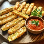 To make Air Fryer Parmesan Zucchini Fries, gather these items: - 2 medium zucchinis, cut into fry shapes - 1 cup breadcrumbs (panko or regular) - ½ cup grated Parmesan cheese - 1 teaspoon garlic powder - 1 teaspoon onion powder - ½ teaspoon paprika - Salt and pepper to taste - 2 large eggs, beaten - Cooking spray or olive oil for greasing You can swap items based on what you have. Use: - Zucchini: Yellow squash works well too. - Breadcrumbs: Crushed cornflakes or almond flour can be used for a crunch. - Parmesan cheese: Pecorino Romano adds a different flavor. - Eggs: Flaxseed meal mixed with water can act as a binder for a vegan option. - Spices: Try Italian seasoning or Cajun spice for a fun twist. Choose the best zucchini for your fries. Look for: - Firmness: Fresh zucchini should feel solid, not soft. - Skin: Look for shiny, smooth skin without blemishes. - Size: Pick medium-sized zucchinis for the best texture. Large ones may have seeds and water content. - Color: Bright green zucchinis indicate freshness. Select ones with a vibrant hue. These tips help ensure your Air Fryer Parmesan Zucchini Fries are tasty and crisp. Enjoy your cooking! Start with two medium zucchinis. Wash them well under cold water. Pat them dry with a towel. Cut each zucchini into fry shapes. Aim for even sizes to ensure they cook evenly. This shape helps them crisp up nicely. Next, gather your coating ingredients. In a shallow bowl, mix one cup of breadcrumbs with half a cup of grated Parmesan cheese. Add one teaspoon of garlic powder, one teaspoon of onion powder, and half a teaspoon of paprika. Season with salt and pepper to taste. In another bowl, beat two large eggs until smooth. Take a zucchini fry and dip it into the egg mixture. Let any extra egg drip off. Then, coat it with the breadcrumb mix. Press gently so the crumbs stick well. Repeat this for all the fries. Now, it’s time to air fry! Preheat your air fryer to 400°F (200°C). Place the coated zucchini fries in the air fryer basket in a single layer. Avoid crowding them, as this can hinder crispiness. If needed, fry in batches. Lightly spray the fries with cooking spray or drizzle a bit of olive oil on top. This will help them brown nicely. Cook for 8 to 10 minutes. Flip the fries halfway through for even cooking. Watch for a golden brown color to know they are done. After they cook, remove the fries and let them cool slightly. Enjoy your crispy, tasty snack! To get crispier zucchini fries, follow these steps: - Use Panko Breadcrumbs: They are lighter and create a crunchier texture. - Get the Zucchini Dry: Pat the cut zucchini with a paper towel. This helps remove moisture. - Spray Lightly: Use cooking spray or olive oil. It helps the crumbs stick and crisp up. - Avoid Overcrowding: Place fries in a single layer. This allows hot air to circulate evenly. - Flip Halfway: Turn fries during cooking for even browning and crispiness. Watch for these common mistakes: - Not Preheating the Air Fryer: Always preheat to ensure even cooking. - Skipping the Egg Wash: The egg helps the breadcrumbs stick well. Don't skip this step. - Using Large Pieces: Cut zucchini into thin, fry-like sizes for the best texture. - Ignoring Cooking Times: Keep an eye on your fries. Cooking too long can lead to burnt fries. Zucchini fries are versatile and pair well with many dips: - Marinara Sauce: A classic choice that complements the flavors. - Ranch Dressing: Offers a cool contrast to the warm fries. - Garlic Aioli: For a gourmet touch, try a garlic aioli dip. - Fresh Herbs: Sprinkle chopped parsley or basil for added freshness. - Cheese Sprinkles: Add a bit of extra Parmesan or feta on top before serving. {{image_2}} You can swap out Parmesan cheese for other types. Try using shredded mozzarella for a gooey texture. It melts beautifully and adds a rich flavor. You can also use pecorino Romano for a stronger taste. This cheese has a sharper note that pairs well with zucchini. Nutritional yeast is a great option for a dairy-free choice. It gives a cheesy flavor and is full of nutrients. Want to add some heat? Sprinkle some cayenne pepper or chili powder into your breadcrumb mix. This will give your fries a spicy kick. You can also mix in Italian herbs like oregano or basil. These herbs enhance the flavor and make your fries more aromatic. If you like a tangy touch, add lemon zest to the coating. The zest will brighten the dish and add freshness. If you need a gluten-free option, use gluten-free breadcrumbs. They work just as well as regular ones. You can also make your own using ground nuts or oats. Simply pulse them in a food processor until they reach a breadcrumb texture. Another choice is to use crushed rice cereal for added crunch. Just ensure that all your ingredients are gluten-free to keep your fries safe for those with gluten sensitivities. To keep your leftover zucchini fries fresh, place them in an airtight container. You can stack them but use parchment paper to separate layers. Store the container in the fridge. They will stay good for about three days. To reheat, use your air fryer for the best results. Preheat it to 350°F (175°C). Place the fries in a single layer. Heat them for about 5 minutes. This method helps regain their crispiness. You can also use a microwave, but this may make them a bit soft. If you want to freeze your zucchini fries, freeze them before cooking. Lay them out on a baking sheet in a single layer. Freeze for about an hour, then transfer to a freezer bag. This way, they won’t stick together. They can last up to three months. When ready, cook them from frozen, adding a few extra minutes to the cooking time. Yes, you can bake the zucchini fries in your oven. Preheat your oven to 425°F (220°C). Place the coated zucchini fries on a baking sheet lined with parchment paper. Bake for 20-25 minutes, flipping halfway. This gives you crispy fries, but they may not cook as fast as in an air fryer. The fries are done when they look golden brown and crispy. After 8-10 minutes in the air fryer, check for a nice crunch. If they need more time, air fry for 1-2 more minutes. Keep an eye on them to avoid burning. You can serve these fries with many tasty dips. Marinara sauce or ranch dressing works well. You can also try garlic aioli or a spicy dipping sauce for extra flavor. Add a side salad or some grilled chicken for a complete meal. This blog post covered how to make tasty air fryer zucchini fries. We looked at the key ingredients, including fresh zucchini and alternatives. I shared step-by-step instructions to prep and cook them perfectly. You learned tips for crispiness and common mistakes to avoid. In closing, these zucchini fries are easy to make and enjoy. Experiment with flavors and variations to suit your taste. You’ll have a delicious snack or side dish ready in no time.