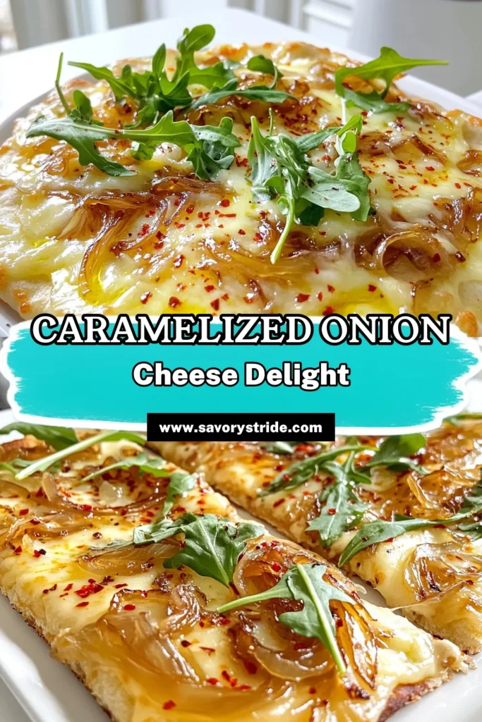 Indulge in the deliciousness of Caramelized Onion Gruyère Flatbread, an easy and mouthwatering dish perfect for sharing! Featuring golden, sweet onions, rich Gruyère cheese, and a hint of balsamic vinegar, this flatbread is a crowd-pleaser. Follow our simple steps to create this flavor-packed recipe that's great as an appetizer or a main dish. Click to explore the full recipe and make mealtime unforgettable! #FlatbreadRecipe #CheeseLovers #AppetizerIdeas #EasyCooking
