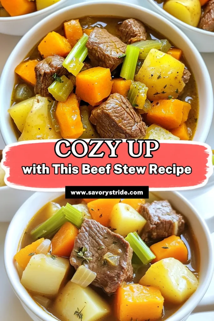Warm up your autumn evenings with this delightful Slow Cooker Harvest Beef Stew! Packed with tender beef, seasonal veggies like carrots and butternut squash, this hearty dish is perfect for family dinners. Just brown your beef, sauté some veggies, and let your slow cooker do the magic. Click through for the full recipe and discover how easy it is to create a comforting meal that everyone will love. #SlowCookerRecipes #BeefStew #FallRecipes #ComfortFood