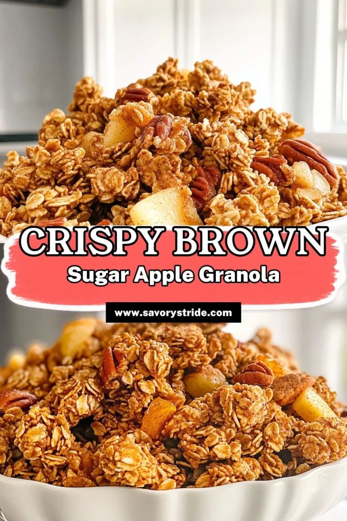 Indulge in the delicious crunch of Brown Sugar Apple Pecan Granola Clusters! This easy recipe combines rolled oats, sweet brown sugar, and nutty pecans for a perfect snack or breakfast. With simple steps and wholesome ingredients, you can enjoy homemade granola that will satisfy your cravings. Don’t miss out! Click to explore the full recipe and start making your own tasty clusters today! #GranolaRecipes #HealthySnacks #BreakfastIdeas #HomemadeGranola