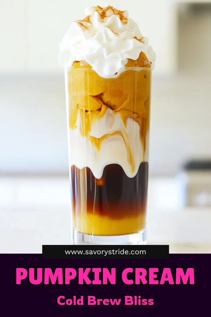 Indulge in the cozy flavors of fall with this Copycat Pumpkin Cream Cold Brew! Learn how to whip up this delicious drink in just 10 minutes using cold brew coffee, pumpkin puree, and a touch of maple syrup. Perfect for coffee lovers seeking a seasonal treat, this recipe is simple yet satisfying. Ready to impress your taste buds? Click to explore the full recipe and enjoy your homemade delight today! #PumpkinSpice #FallDrinks #CoffeeLovers #HomemadeDelight
