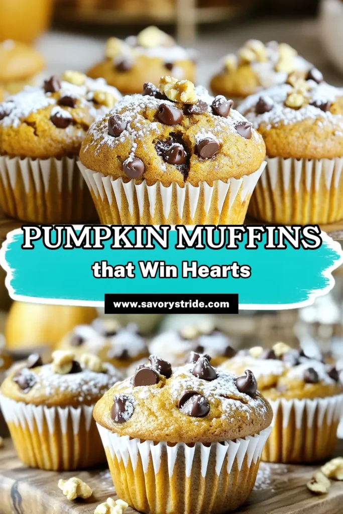 Indulge in the delightful flavors of Bakery-Style Pumpkin Chocolate Chip Muffins, perfect for any fall day! With a blend of pumpkin puree, chocolate chips, and a hint of warmth from cinnamon and nutmeg, these muffins are a cozy treat. Ready in just 35 minutes, they make a fantastic snack or breakfast. Click through for the full recipe and tips to impress your guests! #PumpkinMuffins #FallBaking #ChocolateChips #BakingRecipes
