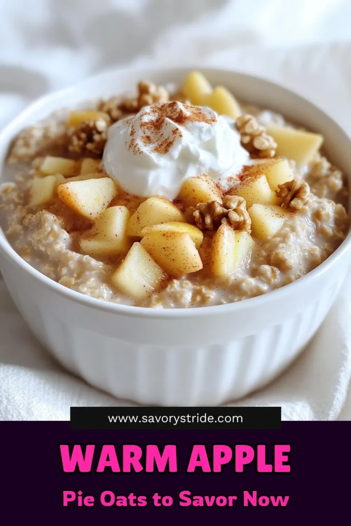 Start your day with a delightful twist on breakfast: Warm Apple Pie Overnight Oats! This effortless recipe combines rolled oats, fresh apples, and cozy spices for a heartwarming meal you can prep in just 10 minutes. Perfect for busy mornings, these oats soak overnight to ensure a creamy texture. Click to discover the full recipe and enjoy a taste of fall any time! #OvernightOats #HealthyBreakfast #ApplePie #QuickRecipes
