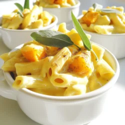 For this One-Pot Creamy Butternut Squash Pasta, you will need: - 12 oz pasta (penne or fusilli works well) - 2 cups butternut squash, peeled and diced - 1 medium onion, diced - 3 cloves garlic, minced - 1 cup vegetable broth - 1 cup heavy cream or coconut milk for a dairy-free option - 1/2 teaspoon nutmeg - 1/2 teaspoon cinnamon - Salt and pepper to taste - 1/3 cup grated Parmesan cheese (or nutritional yeast for a vegan option) - Fresh sage leaves, for garnish - Olive oil for sautéing You can easily adapt this recipe to fit your needs: - Pasta: Use gluten-free pasta for a gluten-free option. - Cream: Swap heavy cream for coconut milk for a dairy-free version. - Cheese: Use nutritional yeast instead of Parmesan for a vegan dish. - Broth: Opt for low-sodium vegetable broth if you want to control salt. These simple changes let everyone enjoy this creamy dish! To make this dish, gather these tools: - A large pot for cooking - A potato masher or fork for mashing - A cutting board and knife for chopping - Measuring cups and spoons for accuracy - A stirring spoon for mixing Having these tools ready will make your cooking smooth and enjoyable! Start by gathering all your ingredients. Measure out 12 ounces of pasta, two cups of diced butternut squash, one medium onion, and three cloves of garlic. You will also need one cup of vegetable broth, one cup of heavy cream or coconut milk, and spices like nutmeg and cinnamon. Don’t forget salt and pepper, Parmesan cheese, fresh sage, and olive oil. 1. Heat two tablespoons of olive oil in a large pot over medium heat. 2. Add the diced onion and cook it until it turns soft, about five minutes. 3. Next, stir in the minced garlic. Cook it for one to two minutes until you smell its rich aroma. 4. Add the butternut squash and vegetable broth to the pot. Season with salt, pepper, nutmeg, and cinnamon. Bring it all to a simmer. 5. Cover the pot and let it cook for 10 to 15 minutes. The squash should become tender. 6. Once soft, use a potato masher or fork to mash some squash. This gives a creamy texture while keeping some chunks intact. 7. Stir in the uncooked pasta and heavy cream (or coconut milk). Make sure there’s enough liquid to cook the pasta. If needed, add a bit more broth or water. 8. Cover the pot and simmer for 10 to 12 minutes. Stir it occasionally until the pasta is al dente and the sauce thickens. 9. Finally, stir in the grated Parmesan cheese (or nutritional yeast). Mix until melted, and adjust seasoning as needed. Serve your dish hot. Garnish with fresh sage leaves for a lovely touch. You can add a sprinkle of extra Parmesan cheese and a drizzle of olive oil for a final flourish. Enjoy it in shallow bowls and pair it with a simple green salad for a complete meal! To get that perfect creamy texture, mash some of the cooked butternut squash. Use a potato masher or a fork to create smoothness. Leave some chunks for a nice bite. Adding heavy cream or coconut milk also makes it rich. Always check if there's enough liquid when you add the pasta. If it seems dry, add a bit more broth or water. This keeps everything luscious and creamy. Want to change the taste? Play with spices! Nutmeg and cinnamon add warmth. If you want more heat, add red pepper flakes. Fresh herbs like thyme or rosemary can also change the profile. Taste as you go, and don't be afraid to adjust salt and pepper. A splash of lemon juice at the end brightens the dish, making it even better. Many cooks overlook the importance of timing. Don't skip mashing the squash; it makes the dish creamy. Also, don’t add too much pasta too soon. Ensure you have enough liquid for cooking. Lastly, taste your dish before serving. Adjusting flavors at the end can elevate your meal. This simple step can turn a good dish into a great one. {{image_2}} You can easily add proteins to One-Pot Creamy Butternut Squash Pasta. Chicken, shrimp, or sausage all work well. For chicken, use diced breast and add it with the onion. Shrimp cooks fast; add it in the last few minutes. If you want sausage, brown it first before adding onion. This boosts flavor and adds heartiness. To make this dish vegan, swap heavy cream for coconut milk. Use nutritional yeast instead of Parmesan cheese for a cheesy flavor. You can also add plant-based proteins like chickpeas or lentils. This makes the meal filling and rich in nutrients. You can adjust ingredients based on the season. In fall, add roasted Brussels sprouts or kale for extra greens. In winter, try adding spinach or kale for a pop of color. In spring, fresh asparagus adds crunch and flavor. Feel free to mix seasonal veggies to keep things fresh and exciting. To keep your One-Pot Creamy Butternut Squash Pasta fresh, store it in the fridge. Use an airtight container for best results. It will stay good for up to three days. When you store leftovers, try to cool the pasta before sealing it. This helps keep the texture nice. When you want to enjoy your leftovers, reheat them gently. Use the stove or microwave. If using the stove, add a splash of water or broth to prevent sticking. Heat on low to keep the creaminess. Stir often for even warming. In the microwave, cover the bowl but leave a small gap for steam to escape. If you want to keep the pasta longer, freezing is a great option. First, let it cool completely. Then, place it in a freezer-safe container. It can last up to three months in the freezer. To thaw, move it to the fridge overnight. Reheat it gently as described above. This way, you can enjoy a warm, creamy meal anytime! To make this dish gluten-free, choose gluten-free pasta. Look for options made from rice, corn, or quinoa. These pastas cook well in the same way. Just follow the cooking time on the package. You can also check labels to ensure no gluten is present in other ingredients, like broth or cream. Yes, you can use different types of pasta! Penne or fusilli works well, but feel free to try rotini, farfalle, or even gluten-free pasta. Each type will give a slightly different texture and shape, but all will taste great with the creamy sauce. If you want a dairy-free option, use coconut milk instead of heavy cream. It adds a nice creaminess. Other options include cashew cream or soy milk mixed with a bit of cornstarch. Each gives a unique flavor and helps keep the dish rich and tasty. Add more herbs or spices to enhance the flavor. Fresh herbs like thyme or rosemary work nicely. You can also sprinkle in red pepper flakes for a bit of heat. Adjust spices like nutmeg or cinnamon to get the flavor just right for your taste. Absolutely! You can add cooked chicken, shrimp, or chickpeas for protein. Simply mix it in when you add the pasta. For a vegetarian option, try adding tofu or tempeh. This makes the dish more filling and adds extra nutrition. Store leftovers in an airtight container in the fridge. It keeps well for up to three days. Make sure to let it cool before sealing to avoid condensation. When ready to eat, reheat in a pot over low heat, adding a splash of broth or water if it seems dry. Yes, you can freeze this dish! Allow it to cool completely, then place it in a freezer-safe container. It can last for up to three months. To reheat, thaw overnight in the fridge and then warm gently on the stove. Add a bit of liquid if needed to restore creaminess. This article covered key ingredients and tools for your dish. I shared step-by-step cooking instructions to make the process easy. We discussed tips for the creamiest texture and how to avoid common mistakes. I also provided ways to add proteins and seasonal flavors. Finally, we explored how to store and reheat your dish safely. With these details, you can create a meal that fits your needs and tastes. Remember, cooking is about sharing joy and making lasting memories. Enjoy your culinary adventure!