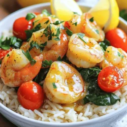 - 1 lb large shrimp, peeled and deveined - 4 tablespoons unsalted butter - 4 cloves garlic, minced These main ingredients create the heart of the dish. The shrimp provide protein and texture. The butter adds richness, while the garlic brings a strong, savory flavor. - 1 teaspoon smoked paprika - 1 teaspoon lemon zest - Salt and pepper to taste Smoked paprika gives a warm, smoky taste. Lemon zest adds brightness and a fresh note. Salt and pepper will help balance the flavors. Adjust these seasonings to fit your taste. - 2 cups cooked jasmine rice - 1 cup cherry tomatoes, halved - 1 cup baby spinach The jasmine rice serves as a soft base for the shrimp. Cherry tomatoes add sweetness and color. Baby spinach wilts quickly, providing a healthy green touch. Together, they round out the meal perfectly. How to melt the butter Start by placing a large skillet on medium heat. Add four tablespoons of unsalted butter to the pan. Let the butter melt slowly. You want it to foam a bit but not brown. This keeps the flavor light and fresh. Sautéing the garlic Once the butter is melted, add four cloves of minced garlic. Stir the garlic in the butter for about one minute. You want to smell the garlic but be careful not to let it burn. Burnt garlic can ruin the dish. Adding spices Next, stir in a teaspoon of smoked paprika and a teaspoon of lemon zest. Sprinkle in salt and pepper to taste. These ingredients add depth and brightness to your shrimp. Mixing them well with the garlic and butter is key. Cooking time tips Now, add the shrimp to the skillet. Cook the shrimp for two to three minutes on each side. Watch closely as they turn pink and opaque. This tells you they are done. Overcooking will make them tough, so stay alert! Incorporating cherry tomatoes After the shrimp is cooked, toss in one cup of halved cherry tomatoes. Stir them gently into the mix. The heat will soften them just a bit and bring out their sweet flavor. Adding spinach Finally, add one cup of baby spinach. Stir until the spinach wilts, which takes about one to two minutes. This not only adds color but also boosts the nutrition of your meal. Your shrimp bowl is almost ready! To make sure your shrimp cooks just right, watch the color. Cook it until it turns pink and opaque. This takes about 2-3 minutes on each side. If you overcook shrimp, it gets tough. To prevent burnt garlic, keep the heat low. Saute the garlic for just about one minute. Stir it often to avoid burning. If it burns, it will taste bitter. For garnishes, fresh parsley works well. It adds a nice pop of color and flavor. Lemon wedges are also great for an extra zing. Pair your shrimp bowl with a side salad or some crusty bread. Cooked jasmine rice makes a perfect base for this dish. You can add spices for a kick. Try red pepper flakes or cayenne for heat. If you want variety, switch up the veggies. Bell peppers or zucchini add nice texture and taste. You can even use quinoa instead of rice for a healthy twist. {{image_2}} You can swap shrimp for other seafood. Try scallops or crab for a twist. These options work well with garlic butter. You can also use fish like salmon. Each type brings its own taste. Rice is another area for swaps. You can use brown rice or quinoa instead of jasmine rice. Both add different textures and flavors. For a low-carb option, try cauliflower rice. It holds the garlic butter sauce well. For an Asian-inspired twist, add soy sauce or ginger. These ingredients enhance the dish's depth. You can also mix in sesame oil for a nutty note. This change gives a fresh taste to your bowls. If you love spice, try adding red pepper flakes. A pinch can elevate the heat level. You can also add sriracha for a bold kick. This creates a fun, zesty flavor that can surprise your taste buds. To make this dish gluten-free, use tamari instead of soy sauce. This swap keeps the flavor while being safe for gluten-free diets. Always check your labels to ensure safety. For vegan or vegetarian options, replace shrimp with tofu or chickpeas. You can sauté the tofu until golden for a nice texture. Use vegan butter to keep the richness without dairy. This way, you maintain the essence of the dish while making it plant-based. For storing leftovers, use an airtight container. Glass or plastic works well. Make sure the shrimp is cool before sealing. In the refrigerator, shrimp bowls will last for up to three days. Always check for any off smells before eating leftover shrimp. To reheat the shrimp, the stove is best. Heat a skillet over medium heat and add a bit of butter. Place the shrimp in the skillet and warm for a few minutes, stirring gently. The microwave is faster but may make the shrimp chewy. If you use the microwave, heat in short bursts and check often. Yes, you can freeze shrimp dishes. However, shrimp can lose texture when frozen. To freeze, place the shrimp bowls in a freezer-safe container. Label with the date and use within three months. To thaw, place the container in the fridge overnight. You can also use cold water to speed up thawing if you're in a hurry. For this recipe, large shrimp work best. Fresh shrimp has a great taste. However, frozen shrimp is also good and often easier to find. Just make sure to thaw it before cooking. When choosing shrimp, consider the size. Large shrimp gives a nice bite. If you use smaller shrimp, cook them for less time. This ensures they do not overcook and turn rubbery. Yes, you can make this dish ahead of time. Garlic butter shrimp can be prepped for meal prep. Cook the shrimp, but do not add the tomatoes and spinach until serving. To keep it fresh, store the shrimp in an airtight container. It lasts in the fridge for about two days. When you’re ready to eat, heat it up and add the fresh veggies. Garlic butter shrimp pairs well with many side dishes. You can serve it over jasmine rice, which soaks up the flavors. You might also like to add some cherry tomatoes and baby spinach for more color and taste. A fresh salad with greens can brighten the meal. Roasted or steamed vegetables are great, too. They bring a nice balance to the dish. This blog post covered everything you need for a tasty garlic butter shrimp dish. We explored the key ingredients, from shrimp to spices, and learned how to cook them perfectly. Each step is crucial for a great meal. Remember to try out variations, adjust flavors, and store leftovers wisely. Cooking is all about fun and creativity. Enjoy making this dish your own and impress your friends and family with your cooking skills.