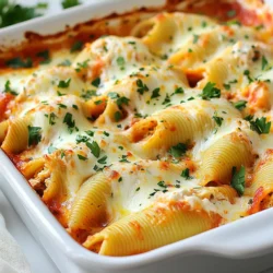 To make Cajun Chicken Stuffed Shells, you need fresh and tasty ingredients. Here’s what you need: - 20 large pasta shells - 2 cups cooked chicken, shredded - 1 cup ricotta cheese - 1 cup shredded mozzarella cheese, divided - 1/2 cup grated Parmesan cheese - 1 tablespoon Cajun seasoning - 1/2 teaspoon garlic powder - 1/2 teaspoon onion powder - 1 cup marinara sauce - 1/2 cup diced green bell pepper - 1/2 cup diced onion - 1 tablespoon olive oil - Salt and pepper to taste - Fresh parsley, chopped (for garnish) Each ingredient adds a special touch. The large pasta shells hold the flavorful filling. The shredded chicken gives protein and texture. Ricotta cheese makes it creamy, while mozzarella melts beautifully on top. Cajun seasoning brings a bold taste. Fresh veggies like bell pepper and onion add crunch and color. Finally, the marinara sauce ties everything together. You can feel good knowing everything works in harmony to create a delicious meal. {{ingredient_image_1}} Set your oven to 375°F (190°C). This step warms the oven for baking. Preheating ensures even cooking. Boil a large pot of salted water. Add the pasta shells and cook until al dente. Check the package for timing. Drain the shells and let them cool a bit. This helps avoid burns when you stuff them. In a skillet, heat one tablespoon of olive oil over medium heat. Add the diced green bell pepper and onion. Sauté for about five minutes. You want them soft but not mushy. Remove the skillet from heat once done. In a large bowl, combine these items: - 2 cups shredded chicken - 1 cup ricotta cheese - Half of the 1 cup mozzarella cheese - 1/2 cup grated Parmesan cheese - 1 tablespoon Cajun seasoning - 1/2 teaspoon garlic powder - 1/2 teaspoon onion powder - The sautéed bell pepper and onion Mix well. Taste and add salt and pepper as needed. This mix brings all the flavors together. Take each pasta shell and fill it with your chicken mixture. Place the filled shells seam-side up in a greased 9x13 inch baking dish. Make sure each shell has enough filling. Pour 1 cup of marinara sauce over the shells. Ensure all shells are covered. Then sprinkle the remaining mozzarella cheese on top. This adds a nice cheesy layer. Cover the dish with foil. Bake for 20 minutes. After that, remove the foil and bake for another 10 minutes. Look for bubbly and golden cheese. This means they are ready! Let your dish cool for a few minutes before serving. To finish, sprinkle chopped fresh parsley on top. This adds a splash of color and flavor. Enjoy your Cajun Chicken Stuffed Shells! Cooking pasta shells right makes a big difference. Start with a large pot of salted water. Bring the water to a boil before adding the shells. Follow the package instructions closely. Aim for al dente, which means the shells should be firm but not hard. Overcooked shells can break when you stuff them. Drain them gently and let them cool a bit before you fill them. Cajun seasoning is the star of this dish. It gives the stuffed shells a bold flavor. You can use store-bought Cajun seasoning. However, you can also make your own. Mix paprika, cayenne, garlic powder, and black pepper for a fresh taste. Adjust the spice level to your liking. If you want more heat, add a bit more cayenne. Don't forget to mix this seasoning well into your filling. This ensures every bite is packed with that delicious Cajun kick. Cheese plays a key role in making your stuffed shells creamy. I recommend using ricotta cheese for its smooth texture. It pairs well with shredded mozzarella too. Mozzarella adds that stretchy, gooey quality that everyone loves. For an extra layer of flavor, sprinkle in some grated Parmesan. It adds a nice, salty touch. Make sure to mix all cheeses together well with the chicken for the best results. This creates a rich filling that melts in your mouth. Pro Tips Use Fresh Herbs: Adding fresh herbs like basil or thyme can elevate the flavor profile of your stuffed shells. Customize Your Cheese: Feel free to mix different types of cheese, such as goat cheese or feta, for a unique twist. Make It Ahead: You can prepare the stuffed shells a day in advance. Just cover them tightly and refrigerate until ready to bake. Spice Level Control: Adjust the amount of Cajun seasoning according to your preference for heat; add more for a spicier dish. {{image_2}} You can easily make a vegetarian version of Cajun Chicken Stuffed Shells. Just swap the chicken for a mix of vegetables. I recommend using spinach, mushrooms, and zucchini. Sauté them in olive oil until soft. Add ricotta cheese and some Cajun seasoning for flavor. This way, you still get that tasty Cajun kick without the meat. Want more heat? Make spicy Cajun Chicken Stuffed Shells by adding more Cajun seasoning. You can also mix in some chopped jalapeños or crushed red pepper flakes. This will give your dish a nice kick. Adjust the spice level to match your taste. Just remember, a little goes a long way! If you want to change up the sauce, try Alfredo or pesto. Alfredo sauce adds creaminess and richness. It works well with the stuffed shells. Pesto, on the other hand, gives a fresh, herbal flavor. It complements the Cajun spices nicely. Feel free to switch it up based on what you have at home. You can store leftover Cajun Chicken Stuffed Shells in the fridge. Place them in an airtight container. They stay fresh for about 3 to 5 days. Make sure to let them cool before sealing. This helps avoid extra moisture. Want to save some for later? You can freeze these stuffed shells. First, let them cool completely. Then, place the shells in a freezer-safe container. You can also wrap them tightly in plastic wrap. They last up to 3 months in the freezer. Just remember to label the container. To enjoy your stuffed shells again, you can reheat them easily. If you stored them in the fridge, just place them in the oven. Preheat the oven to 350°F (175°C). Bake for about 20 minutes until hot. If frozen, thaw them overnight in the fridge first. Then, bake as directed. You can also use a microwave for quick reheating. Just heat in short bursts to avoid hot spots. To make Cajun Chicken Stuffed Shells from scratch, start with the pasta. Boil 20 large pasta shells in salted water until tender but firm. In a skillet, heat olive oil, then sauté 1/2 cup each of diced bell pepper and onion for about 5 minutes. In a bowl, mix 2 cups of shredded chicken, 1 cup of ricotta, 1/2 cup of Parmesan, and half of 1 cup of mozzarella. Add the sautéed veggies and season with 1 tablespoon of Cajun seasoning, garlic powder, and onion powder. Stuff each shell with this mix. Place the shells in a greased baking dish. Pour 1 cup of marinara sauce and sprinkle the remaining cheese on top. Cover with foil and bake at 375°F for 20 minutes. Remove foil and bake for another 10 minutes until golden. Yes, you can use different kinds of cheese. Mozzarella gives a nice stretch. Fontina or gouda adds a rich taste. You might also try cheddar for a sharper flavor. Just remember, each cheese will change the taste and texture a bit. Mixing cheeses can add depth to the dish. Be creative and use what you love! Cajun Chicken Stuffed Shells pair well with a simple salad. A fresh green salad with vinaigrette is a great choice. You can also serve garlic bread for a nice crunch. Roasted vegetables or steamed broccoli add healthy color and flavor. If you want something light, try a side of coleslaw. These sides balance the rich flavors of the stuffed shells. Cajun Chicken Stuffed Shells bring together great flavors and textures. You’ve seen the key ingredients and the simple steps to make this dish. Remember to cook the pasta just right and mix the filling well. There are tips for adding more flavor and making it your own. Try the vegetarian version or experiment with different sauces. No matter how you choose to serve it, this meal is sure to impress. Enjoy making and sharing this delicious recipe!