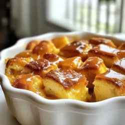 For this delightful dish, you'll need: - 6 cups of day-old brioche or challah, cubed - 4 large eggs - 2 cups whole milk - 1 cup heavy cream - 1 cup granulated sugar - 1/2 cup brown sugar, packed - 1 teaspoon vanilla extract - 1 teaspoon ground cinnamon - 1/2 teaspoon nutmeg - 1/4 teaspoon salt - 1/2 cup whiskey (use apple cider if you want it non-alcoholic) - 2 tablespoons butter, for greasing the baking dish These ingredients create a rich and creamy base that brings the bread pudding to life. For the perfect topping, gather the following: - 1 cup granulated sugar - 1/4 cup water - 1/2 cup heavy cream - 1/4 cup whiskey (or apple cider for a non-alcoholic twist) - 2 tablespoons unsalted butter - A pinch of sea salt This sauce adds a sweet and salty note that enhances the pudding's flavors. The bread you use can make a big difference in your pudding. Here are some tips: - Day-Old Bread: Use bread that is a day old. It soaks up the custard better. - Richness: Brioche and challah are great choices. They add a soft, rich texture. - No Fresh Bread: Avoid fresh bread. It tends to get mushy and does not absorb well. Choosing the right bread sets the stage for a perfect boozy bread pudding. {{ingredient_image_1}} Start by preheating your oven to 350°F (175°C). Grab a 9x13 inch baking dish and grease it with butter. This helps the pudding come out easily. Now, take the day-old brioche or challah and cut it into cubes, about one-inch in size. Place the cubes in a large bowl. Pour in the whiskey and toss to coat every piece. Let it soak for about 15 minutes. Stir it occasionally to make sure all bread gets that tasty flavor. In another bowl, whisk together the eggs, whole milk, heavy cream, granulated sugar, brown sugar, vanilla extract, ground cinnamon, nutmeg, and salt. Mix until everything is well combined. This custard mixture is what gives your bread pudding its rich taste. Once the bread has soaked, pour the custard over the bread cubes. Use a spatula to gently fold the mixture. Be careful not to mash the bread. You want all the bread to soak up the custard. Now it’s time to bake! Transfer your mixture to the greased baking dish. Spread it out evenly. Place it in the preheated oven and bake for 40 to 45 minutes. The top should turn a beautiful golden brown. To check if it’s done, insert a toothpick into the center. If it comes out clean, your pudding is ready. While it bakes, your kitchen will fill with amazing smells! While the bread pudding bakes, you can make the whiskey caramel sauce. In a medium saucepan, combine granulated sugar and water. Heat it on medium and stir gently until the sugar dissolves. Stop stirring and let it boil. Watch it closely until it turns a golden amber color. Once it does, remove the pan from heat. Be careful, it will be hot! Slowly pour in the heavy cream. It will bubble up, so take your time. Stir until it’s smooth. Next, add the whiskey and butter, mixing well. Finish with a pinch of sea salt to bring out the flavors. When your bread pudding is done baking, let it cool for a few minutes. Slice it up and drizzle on that rich whiskey caramel sauce. Enjoy your delicious treat! To get the best texture, use day-old bread. Fresh bread absorbs too much liquid. Cut your brioche or challah into cubes. Aim for 1-inch pieces. This size helps the bread soak evenly. After mixing the bread with the whiskey, let it sit. Fifteen minutes of soaking allows the bread to absorb flavors. Don't rush this step. A good soak makes a big difference in texture. When soaking the bread, stir gently. You want every piece to get coated. A spatula works well for this. Avoid smashing the bread; you want it whole. Keep an eye on the time. If you soak it too long, it could get too mushy. If you want a stronger whiskey flavor, add a little more whiskey. Just remember not to overdo it, as too much can make it soggy. If you want to skip the whiskey, don’t worry. You can replace it with apple cider. The cider gives a nice sweetness and keeps the dish moist. Use the same amount as the whiskey. For the caramel sauce, follow the same method. Replace the whiskey with cider here too. This way, you keep the flavor fun and tasty. Enjoy your alcohol-free treat without missing out! Pro Tips Use Fresh Bread: For the best texture, try to use day-old brioche or challah. If your bread is too fresh, consider toasting it lightly before cubing to help it absorb the custard without becoming mushy. Customize Flavors: Feel free to experiment with different types of whiskey or add in some chocolate chips or dried fruits to give your bread pudding a unique twist. Let It Soak: Allowing the bread to soak in the custard mixture for at least 30 minutes, or even longer, will enhance the flavor and ensure every piece is perfectly moist. Serve Warm: For the ultimate experience, serve the bread pudding warm with a generous drizzle of the whiskey caramel sauce. It pairs beautifully with a scoop of vanilla ice cream! {{image_2}} You can customize your boozy bread pudding with fun flavors. Adding ingredients like raisins or chocolate chips adds texture and sweetness. Here are some ideas: - Raisins: Soak them in whiskey for added flavor. - Chocolate Chips: Mix in dark or milk chocolate chips for a rich twist. - Nuts: Walnuts or pecans give a nice crunch. - Spices: Try cardamom or ginger for an extra kick. Swapping the bread can change your pudding's taste. Here are some great options: - Sourdough: Its tangy taste adds depth. - White Bread: This classic choice is soft and absorbs flavors well. - Croissants: These flaky pastries create a rich and buttery pudding. - Whole Wheat: For a healthier option, whole wheat bread works too. If you want to try different flavors in your caramel sauce, here’s how: - Rum: Replace whiskey with rum for a tropical vibe. - Bourbon: This adds a smoky flavor to your sauce. - Maple Syrup: Swap in maple syrup for a sweet twist. - Coffee: Adding brewed coffee can give a nice depth of flavor. Mix and match these ideas to create your perfect boozy bread pudding. Each variation adds a unique touch to this classic dessert. Enjoy experimenting! To store leftover bread pudding, first, let it cool. Place it in an airtight container. You can keep it in the fridge for up to three days. If you want to save it longer, consider freezing it. To reheat your bread pudding, preheat the oven to 350°F (175°C). Cut the pudding into portions. Place them in a baking dish and cover with foil. Heat for about 15-20 minutes until warm. You can also use the microwave. Heat pieces for about 30-45 seconds. For freezing, wrap the bread pudding tightly in plastic wrap. Then place it in a freezer-safe bag. It can last up to three months in the freezer. For the whiskey caramel sauce, let it cool down. Store it in an airtight container in the freezer. When you're ready to use it, thaw it in the fridge overnight. You can reheat it gently on the stove or in the microwave. Yes, you can use different types of whiskey. Each type adds its own flavor. Bourbon gives a sweet note, while rye adds spice. You can also try Irish whiskey for a smooth taste. Just remember, the choice of whiskey affects the final flavor of the bread pudding. You can prepare the bread pudding a day before. Just follow the recipe and place it in the fridge after mixing. When you are ready to bake, let it sit for about 30 minutes at room temperature. Then, bake as directed. This makes it easy for parties or gatherings. Yes, you can use non-dairy milk. Almond, coconut, or oat milk work well. Just choose a plain flavor to avoid altering the taste. This option is great for those who are lactose intolerant or vegan. Serve with whipped cream or vanilla ice cream for a treat. Fresh berries also add a nice touch. You can drizzle more whiskey caramel sauce on top for extra sweetness. These sides enhance the dish and make it even more delightful. Boozy bread pudding blends rich flavors and textures for a delightful treat. You learned about its key ingredients, from the right bread to the whiskey caramel sauce. I shared helpful tips for the best results and offered tasty variations to explore. You can store leftovers easily, and I answered common questions to guide your cooking. Enjoy making this recipe your own, and have fun with each step. The joy of good food brings us all together.