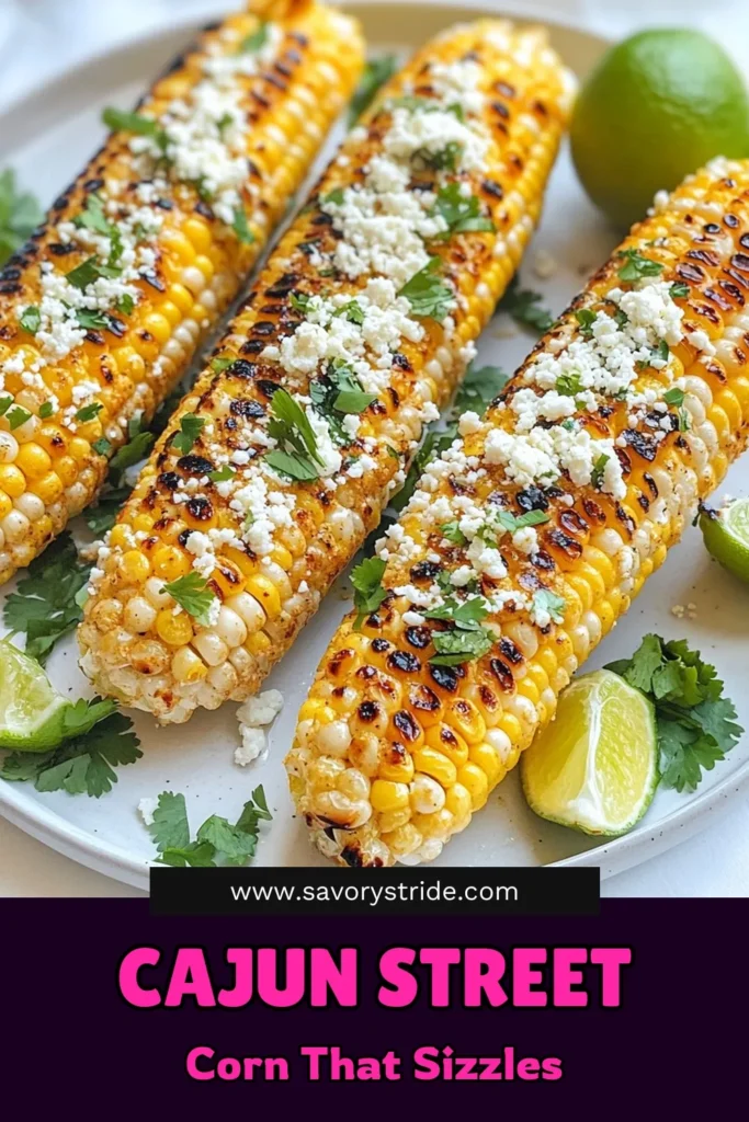 Discover the vibrant flavors of our Cajun Street Corn on the Cob, a perfect addition to your summer corn dishes! This delicious Cajun corn recipe combines grilled corn on the cob with a creamy, zesty dressing and crumbled Cotija cheese for a mouthwatering experience. Ideal for BBQs and gatherings, this recipe is easy to make and sure to impress. Don’t wait—save this recipe for your next cookout! #CajunStreetCorn #GrilledCornOnTheCob #CajunCornRecipe #SummerCornDishes