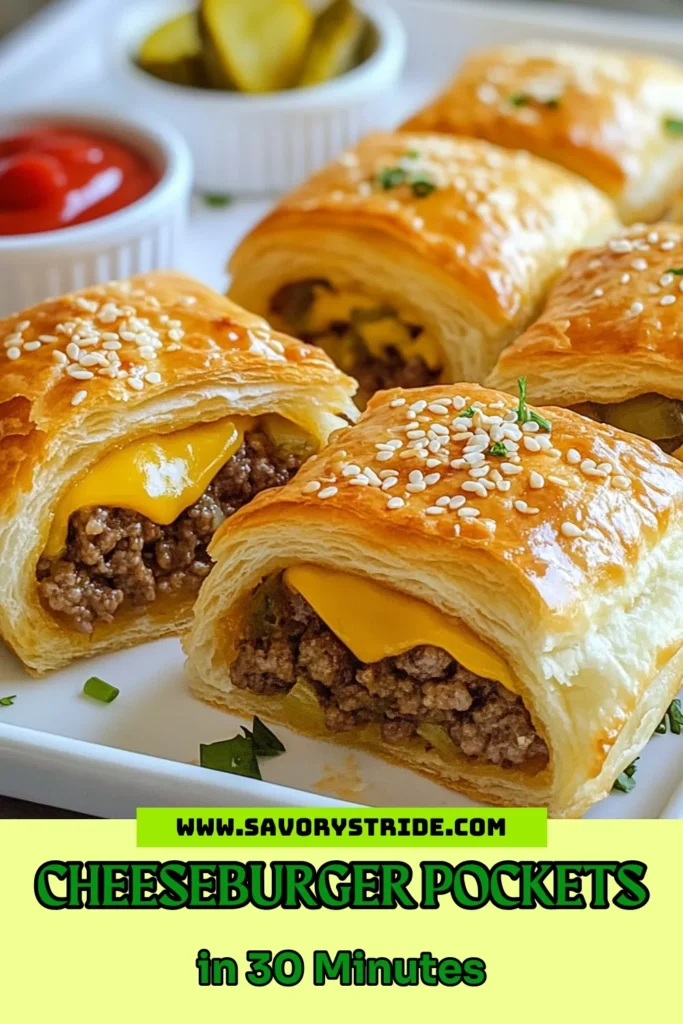 Looking for a fun and easy snack? Try this cheeseburger pockets recipe featuring ground beef crescent rolls! These savory pocket sandwiches are perfect for any gathering or a quick meal. With just a few ingredients, you can whip up these baked cheeseburger bites in no time. Serve them with your favorite dipping sauces for a delicious treat. Save this recipe for your next cooking adventure! #CheeseburgerPockets #EasySnacks #SavorySandwiches #BakedBites