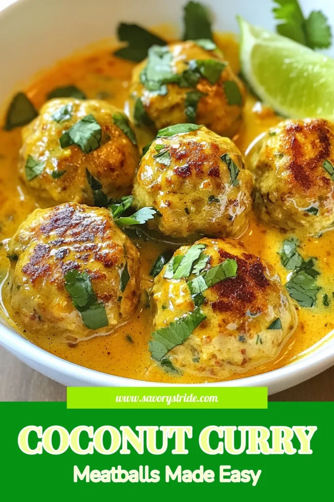 Discover the irresistible flavors of Thai Chicken Meatballs in Coconut Curry! This easy Thai coconut curry recipe is perfect for a weeknight dinner. Made with ground chicken meatballs, it’s a delightful twist on traditional Thai meatball curry. Ready in just 30 minutes, this dish is sure to impress. Dive into this creamy, zesty curry and elevate your meal today! Save this recipe and share your creation! #ThaiChickenMeatballs #CoconutCurryRecipe #EasyThaiCoconutCurry #ThaiMeatballCurry