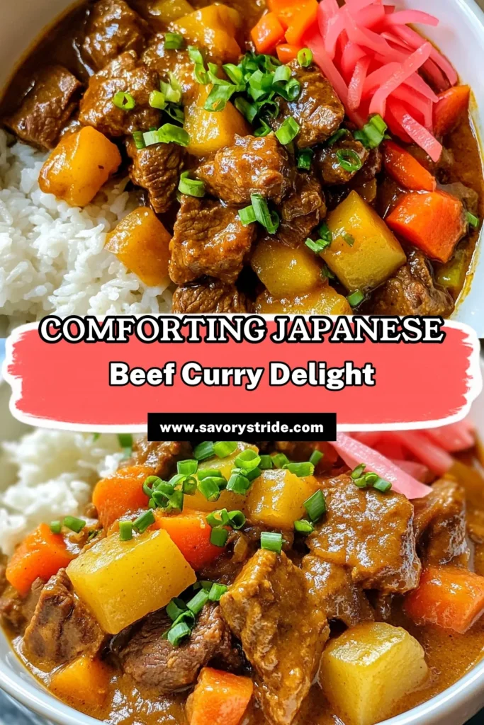 Discover the ultimate comfort food with this savory Japanese beef curry! This beef chuck curry recipe combines tender beef with carrots and potatoes, all simmered in a rich homemade Japanese curry sauce. Serve it over steamed rice for a complete meal that's perfect any night of the week. Easy to make and delicious to savor, this easy beef curry recipe is a must-try. Save this recipe for your next dinner! #JapaneseCurry #BeefCurryRecipe #EasyRecipes #ComfortFood