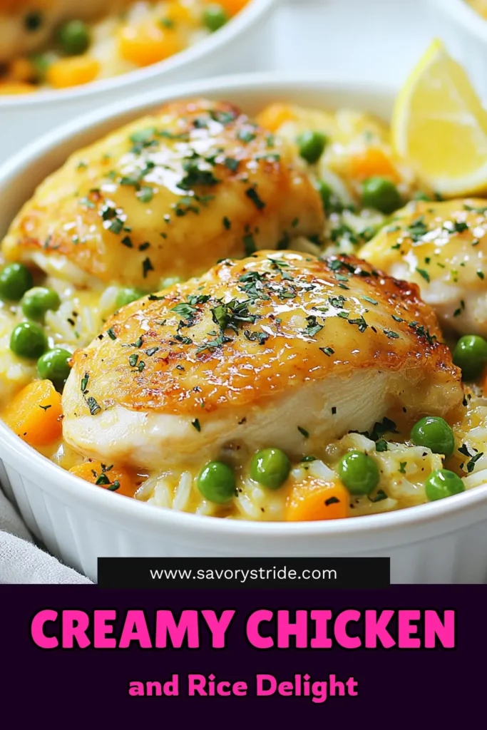 Discover the ultimate creamy chicken and rice recipe with this easy dinner idea! This smothered chicken dish combines succulent chicken breasts, fluffy rice, and a rich sauce for a comforting chicken rice casserole. Perfect for busy weeknights, this one-pan chicken meal is sure to please the entire family. Don't miss out—save this recipe for your next dinner! #EasyDinnerRecipes #CreamyChickenAndRice #ChickenRiceCasserole #OnePanMeal